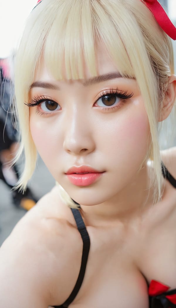 Tags: 21872187, SDXL
{"3": {"inputs": {"seed": 951337063274206, "steps": 64, "cfg": 7.32, "sampler_name": "dpmpp_2m", "scheduler": "karras", "denoise": 1.0, "model": ["27", 0], "positive": ["6", 0], "negative": ["7", 0], "latent_image": ["5", 0]}, "class_type": "KSampler"}, "4": {"inputs": {"ckpt_name": "juggernautxl.safetensors"}, "class_type": "CheckpointLoaderSimple"}, "5": {"inputs": {"width": 768, "height": 1344, "batch_size": 1}, "class_type": "EmptyLatentImage"}, "6": {"inputs": {"text": "28 year old girl, (russian:0.99), (korean:1.03), (sexy lips:1.11), (eyelashes:1.06), (detailed face:1.09), (beautiful eyes:0.96), (seductive pose:1.05), (blush:0.99), (cute:1.14), (slim:0.96), (idol:1.00), (seductive facial expression:1.12), (temptress:1.06), (double eyelids:1.00), (pale skin:1.12), (on all fours:1.06), (spreading ass cheeks:0.96), (from behind:1.00), (backboob:1.02), (in a cosplay:1.09) at comiket posing for camera, (film:1.07), (candid cinema:1.05), (portra:1.07), (skin fuzz:1.00), (detailed skin:1.03), (soft lighting:1.00), (RAW:1.03), (textured skin:1.09), (natural looking skin:1.02)", "clip": ["27", 1]}, "class_type": "CLIPTextEncode"}, "7": {"inputs": {"text": "(low resolution:1.12), (bad hands:1.12), (worst quality:1.09), (open mouth:1.10), (distorted:1.09), (twisted:1.09), (watermark:1.07)", "clip": ["27", 1]}, "class_type": "CLIPTextEncode"}, "8": {"inputs": {"samples": ["3", 0], "vae": ["4", 2]}, "class_type": "VAEDecode"}, "25": {"inputs": {"lora_name": "nudify_xl.safetensors", "strength_model": 0.18, "strength_clip": 0.24, "model": ["4", 0], "clip": ["4", 1]}, "class_type": "LoraLoader"}, "26": {"inputs": {"lora_name": "shirtlift_SDXL_v2.safetensors", "strength_model": 0.1, "strength_clip": 0.01, "model": ["25", 0], "clip": ["25", 1]}, "class_type": "LoraLoader"}, "27": {"inputs": {"lora_name": "PerfectEyesXL.safetensors", "strength_model": 0.0, "strength_clip": 0.12, "model": ["26", 0], "clip": ["26", 1]}, "class_type": "LoraLoader"}, "30": {"inputs": {"model_name": "4x_NMKD-Superscale-SP_178000_G.pth"}, "class_type": "UpscaleModelLoader"}, "31": {"inputs": {"upscale_model": ["30", 0], "image": ["8", 0]}, "class_type": "ImageUpscaleWithModel"}, "32": {"inputs": {"upscale_method": "lanczos", "scale_by": 0.5, "image": ["31", 0]}, "class_type": "ImageScaleBy"}, "33": {"inputs": {"pixels": ["32", 0], "vae": ["4", 2]}, "class_type": "VAEEncode"}, "34": {"inputs": {"seed": 951337063274206, "steps": 64, "cfg": 7.32, "sampler_name": "dpmpp_2m", "scheduler": "karras", "denoise": 0.3, "model": ["27", 0], "positive": ["6", 0], "negative": ["7", 0], "latent_image": ["33", 0]}, "class_type": "KSampler"}, "36": {"inputs": {"samples": ["34", 0], "vae": ["4", 2]}, "class_type": "VAEDecode"}, "39": {"inputs": {"filename_prefix": "comfyapi-1734688938794", "images": ["36", 0]}, "class_type": "SaveImage"}}