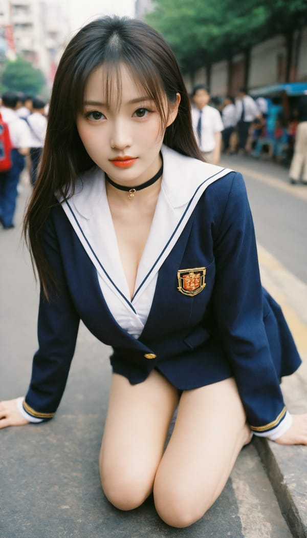 Tags: 21872187, SDXL
{"3": {"inputs": {"seed": 674385458506087, "steps": 32, "cfg": 6.16, "sampler_name": "dpmpp_2m", "scheduler": "karras", "denoise": 1.0, "model": ["27", 0], "positive": ["6", 0], "negative": ["7", 0], "latent_image": ["5", 0]}, "class_type": "KSampler"}, "4": {"inputs": {"ckpt_name": "helloworldxl.safetensors"}, "class_type": "CheckpointLoaderSimple"}, "5": {"inputs": {"width": 768, "height": 1344, "batch_size": 1}, "class_type": "EmptyLatentImage"}, "6": {"inputs": {"text": "27 year old girl, (chinese:1.09), (sexy lips:1.10), (eyelashes:1.14), (beautiful eyes:1.13), (idol:1.11), (temptress:1.08), (seductive pose:1.02), (cute:1.04), (blush:1.05), (seductive facial expression:1.13), (slim:1.06), (double eyelids:0.98), (pale skin:1.06), (detailed face:1.02), (in a seductive pose:1.09), (large perky breasts:1.13), (cleavage:1.00), (thigh gap:1.14), (school uniform:1.09), choker, busy street, (candid cinema:1.02), (skin fuzz:1.03), (film:1.00), (natural looking skin:1.05), (textured skin:1.07), (RAW:1.05), (portra:1.09), (detailed skin:1.02), (soft lighting:1.01)", "clip": ["27", 1]}, "class_type": "CLIPTextEncode"}, "7": {"inputs": {"text": "(twisted:1.11), (open mouth:1.11), (distorted:1.10), (watermark:1.10), (worst quality:1.13), (bad hands:1.09), (low resolution:1.11)", "clip": ["27", 1]}, "class_type": "CLIPTextEncode"}, "8": {"inputs": {"samples": ["3", 0], "vae": ["4", 2]}, "class_type": "VAEDecode"}, "25": {"inputs": {"lora_name": "nudify_xl.safetensors", "strength_model": 0.1, "strength_clip": 0.16, "model": ["4", 0], "clip": ["4", 1]}, "class_type": "LoraLoader"}, "26": {"inputs": {"lora_name": "shirtlift_SDXL_v2.safetensors", "strength_model": 0.11, "strength_clip": 0.02, "model": ["25", 0], "clip": ["25", 1]}, "class_type": "LoraLoader"}, "27": {"inputs": {"lora_name": "PerfectEyesXL.safetensors", "strength_model": 0.06, "strength_clip": 0.13, "model": ["26", 0], "clip": ["26", 1]}, "class_type": "LoraLoader"}, "30": {"inputs": {"model_name": "4x_NMKD-Superscale-SP_178000_G.pth"}, "class_type": "UpscaleModelLoader"}, "31": {"inputs": {"upscale_model": ["30", 0], "image": ["8", 0]}, "class_type": "ImageUpscaleWithModel"}, "32": {"inputs": {"upscale_method": "lanczos", "scale_by": 0.5, "image": ["31", 0]}, "class_type": "ImageScaleBy"}, "33": {"inputs": {"pixels": ["32", 0], "vae": ["4", 2]}, "class_type": "VAEEncode"}, "34": {"inputs": {"seed": 674385458506087, "steps": 32, "cfg": 6.16, "sampler_name": "dpmpp_2m", "scheduler": "karras", "denoise": 0.3, "model": ["27", 0], "positive": ["6", 0], "negative": ["7", 0], "latent_image": ["33", 0]}, "class_type": "KSampler"}, "36": {"inputs": {"samples": ["34", 0], "vae": ["4", 2]}, "class_type": "VAEDecode"}, "39": {"inputs": {"filename_prefix": "comfyapi-1734507645090", "images": ["36", 0]}, "class_type": "SaveImage"}}