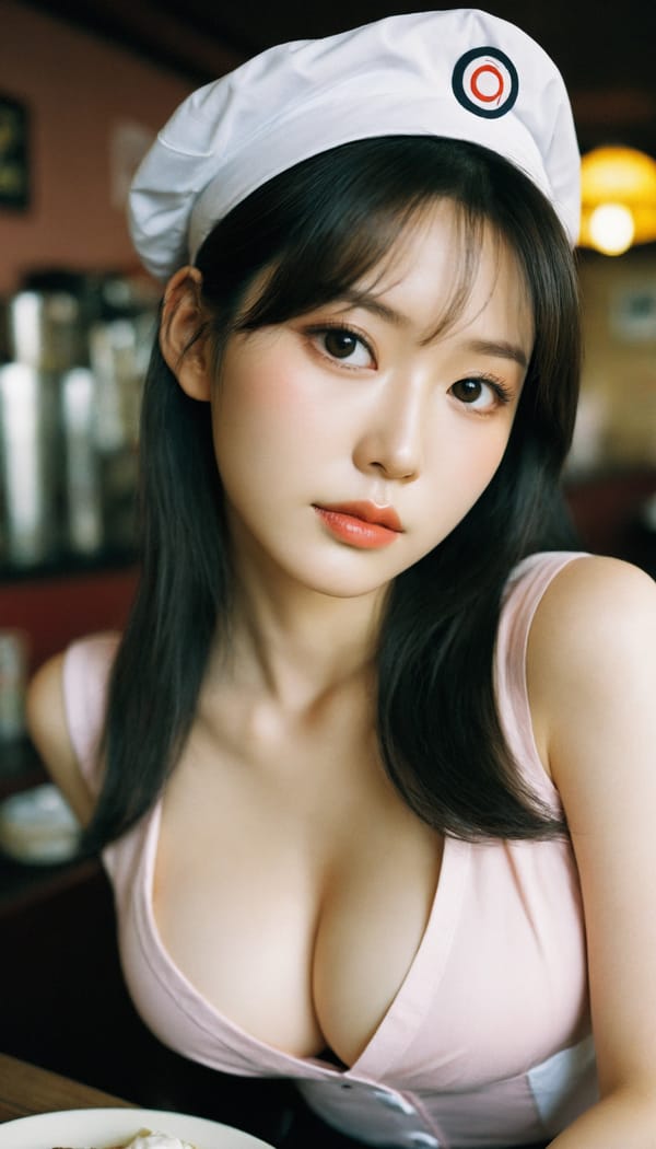 Tags: 21872187, SDXL
{"3": {"inputs": {"seed": 445495811610717, "steps": 64, "cfg": 5.44, "sampler_name": "dpmpp_2m", "scheduler": "karras", "denoise": 1.0, "model": ["27", 0], "positive": ["6", 0], "negative": ["7", 0], "latent_image": ["5", 0]}, "class_type": "KSampler"}, "4": {"inputs": {"ckpt_name": "helloworldxl.safetensors"}, "class_type": "CheckpointLoaderSimple"}, "5": {"inputs": {"width": 768, "height": 1344, "batch_size": 1}, "class_type": "EmptyLatentImage"}, "6": {"inputs": {"text": "24 year old girl, (korean:1.07), (temptress:0.97), (blush:1.11), (eyelashes:0.98), (double eyelids:1.04), (detailed face:1.08), (beautiful eyes:0.96), (seductive facial expression:0.96), (pale skin:1.06), (cute:1.02), (seductive pose:1.01), (slim:1.02), (idol:1.07), (in a seductive pose:1.07), (large perky breasts:1.03), (cleavage:0.98), (thigh gap:0.98), (a waitress in uniform:1.05) working at a restaurant, (film:1.05), (textured skin:1.06), (RAW:1.01), (candid cinema:1.05), (portra:1.04), (natural looking skin:1.07), (skin fuzz:1.06), (detailed skin:1.04), (soft lighting:1.07)", "clip": ["27", 1]}, "class_type": "CLIPTextEncode"}, "7": {"inputs": {"text": "(worst quality:1.09), (open mouth:1.07), (low resolution:1.11), (distorted:1.08), (watermark:1.08), (bad hands:1.05), (twisted:1.14)", "clip": ["27", 1]}, "class_type": "CLIPTextEncode"}, "8": {"inputs": {"samples": ["3", 0], "vae": ["4", 2]}, "class_type": "VAEDecode"}, "25": {"inputs": {"lora_name": "nudify_xl.safetensors", "strength_model": 0.21, "strength_clip": 0.25, "model": ["4", 0], "clip": ["4", 1]}, "class_type": "LoraLoader"}, "26": {"inputs": {"lora_name": "shirtlift_SDXL_v2.safetensors", "strength_model": 0.05, "strength_clip": 0.0, "model": ["25", 0], "clip": ["25", 1]}, "class_type": "LoraLoader"}, "27": {"inputs": {"lora_name": "PerfectEyesXL.safetensors", "strength_model": 0.08, "strength_clip": 0.04, "model": ["26", 0], "clip": ["26", 1]}, "class_type": "LoraLoader"}, "30": {"inputs": {"model_name": "4x_NMKD-Superscale-SP_178000_G.pth"}, "class_type": "UpscaleModelLoader"}, "31": {"inputs": {"upscale_model": ["30", 0], "image": ["8", 0]}, "class_type": "ImageUpscaleWithModel"}, "32": {"inputs": {"upscale_method": "lanczos", "scale_by": 0.5, "image": ["31", 0]}, "class_type": "ImageScaleBy"}, "33": {"inputs": {"pixels": ["32", 0], "vae": ["4", 2]}, "class_type": "VAEEncode"}, "34": {"inputs": {"seed": 445495811610717, "steps": 64, "cfg": 5.44, "sampler_name": "dpmpp_2m", "scheduler": "karras", "denoise": 0.3, "model": ["27", 0], "positive": ["6", 0], "negative": ["7", 0], "latent_image": ["33", 0]}, "class_type": "KSampler"}, "36": {"inputs": {"samples": ["34", 0], "vae": ["4", 2]}, "class_type": "VAEDecode"}, "39": {"inputs": {"filename_prefix": "comfyapi-1731148695085", "images": ["36", 0]}, "class_type": "SaveImage"}}