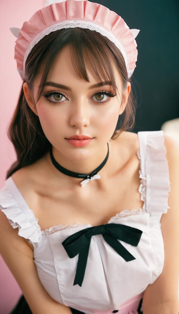 Tags: 21872187, SDXL
{"3": {"inputs": {"seed": 516510394104086, "steps": 64, "cfg": 7.16, "sampler_name": "dpmpp_2m", "scheduler": "karras", "denoise": 1.0, "model": ["27", 0], "positive": ["6", 0], "negative": ["7", 0], "latent_image": ["5", 0]}, "class_type": "KSampler"}, "4": {"inputs": {"ckpt_name": "juggernautxl.safetensors"}, "class_type": "CheckpointLoaderSimple"}, "5": {"inputs": {"width": 768, "height": 1344, "batch_size": 1}, "class_type": "EmptyLatentImage"}, "6": {"inputs": {"text": "27 year old girl, (irish:1.04), (russian:1.05), (sexy lips:1.02), (cute:1.13), (slim:1.01), (idol:0.97), (blush:1.02), (seductive facial expression:1.08), (eyelashes:0.95), (temptress:1.11), (double eyelids:1.10), (beautiful eyes:1.07), (detailed face:0.97), (perky ass:0.98), (exposed ass:1.13), (looking back:0.97), (sexy ass:1.09), (thigh gap:1.00), in a (skimpy maid costume:1.14) working at a maid cafe, choker, bowtie, headband, pleated skirt, (soft lighting:1.05), (textured skin:1.01), (film:1.02), (natural looking skin:1.04), (candid cinema:1.02), (detailed skin:1.06), (skin fuzz:1.09), (portra:1.03)", "clip": ["27", 1]}, "class_type": "CLIPTextEncode"}, "7": {"inputs": {"text": "(watermark:1.14), (distorted:1.09), (low resolution:1.07), (open mouth:1.09), (twisted:1.13), (worst quality:1.05), (bad hands:1.07)", "clip": ["27", 1]}, "class_type": "CLIPTextEncode"}, "8": {"inputs": {"samples": ["3", 0], "vae": ["4", 2]}, "class_type": "VAEDecode"}, "25": {"inputs": {"lora_name": "nudify_xl.safetensors", "strength_model": 0.27, "strength_clip": 0.0, "model": ["4", 0], "clip": ["4", 1]}, "class_type": "LoraLoader"}, "26": {"inputs": {"lora_name": "shirtlift_SDXL_v2.safetensors", "strength_model": 0.02, "strength_clip": 0.05, "model": ["25", 0], "clip": ["25", 1]}, "class_type": "LoraLoader"}, "27": {"inputs": {"lora_name": "PerfectEyesXL.safetensors", "strength_model": 0.12, "strength_clip": 0.18, "model": ["26", 0], "clip": ["26", 1]}, "class_type": "LoraLoader"}, "30": {"inputs": {"model_name": "4x_NMKD-Superscale-SP_178000_G.pth"}, "class_type": "UpscaleModelLoader"}, "31": {"inputs": {"upscale_model": ["30", 0], "image": ["8", 0]}, "class_type": "ImageUpscaleWithModel"}, "32": {"inputs": {"upscale_method": "lanczos", "scale_by": 0.5, "image": ["31", 0]}, "class_type": "ImageScaleBy"}, "33": {"inputs": {"pixels": ["32", 0], "vae": ["4", 2]}, "class_type": "VAEEncode"}, "34": {"inputs": {"seed": 516510394104086, "steps": 64, "cfg": 7.16, "sampler_name": "dpmpp_2m", "scheduler": "karras", "denoise": 0.3, "model": ["27", 0], "positive": ["6", 0], "negative": ["7", 0], "latent_image": ["33", 0]}, "class_type": "KSampler"}, "36": {"inputs": {"samples": ["34", 0], "vae": ["4", 2]}, "class_type": "VAEDecode"}, "39": {"inputs": {"filename_prefix": "comfyapi-1726643675375", "images": ["36", 0]}, "class_type": "SaveImage"}}