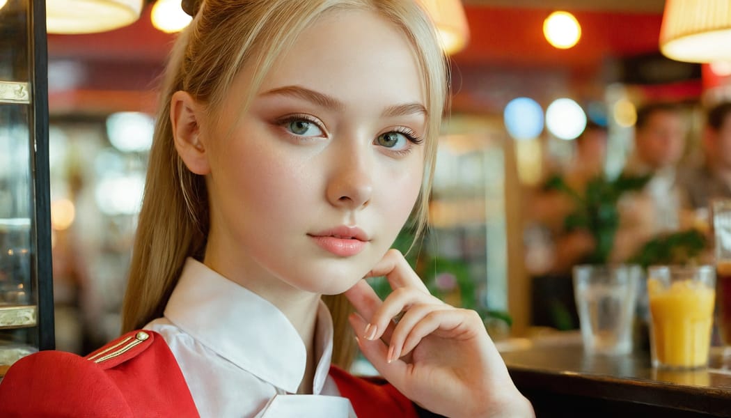 Tags: 21872187, SDXL
{"3": {"inputs": {"seed": 744868643995052, "steps": 64, "cfg": 6.59, "sampler_name": "dpmpp_2m", "scheduler": "karras", "denoise": 1.0, "model": ["27", 0], "positive": ["6", 0], "negative": ["7", 0], "latent_image": ["5", 0]}, "class_type": "KSampler"}, "4": {"inputs": {"ckpt_name": "juggernautxl.safetensors"}, "class_type": "CheckpointLoaderSimple"}, "5": {"inputs": {"width": 1344, "height": 768, "batch_size": 1}, "class_type": "EmptyLatentImage"}, "6": {"inputs": {"text": "18 year old girl, (irish:1.10), (russian:1.01), (seductive facial expression:1.08), (temptress:1.04), (cute:1.01), (slim:1.12), (idol:1.02), (double eyelids:1.09), (detailed face:1.01), (pale skin:0.96), (blush:1.12), (sexy lips:1.10), (seductive pose:1.04), (in a seductive pose:1.13), (large perky breasts:1.08), (cleavage:1.03), (thigh gap:1.14), (a waitress in uniform:1.12) working at a restaurant, (candid cinema:1.03), (soft lighting:1.01), (textured skin:1.05), (natural looking skin:1.02), (portra:1.06), (film:1.02), (RAW:1.03), (detailed skin:1.07), (skin fuzz:1.02)", "clip": ["27", 1]}, "class_type": "CLIPTextEncode"}, "7": {"inputs": {"text": "(low resolution:1.05), (distorted:1.05), (open mouth:1.13), (twisted:1.09), (bad hands:1.13), (worst quality:1.14), (watermark:1.06)", "clip": ["27", 1]}, "class_type": "CLIPTextEncode"}, "8": {"inputs": {"samples": ["3", 0], "vae": ["4", 2]}, "class_type": "VAEDecode"}, "25": {"inputs": {"lora_name": "nudify_xl.safetensors", "strength_model": 0.19, "strength_clip": 0.09, "model": ["4", 0], "clip": ["4", 1]}, "class_type": "LoraLoader"}, "26": {"inputs": {"lora_name": "shirtlift_SDXL_v2.safetensors", "strength_model": 0.18, "strength_clip": 0.06, "model": ["25", 0], "clip": ["25", 1]}, "class_type": "LoraLoader"}, "27": {"inputs": {"lora_name": "PerfectEyesXL.safetensors", "strength_model": 0.12, "strength_clip": 0.0, "model": ["26", 0], "clip": ["26", 1]}, "class_type": "LoraLoader"}, "30": {"inputs": {"model_name": "4x_NMKD-Superscale-SP_178000_G.pth"}, "class_type": "UpscaleModelLoader"}, "31": {"inputs": {"upscale_model": ["30", 0], "image": ["8", 0]}, "class_type": "ImageUpscaleWithModel"}, "32": {"inputs": {"upscale_method": "lanczos", "scale_by": 0.5, "image": ["31", 0]}, "class_type": "ImageScaleBy"}, "33": {"inputs": {"pixels": ["32", 0], "vae": ["4", 2]}, "class_type": "VAEEncode"}, "34": {"inputs": {"seed": 744868643995052, "steps": 64, "cfg": 6.59, "sampler_name": "dpmpp_2m", "scheduler": "karras", "denoise": 0.3, "model": ["27", 0], "positive": ["6", 0], "negative": ["7", 0], "latent_image": ["33", 0]}, "class_type": "KSampler"}, "36": {"inputs": {"samples": ["34", 0], "vae": ["4", 2]}, "class_type": "VAEDecode"}, "39": {"inputs": {"filename_prefix": "comfyapi-1732537776255", "images": ["36", 0]}, "class_type": "SaveImage"}}