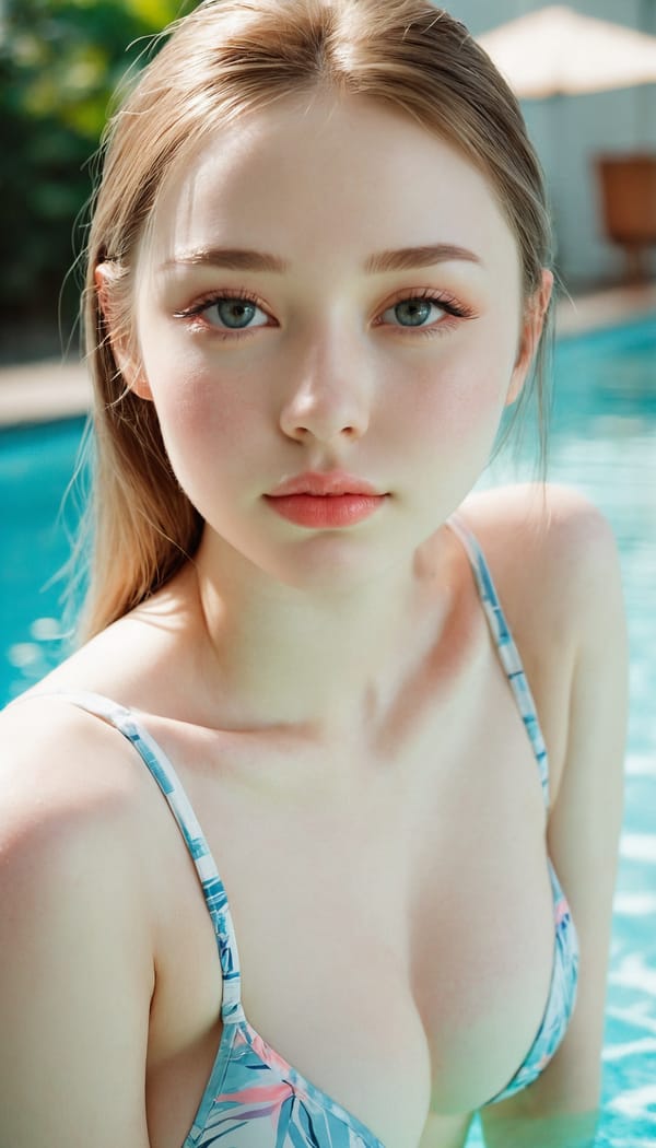 Tags: 21872187, SDXL
{"3": {"inputs": {"seed": 475717334977742, "steps": 32, "cfg": 5.92, "sampler_name": "dpmpp_2m", "scheduler": "karras", "denoise": 1.0, "model": ["27", 0], "positive": ["6", 0], "negative": ["7", 0], "latent_image": ["5", 0]}, "class_type": "KSampler"}, "4": {"inputs": {"ckpt_name": "juggernautxl.safetensors"}, "class_type": "CheckpointLoaderSimple"}, "5": {"inputs": {"width": 768, "height": 1344, "batch_size": 1}, "class_type": "EmptyLatentImage"}, "6": {"inputs": {"text": "21 year old girl, (russian:1.03), (beautiful eyes:0.97), (pale skin:1.10), (cute:1.07), (blush:1.11), (double eyelids:0.99), (idol:1.06), (sexy lips:1.08), (slim:1.07), (detailed face:0.99), (seductive pose:0.97), (temptress:1.11), (eyelashes:1.08), (seductive facial expression:1.13), (on all fours:0.97), (spreading ass cheeks:1.11), (from behind:1.01), (backboob:1.05), (in a swimsuit:0.95) at a pool, (textured skin:1.04), (natural looking skin:1.08), (film:1.09), (soft lighting:1.04), (RAW:1.06), (portra:1.01), (candid cinema:1.02), (detailed skin:1.07), (skin fuzz:1.02)", "clip": ["27", 1]}, "class_type": "CLIPTextEncode"}, "7": {"inputs": {"text": "(distorted:1.14), (bad hands:1.06), (open mouth:1.05), (worst quality:1.07), (low resolution:1.09), (twisted:1.06), (watermark:1.06)", "clip": ["27", 1]}, "class_type": "CLIPTextEncode"}, "8": {"inputs": {"samples": ["3", 0], "vae": ["4", 2]}, "class_type": "VAEDecode"}, "25": {"inputs": {"lora_name": "nudify_xl.safetensors", "strength_model": 0.38, "strength_clip": 0.09, "model": ["4", 0], "clip": ["4", 1]}, "class_type": "LoraLoader"}, "26": {"inputs": {"lora_name": "shirtlift_SDXL_v2.safetensors", "strength_model": 0.07, "strength_clip": 0.02, "model": ["25", 0], "clip": ["25", 1]}, "class_type": "LoraLoader"}, "27": {"inputs": {"lora_name": "PerfectEyesXL.safetensors", "strength_model": 0.06, "strength_clip": 0.18, "model": ["26", 0], "clip": ["26", 1]}, "class_type": "LoraLoader"}, "30": {"inputs": {"model_name": "4x_NMKD-Superscale-SP_178000_G.pth"}, "class_type": "UpscaleModelLoader"}, "31": {"inputs": {"upscale_model": ["30", 0], "image": ["8", 0]}, "class_type": "ImageUpscaleWithModel"}, "32": {"inputs": {"upscale_method": "lanczos", "scale_by": 0.5, "image": ["31", 0]}, "class_type": "ImageScaleBy"}, "33": {"inputs": {"pixels": ["32", 0], "vae": ["4", 2]}, "class_type": "VAEEncode"}, "34": {"inputs": {"seed": 475717334977742, "steps": 32, "cfg": 5.92, "sampler_name": "dpmpp_2m", "scheduler": "karras", "denoise": 0.3, "model": ["27", 0], "positive": ["6", 0], "negative": ["7", 0], "latent_image": ["33", 0]}, "class_type": "KSampler"}, "36": {"inputs": {"samples": ["34", 0], "vae": ["4", 2]}, "class_type": "VAEDecode"}, "39": {"inputs": {"filename_prefix": "comfyapi-1715973766156", "images": ["36", 0]}, "class_type": "SaveImage"}}