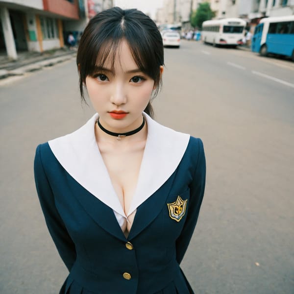 Tags: 21872187, SDXL
{"3": {"inputs": {"seed": 998410499198840, "steps": 64, "cfg": 5.7, "sampler_name": "dpmpp_2m", "scheduler": "karras", "denoise": 1.0, "model": ["27", 0], "positive": ["6", 0], "negative": ["7", 0], "latent_image": ["5", 0]}, "class_type": "KSampler"}, "4": {"inputs": {"ckpt_name": "helloworldxl.safetensors"}, "class_type": "CheckpointLoaderSimple"}, "5": {"inputs": {"width": 1024, "height": 1024, "batch_size": 1}, "class_type": "EmptyLatentImage"}, "6": {"inputs": {"text": "22 year old girl, (korean:1.10), (ukrainian:0.99), (russian:0.98), (seductive facial expression:0.97), (seductive pose:0.97), (sexy lips:1.04), (double eyelids:0.96), (beautiful eyes:1.04), (pale skin:1.09), (slim:1.13), (detailed face:1.11), (cute:1.12), (idol:0.98), (temptress:0.95), (blush:1.01), (eyelashes:1.07), (in a seductive pose:1.09), (large perky breasts:0.99), (cleavage:1.12), (thigh gap:1.07), (school uniform:1.14), choker, busy street, (candid cinema:1.06), (detailed skin:1.04), (RAW:1.07), (film:1.01), (portra:1.04), (natural looking skin:1.08), (textured skin:1.01), (soft lighting:1.02), (skin fuzz:1.09)", "clip": ["27", 1]}, "class_type": "CLIPTextEncode"}, "7": {"inputs": {"text": "(bad hands:1.05), (worst quality:1.07), (distorted:1.12), (watermark:1.07), (twisted:1.08), (low resolution:1.12), (open mouth:1.12)", "clip": ["27", 1]}, "class_type": "CLIPTextEncode"}, "8": {"inputs": {"samples": ["3", 0], "vae": ["4", 2]}, "class_type": "VAEDecode"}, "25": {"inputs": {"lora_name": "nudify_xl.safetensors", "strength_model": 0.16, "strength_clip": 0.39, "model": ["4", 0], "clip": ["4", 1]}, "class_type": "LoraLoader"}, "26": {"inputs": {"lora_name": "shirtlift_SDXL_v2.safetensors", "strength_model": 0.07, "strength_clip": 0.07, "model": ["25", 0], "clip": ["25", 1]}, "class_type": "LoraLoader"}, "27": {"inputs": {"lora_name": "PerfectEyesXL.safetensors", "strength_model": 0.07, "strength_clip": 0.16, "model": ["26", 0], "clip": ["26", 1]}, "class_type": "LoraLoader"}, "30": {"inputs": {"model_name": "4x_NMKD-Superscale-SP_178000_G.pth"}, "class_type": "UpscaleModelLoader"}, "31": {"inputs": {"upscale_model": ["30", 0], "image": ["8", 0]}, "class_type": "ImageUpscaleWithModel"}, "32": {"inputs": {"upscale_method": "lanczos", "scale_by": 0.5, "image": ["31", 0]}, "class_type": "ImageScaleBy"}, "33": {"inputs": {"pixels": ["32", 0], "vae": ["4", 2]}, "class_type": "VAEEncode"}, "34": {"inputs": {"seed": 998410499198840, "steps": 64, "cfg": 5.7, "sampler_name": "dpmpp_2m", "scheduler": "karras", "denoise": 0.3, "model": ["27", 0], "positive": ["6", 0], "negative": ["7", 0], "latent_image": ["33", 0]}, "class_type": "KSampler"}, "36": {"inputs": {"samples": ["34", 0], "vae": ["4", 2]}, "class_type": "VAEDecode"}, "39": {"inputs": {"filename_prefix": "comfyapi-1727034267093", "images": ["36", 0]}, "class_type": "SaveImage"}}