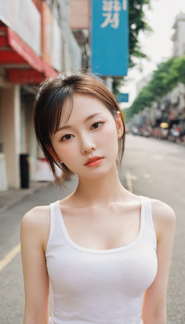 Tags: 21872187, SDXL
{"3": {"inputs": {"seed": 915876786835284, "steps": 32, "cfg": 5.27, "sampler_name": "dpmpp_2m", "scheduler": "karras", "denoise": 1.0, "model": ["27", 0], "positive": ["6", 0], "negative": ["7", 0], "latent_image": ["5", 0]}, "class_type": "KSampler"}, "4": {"inputs": {"ckpt_name": "leosamsHelloworldSDXL_helloworldSDXL32DPO.safetensors"}, "class_type": "CheckpointLoaderSimple"}, "5": {"inputs": {"width": 768, "height": 1344, "batch_size": 1}, "class_type": "EmptyLatentImage"}, "6": {"inputs": {"text": "27 year old girl, (russian:0.98), (taiwanese:1.12), (detailed face:1.02), (eyelashes:0.97), (idol:1.05), (double eyelids:1.03), (slim:1.08), (cute:0.99), (blush:1.01), (seductive facial expression:1.08), (beautiful eyes:0.97), (pale skin:0.98), (sexy lips:1.01), (temptress:1.05), (in a seductive pose:0.97), (large perky breasts:0.98), (cleavage:1.00), (thigh gap:1.01), (white tanktop:1.10), busy street, (textured skin:1.03), (RAW:1.07), (natural looking skin:1.02), (skin fuzz:1.01), (detailed skin:1.01), (film:1.03), (soft lighting:1.01), (candid cinema:1.03), (portra:1.04)", "clip": ["27", 1]}, "class_type": "CLIPTextEncode"}, "7": {"inputs": {"text": "(watermark:1.13), (open mouth:1.08), (twisted:1.11), (low resolution:1.06), (worst quality:1.09), (distorted:1.05), (bad hands:1.14)", "clip": ["27", 1]}, "class_type": "CLIPTextEncode"}, "8": {"inputs": {"samples": ["3", 0], "vae": ["4", 2]}, "class_type": "VAEDecode"}, "25": {"inputs": {"lora_name": "nudify_xl.safetensors", "strength_model": 0.1, "strength_clip": 0.24, "model": ["4", 0], "clip": ["4", 1]}, "class_type": "LoraLoader"}, "26": {"inputs": {"lora_name": "shirtlift_SDXL_v2.safetensors", "strength_model": 0.19, "strength_clip": 0.17, "model": ["25", 0], "clip": ["25", 1]}, "class_type": "LoraLoader"}, "27": {"inputs": {"lora_name": "PerfectEyesXL.safetensors", "strength_model": 0.18, "strength_clip": 0.18, "model": ["26", 0], "clip": ["26", 1]}, "class_type": "LoraLoader"}, "30": {"inputs": {"model_name": "4x_NMKD-Superscale-SP_178000_G.pth"}, "class_type": "UpscaleModelLoader"}, "31": {"inputs": {"upscale_model": ["30", 0], "image": ["8", 0]}, "class_type": "ImageUpscaleWithModel"}, "32": {"inputs": {"upscale_method": "lanczos", "scale_by": 0.5, "image": ["31", 0]}, "class_type": "ImageScaleBy"}, "33": {"inputs": {"pixels": ["32", 0], "vae": ["4", 2]}, "class_type": "VAEEncode"}, "34": {"inputs": {"seed": 915876786835284, "steps": 32, "cfg": 5.27, "sampler_name": "dpmpp_2m", "scheduler": "karras", "denoise": 0.3, "model": ["27", 0], "positive": ["6", 0], "negative": ["7", 0], "latent_image": ["33", 0]}, "class_type": "KSampler"}, "36": {"inputs": {"samples": ["34", 0], "vae": ["4", 2]}, "class_type": "VAEDecode"}, "39": {"inputs": {"filename_prefix": "comfyapi-1707494151572", "images": ["36", 0]}, "class_type": "SaveImage"}}