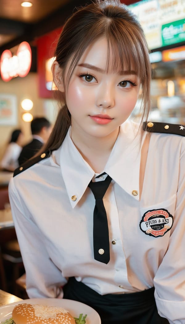 Tags: 21872187, SDXL
{"3": {"inputs": {"seed": 272433457665523, "steps": 64, "cfg": 7.49, "sampler_name": "dpmpp_2m", "scheduler": "karras", "denoise": 1.0, "model": ["27", 0], "positive": ["6", 0], "negative": ["7", 0], "latent_image": ["5", 0]}, "class_type": "KSampler"}, "4": {"inputs": {"ckpt_name": "juggernautxl.safetensors"}, "class_type": "CheckpointLoaderSimple"}, "5": {"inputs": {"width": 768, "height": 1344, "batch_size": 1}, "class_type": "EmptyLatentImage"}, "6": {"inputs": {"text": "21 year old girl, (sexy lips:1.10), (idol:1.01), (pale skin:0.99), (double eyelids:0.99), (cute:1.03), (blush:0.97), (temptress:0.95), (detailed face:1.04), (beautiful eyes:1.06), (seductive pose:0.98), (eyelashes:1.01), (seductive facial expression:1.00), (slim:1.00), (perky ass:1.06), (exposed ass:0.99), (looking back:1.08), (sexy ass:0.95), (thigh gap:1.13), (a waitress in uniform:1.10) working at a restaurant, (skin fuzz:1.06), (candid cinema:1.03), (portra:1.02), (RAW:1.04), (soft lighting:1.08), (textured skin:1.02), (natural looking skin:1.04), (detailed skin:1.07), (film:1.08)", "clip": ["27", 1]}, "class_type": "CLIPTextEncode"}, "7": {"inputs": {"text": "(twisted:1.05), (worst quality:1.05), (open mouth:1.11), (low resolution:1.06), (bad hands:1.07), (watermark:1.06), (distorted:1.13)", "clip": ["27", 1]}, "class_type": "CLIPTextEncode"}, "8": {"inputs": {"samples": ["3", 0], "vae": ["4", 2]}, "class_type": "VAEDecode"}, "25": {"inputs": {"lora_name": "nudify_xl.safetensors", "strength_model": 0.0, "strength_clip": 0.22, "model": ["4", 0], "clip": ["4", 1]}, "class_type": "LoraLoader"}, "26": {"inputs": {"lora_name": "shirtlift_SDXL_v2.safetensors", "strength_model": 0.05, "strength_clip": 0.0, "model": ["25", 0], "clip": ["25", 1]}, "class_type": "LoraLoader"}, "27": {"inputs": {"lora_name": "PerfectEyesXL.safetensors", "strength_model": 0.06, "strength_clip": 0.14, "model": ["26", 0], "clip": ["26", 1]}, "class_type": "LoraLoader"}, "30": {"inputs": {"model_name": "4x_NMKD-Superscale-SP_178000_G.pth"}, "class_type": "UpscaleModelLoader"}, "31": {"inputs": {"upscale_model": ["30", 0], "image": ["8", 0]}, "class_type": "ImageUpscaleWithModel"}, "32": {"inputs": {"upscale_method": "lanczos", "scale_by": 0.5, "image": ["31", 0]}, "class_type": "ImageScaleBy"}, "33": {"inputs": {"pixels": ["32", 0], "vae": ["4", 2]}, "class_type": "VAEEncode"}, "34": {"inputs": {"seed": 272433457665523, "steps": 64, "cfg": 7.49, "sampler_name": "dpmpp_2m", "scheduler": "karras", "denoise": 0.3, "model": ["27", 0], "positive": ["6", 0], "negative": ["7", 0], "latent_image": ["33", 0]}, "class_type": "KSampler"}, "36": {"inputs": {"samples": ["34", 0], "vae": ["4", 2]}, "class_type": "VAEDecode"}, "39": {"inputs": {"filename_prefix": "comfyapi-1713738343180", "images": ["36", 0]}, "class_type": "SaveImage"}}