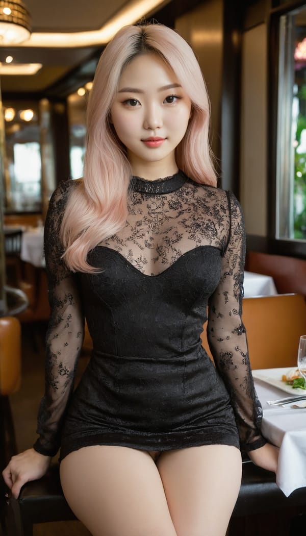 Tags: 21872187, SDXL
{"3": {"inputs": {"seed": 669751939652317, "steps": 32, "cfg": 5.77, "sampler_name": "dpmpp_2m", "scheduler": "karras", "denoise": 1.0, "model": ["27", 0], "positive": ["6", 0], "negative": ["7", 0], "latent_image": ["5", 0]}, "class_type": "KSampler"}, "4": {"inputs": {"ckpt_name": "juggernautxl.safetensors"}, "class_type": "CheckpointLoaderSimple"}, "5": {"inputs": {"width": 768, "height": 1344, "batch_size": 1}, "class_type": "EmptyLatentImage"}, "6": {"inputs": {"text": "25 year old girl, (korean:1.11), (russian:1.04), (cute:1.14), (blush:1.05), (slim:1.03), (detailed face:1.07), (sexy lips:1.14), (pale skin:0.96), (eyelashes:1.02), (idol:1.09), (temptress:1.02), (beautiful eyes:1.09), (seductive pose:1.00), (seductive facial expression:1.01), (perky ass:1.04), (exposed ass:1.08), (looking back:1.04), (sexy ass:0.99), (thigh gap:1.11), (wearing a little black dress:0.98) at a fine dining restaurant, (candid cinema:1.05), (detailed skin:1.07), (RAW:1.02), (soft lighting:1.08), (textured skin:1.07), (skin fuzz:1.01), (natural looking skin:1.04), (film:1.08), (portra:1.08)", "clip": ["27", 1]}, "class_type": "CLIPTextEncode"}, "7": {"inputs": {"text": "(distorted:1.13), (bad hands:1.11), (worst quality:1.08), (low resolution:1.14), (twisted:1.07), (watermark:1.10), (open mouth:1.08)", "clip": ["27", 1]}, "class_type": "CLIPTextEncode"}, "8": {"inputs": {"samples": ["3", 0], "vae": ["4", 2]}, "class_type": "VAEDecode"}, "25": {"inputs": {"lora_name": "nudify_xl.safetensors", "strength_model": 0.34, "strength_clip": 0.26, "model": ["4", 0], "clip": ["4", 1]}, "class_type": "LoraLoader"}, "26": {"inputs": {"lora_name": "shirtlift_SDXL_v2.safetensors", "strength_model": 0.15, "strength_clip": 0.18, "model": ["25", 0], "clip": ["25", 1]}, "class_type": "LoraLoader"}, "27": {"inputs": {"lora_name": "PerfectEyesXL.safetensors", "strength_model": 0.0, "strength_clip": 0.09, "model": ["26", 0], "clip": ["26", 1]}, "class_type": "LoraLoader"}, "30": {"inputs": {"model_name": "4x_NMKD-Superscale-SP_178000_G.pth"}, "class_type": "UpscaleModelLoader"}, "31": {"inputs": {"upscale_model": ["30", 0], "image": ["8", 0]}, "class_type": "ImageUpscaleWithModel"}, "32": {"inputs": {"upscale_method": "lanczos", "scale_by": 0.5, "image": ["31", 0]}, "class_type": "ImageScaleBy"}, "33": {"inputs": {"pixels": ["32", 0], "vae": ["4", 2]}, "class_type": "VAEEncode"}, "34": {"inputs": {"seed": 669751939652317, "steps": 32, "cfg": 5.77, "sampler_name": "dpmpp_2m", "scheduler": "karras", "denoise": 0.3, "model": ["27", 0], "positive": ["6", 0], "negative": ["7", 0], "latent_image": ["33", 0]}, "class_type": "KSampler"}, "36": {"inputs": {"samples": ["34", 0], "vae": ["4", 2]}, "class_type": "VAEDecode"}, "39": {"inputs": {"filename_prefix": "comfyapi-1734113909385", "images": ["36", 0]}, "class_type": "SaveImage"}}