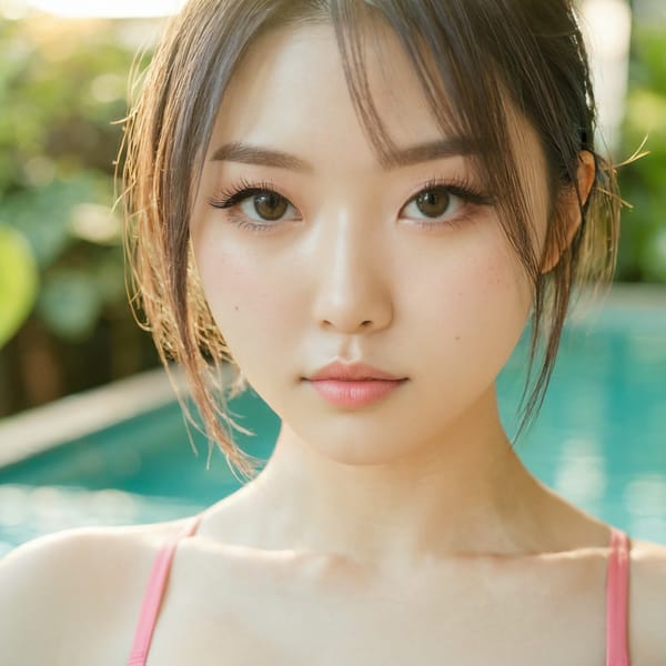 Tags: 21872187, SDXL
{"3": {"inputs": {"seed": 994238070215317, "steps": 64, "cfg": 5.29, "sampler_name": "dpmpp_2m", "scheduler": "karras", "denoise": 1.0, "model": ["27", 0], "positive": ["6", 0], "negative": ["7", 0], "latent_image": ["5", 0]}, "class_type": "KSampler"}, "4": {"inputs": {"ckpt_name": "juggernautxl.safetensors"}, "class_type": "CheckpointLoaderSimple"}, "5": {"inputs": {"width": 1024, "height": 1024, "batch_size": 1}, "class_type": "EmptyLatentImage"}, "6": {"inputs": {"text": "22 year old girl, (japanese:0.97), (seductive facial expression:0.95), (sexy lips:1.02), (pale skin:0.96), (blush:1.09), (detailed face:1.02), (idol:1.10), (eyelashes:1.09), (cute:1.08), (double eyelids:1.01), (temptress:1.09), (slim:1.00), (seductive pose:0.99), (in a seductive pose:1.02), (large perky breasts:1.00), (cleavage:1.07), (thigh gap:1.12), (in a swimsuit:0.96) at a pool, (skin fuzz:1.06), (natural looking skin:1.07), (candid cinema:1.09), (detailed skin:1.00), (soft lighting:1.00), (RAW:1.03), (textured skin:1.04), (film:1.05), (portra:1.08)", "clip": ["27", 1]}, "class_type": "CLIPTextEncode"}, "7": {"inputs": {"text": "(worst quality:1.12), (watermark:1.10), (distorted:1.11), (twisted:1.13), (bad hands:1.05), (open mouth:1.05), (low resolution:1.06)", "clip": ["27", 1]}, "class_type": "CLIPTextEncode"}, "8": {"inputs": {"samples": ["3", 0], "vae": ["4", 2]}, "class_type": "VAEDecode"}, "25": {"inputs": {"lora_name": "nudify_xl.safetensors", "strength_model": 0.38, "strength_clip": 0.06, "model": ["4", 0], "clip": ["4", 1]}, "class_type": "LoraLoader"}, "26": {"inputs": {"lora_name": "shirtlift_SDXL_v2.safetensors", "strength_model": 0.15, "strength_clip": 0.19, "model": ["25", 0], "clip": ["25", 1]}, "class_type": "LoraLoader"}, "27": {"inputs": {"lora_name": "PerfectEyesXL.safetensors", "strength_model": 0.09, "strength_clip": 0.11, "model": ["26", 0], "clip": ["26", 1]}, "class_type": "LoraLoader"}, "30": {"inputs": {"model_name": "4x_NMKD-Superscale-SP_178000_G.pth"}, "class_type": "UpscaleModelLoader"}, "31": {"inputs": {"upscale_model": ["30", 0], "image": ["8", 0]}, "class_type": "ImageUpscaleWithModel"}, "32": {"inputs": {"upscale_method": "lanczos", "scale_by": 0.5, "image": ["31", 0]}, "class_type": "ImageScaleBy"}, "33": {"inputs": {"pixels": ["32", 0], "vae": ["4", 2]}, "class_type": "VAEEncode"}, "34": {"inputs": {"seed": 994238070215317, "steps": 64, "cfg": 5.29, "sampler_name": "dpmpp_2m", "scheduler": "karras", "denoise": 0.3, "model": ["27", 0], "positive": ["6", 0], "negative": ["7", 0], "latent_image": ["33", 0]}, "class_type": "KSampler"}, "36": {"inputs": {"samples": ["34", 0], "vae": ["4", 2]}, "class_type": "VAEDecode"}, "39": {"inputs": {"filename_prefix": "comfyapi-1724015967233", "images": ["36", 0]}, "class_type": "SaveImage"}}