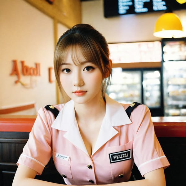 Tags: 21872187, SDXL
{"3": {"inputs": {"seed": 774243948819683, "steps": 64, "cfg": 7.84, "sampler_name": "dpmpp_2m", "scheduler": "karras", "denoise": 1.0, "model": ["27", 0], "positive": ["6", 0], "negative": ["7", 0], "latent_image": ["5", 0]}, "class_type": "KSampler"}, "4": {"inputs": {"ckpt_name": "leosamsHelloworldSDXL_helloworldSDXL32DPO.safetensors"}, "class_type": "CheckpointLoaderSimple"}, "5": {"inputs": {"width": 1024, "height": 1024, "batch_size": 1}, "class_type": "EmptyLatentImage"}, "6": {"inputs": {"text": "21 year old girl, (double eyelids:1.13), (blush:1.08), (idol:1.14), (seductive pose:1.04), (cute:1.08), (eyelashes:1.09), (temptress:0.95), (beautiful eyes:0.96), (slim:1.13), (detailed face:1.12), (seductive facial expression:0.98), (pale skin:1.11), (in a seductive pose:0.96), (large perky breasts:0.95), (cleavage:1.00), (thigh gap:1.06), (a waitress in uniform:1.07) working at a restaurant, (textured skin:1.00), (natural looking skin:1.00), (detailed skin:1.00), (skin fuzz:1.07), (soft lighting:1.04), (film:1.00), (RAW:1.08), (candid cinema:1.01), (portra:1.06)", "clip": ["27", 1]}, "class_type": "CLIPTextEncode"}, "7": {"inputs": {"text": "(twisted:1.09), (distorted:1.11), (open mouth:1.14), (low resolution:1.08), (worst quality:1.05), (watermark:1.10), (bad hands:1.11)", "clip": ["27", 1]}, "class_type": "CLIPTextEncode"}, "8": {"inputs": {"samples": ["3", 0], "vae": ["4", 2]}, "class_type": "VAEDecode"}, "25": {"inputs": {"lora_name": "nudify_xl.safetensors", "strength_model": 0.03, "strength_clip": 0.32, "model": ["4", 0], "clip": ["4", 1]}, "class_type": "LoraLoader"}, "26": {"inputs": {"lora_name": "shirtlift_SDXL_v2.safetensors", "strength_model": 0.02, "strength_clip": 0.0, "model": ["25", 0], "clip": ["25", 1]}, "class_type": "LoraLoader"}, "27": {"inputs": {"lora_name": "PerfectEyesXL.safetensors", "strength_model": 0.04, "strength_clip": 0.04, "model": ["26", 0], "clip": ["26", 1]}, "class_type": "LoraLoader"}, "30": {"inputs": {"model_name": "4x_NMKD-Superscale-SP_178000_G.pth"}, "class_type": "UpscaleModelLoader"}, "31": {"inputs": {"upscale_model": ["30", 0], "image": ["8", 0]}, "class_type": "ImageUpscaleWithModel"}, "32": {"inputs": {"upscale_method": "lanczos", "scale_by": 0.5, "image": ["31", 0]}, "class_type": "ImageScaleBy"}, "33": {"inputs": {"pixels": ["32", 0], "vae": ["4", 2]}, "class_type": "VAEEncode"}, "34": {"inputs": {"seed": 774243948819683, "steps": 64, "cfg": 7.84, "sampler_name": "dpmpp_2m", "scheduler": "karras", "denoise": 0.3, "model": ["27", 0], "positive": ["6", 0], "negative": ["7", 0], "latent_image": ["33", 0]}, "class_type": "KSampler"}, "36": {"inputs": {"samples": ["34", 0], "vae": ["4", 2]}, "class_type": "VAEDecode"}, "39": {"inputs": {"filename_prefix": "comfyapi-1707764265058", "images": ["36", 0]}, "class_type": "SaveImage"}}