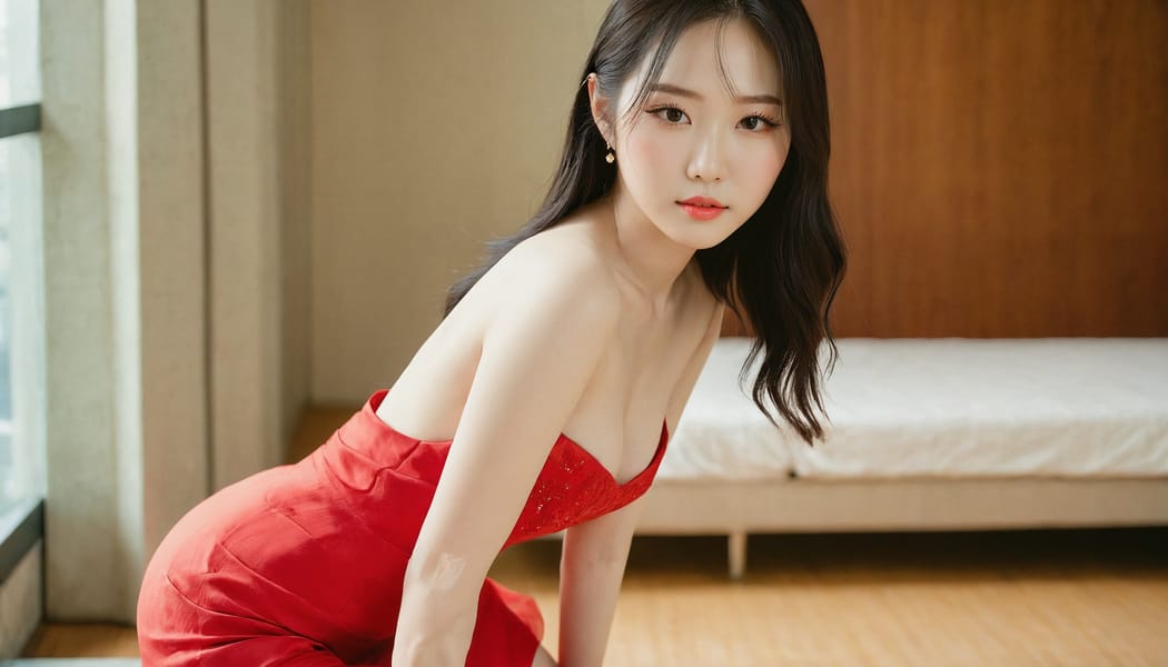 Tags: 21872187, SDXL
{"3": {"inputs": {"seed": 755732550610968, "steps": 64, "cfg": 6.9, "sampler_name": "dpmpp_2m", "scheduler": "karras", "denoise": 1.0, "model": ["27", 0], "positive": ["6", 0], "negative": ["7", 0], "latent_image": ["5", 0]}, "class_type": "KSampler"}, "4": {"inputs": {"ckpt_name": "juggernautxl.safetensors"}, "class_type": "CheckpointLoaderSimple"}, "5": {"inputs": {"width": 1344, "height": 768, "batch_size": 1}, "class_type": "EmptyLatentImage"}, "6": {"inputs": {"text": "20 year old girl, (korean:0.95), (irish:1.08), (chinese:1.02), (taiwanese:1.10), (cute:1.13), (detailed face:1.08), (seductive pose:1.02), (beautiful eyes:1.11), (pale skin:1.07), (eyelashes:1.02), (sexy lips:1.07), (slim:1.08), (idol:1.01), (blush:0.96), (double eyelids:1.04), (seductive facial expression:1.01), (temptress:1.10), (perky ass:0.95), (exposed ass:1.01), (looking back:1.12), (sexy ass:1.13), (thigh gap:1.07), (wearing a low-cut red dress:1.02) at a ballroom, (candid cinema:1.04), (textured skin:1.02), (film:1.06), (skin fuzz:1.09), (RAW:1.08), (natural looking skin:1.00), (detailed skin:1.01), (soft lighting:1.02), (portra:1.07)", "clip": ["27", 1]}, "class_type": "CLIPTextEncode"}, "7": {"inputs": {"text": "(twisted:1.11), (distorted:1.06), (bad hands:1.13), (low resolution:1.06), (watermark:1.05), (open mouth:1.13), (worst quality:1.13)", "clip": ["27", 1]}, "class_type": "CLIPTextEncode"}, "8": {"inputs": {"samples": ["3", 0], "vae": ["4", 2]}, "class_type": "VAEDecode"}, "25": {"inputs": {"lora_name": "nudify_xl.safetensors", "strength_model": 0.25, "strength_clip": 0.0, "model": ["4", 0], "clip": ["4", 1]}, "class_type": "LoraLoader"}, "26": {"inputs": {"lora_name": "shirtlift_SDXL_v2.safetensors", "strength_model": 0.03, "strength_clip": 0.17, "model": ["25", 0], "clip": ["25", 1]}, "class_type": "LoraLoader"}, "27": {"inputs": {"lora_name": "PerfectEyesXL.safetensors", "strength_model": 0.07, "strength_clip": 0.14, "model": ["26", 0], "clip": ["26", 1]}, "class_type": "LoraLoader"}, "30": {"inputs": {"model_name": "4x_NMKD-Superscale-SP_178000_G.pth"}, "class_type": "UpscaleModelLoader"}, "31": {"inputs": {"upscale_model": ["30", 0], "image": ["8", 0]}, "class_type": "ImageUpscaleWithModel"}, "32": {"inputs": {"upscale_method": "lanczos", "scale_by": 0.5, "image": ["31", 0]}, "class_type": "ImageScaleBy"}, "33": {"inputs": {"pixels": ["32", 0], "vae": ["4", 2]}, "class_type": "VAEEncode"}, "34": {"inputs": {"seed": 755732550610968, "steps": 64, "cfg": 6.9, "sampler_name": "dpmpp_2m", "scheduler": "karras", "denoise": 0.3, "model": ["27", 0], "positive": ["6", 0], "negative": ["7", 0], "latent_image": ["33", 0]}, "class_type": "KSampler"}, "36": {"inputs": {"samples": ["34", 0], "vae": ["4", 2]}, "class_type": "VAEDecode"}, "39": {"inputs": {"filename_prefix": "comfyapi-1731248941784", "images": ["36", 0]}, "class_type": "SaveImage"}}