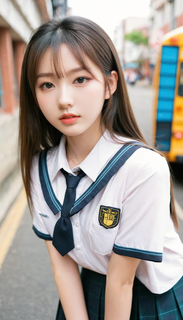 Tags: 21872187, SDXL
{"3": {"inputs": {"seed": 509151617018825, "steps": 32, "cfg": 7.4, "sampler_name": "dpmpp_2m", "scheduler": "karras", "denoise": 1.0, "model": ["27", 0], "positive": ["6", 0], "negative": ["7", 0], "latent_image": ["5", 0]}, "class_type": "KSampler"}, "4": {"inputs": {"ckpt_name": "leosamsHelloworldSDXL_helloworldSDXL32DPO.safetensors"}, "class_type": "CheckpointLoaderSimple"}, "5": {"inputs": {"width": 768, "height": 1344, "batch_size": 1}, "class_type": "EmptyLatentImage"}, "6": {"inputs": {"text": "19 year old girl, (blush:0.97), (eyelashes:0.96), (detailed face:1.00), (slim:1.04), (seductive facial expression:0.99), (beautiful eyes:1.13), (temptress:1.00), (cute:1.06), (sexy lips:1.00), (double eyelids:1.07), (pale skin:0.96), (idol:1.03), (seductive pose:1.07), (perky ass:1.12), (exposed ass:1.10), (looking back:0.99), (sexy ass:1.04), (thigh gap:1.00), (school uniform:1.09), choker, busy street, (RAW:1.02), (skin fuzz:1.05), (detailed skin:1.09), (portra:1.02), (film:1.04), (textured skin:1.08), (soft lighting:1.03), (candid cinema:1.03), (natural looking skin:1.01)", "clip": ["27", 1]}, "class_type": "CLIPTextEncode"}, "7": {"inputs": {"text": "(watermark:1.05), (open mouth:1.07), (low resolution:1.12), (twisted:1.07), (distorted:1.09), (bad hands:1.14), (worst quality:1.06)", "clip": ["27", 1]}, "class_type": "CLIPTextEncode"}, "8": {"inputs": {"samples": ["3", 0], "vae": ["4", 2]}, "class_type": "VAEDecode"}, "25": {"inputs": {"lora_name": "nudify_xl.safetensors", "strength_model": 0.22, "strength_clip": 0.19, "model": ["4", 0], "clip": ["4", 1]}, "class_type": "LoraLoader"}, "26": {"inputs": {"lora_name": "shirtlift_SDXL_v2.safetensors", "strength_model": 0.04, "strength_clip": 0.07, "model": ["25", 0], "clip": ["25", 1]}, "class_type": "LoraLoader"}, "27": {"inputs": {"lora_name": "PerfectEyesXL.safetensors", "strength_model": 0.09, "strength_clip": 0.15, "model": ["26", 0], "clip": ["26", 1]}, "class_type": "LoraLoader"}, "30": {"inputs": {"model_name": "4x_NMKD-Superscale-SP_178000_G.pth"}, "class_type": "UpscaleModelLoader"}, "31": {"inputs": {"upscale_model": ["30", 0], "image": ["8", 0]}, "class_type": "ImageUpscaleWithModel"}, "32": {"inputs": {"upscale_method": "lanczos", "scale_by": 0.5, "image": ["31", 0]}, "class_type": "ImageScaleBy"}, "33": {"inputs": {"pixels": ["32", 0], "vae": ["4", 2]}, "class_type": "VAEEncode"}, "34": {"inputs": {"seed": 509151617018825, "steps": 32, "cfg": 7.4, "sampler_name": "dpmpp_2m", "scheduler": "karras", "denoise": 0.3, "model": ["27", 0], "positive": ["6", 0], "negative": ["7", 0], "latent_image": ["33", 0]}, "class_type": "KSampler"}, "36": {"inputs": {"samples": ["34", 0], "vae": ["4", 2]}, "class_type": "VAEDecode"}, "39": {"inputs": {"filename_prefix": "comfyapi-1707857810905", "images": ["36", 0]}, "class_type": "SaveImage"}}