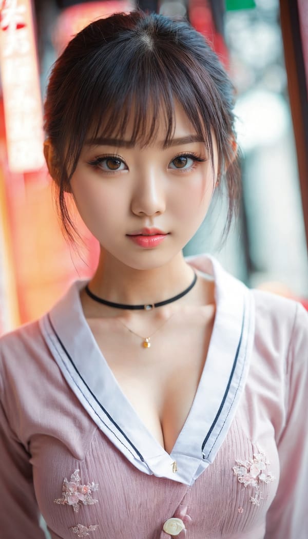 Tags: 21872187, SDXL
{"3": {"inputs": {"seed": 884613673858173, "steps": 32, "cfg": 6.97, "sampler_name": "dpmpp_2m", "scheduler": "karras", "denoise": 1.0, "model": ["27", 0], "positive": ["6", 0], "negative": ["7", 0], "latent_image": ["5", 0]}, "class_type": "KSampler"}, "4": {"inputs": {"ckpt_name": "juggernautxl.safetensors"}, "class_type": "CheckpointLoaderSimple"}, "5": {"inputs": {"width": 768, "height": 1344, "batch_size": 1}, "class_type": "EmptyLatentImage"}, "6": {"inputs": {"text": "21 year old girl, (japanese:1.10), (chinese:1.04), (beautiful eyes:1.11), (double eyelids:1.11), (eyelashes:1.06), (slim:1.11), (sexy lips:1.11), (detailed face:0.97), (idol:1.14), (seductive facial expression:0.97), (pale skin:0.95), (cute:1.12), (blush:1.03), (temptress:1.03), (seductive pose:0.98), (in a seductive pose:1.08), (large perky breasts:1.13), (cleavage:1.07), (thigh gap:1.12), (school uniform:0.95), choker, busy street, (soft lighting:1.07), (detailed skin:1.02), (film:1.05), (portra:1.02), (skin fuzz:1.09), (candid cinema:1.07), (natural looking skin:1.04), (RAW:1.06), (textured skin:1.08)", "clip": ["27", 1]}, "class_type": "CLIPTextEncode"}, "7": {"inputs": {"text": "(watermark:1.14), (bad hands:1.07), (worst quality:1.11), (twisted:1.14), (open mouth:1.06), (distorted:1.08), (low resolution:1.12)", "clip": ["27", 1]}, "class_type": "CLIPTextEncode"}, "8": {"inputs": {"samples": ["3", 0], "vae": ["4", 2]}, "class_type": "VAEDecode"}, "25": {"inputs": {"lora_name": "nudify_xl.safetensors", "strength_model": 0.1, "strength_clip": 0.14, "model": ["4", 0], "clip": ["4", 1]}, "class_type": "LoraLoader"}, "26": {"inputs": {"lora_name": "shirtlift_SDXL_v2.safetensors", "strength_model": 0.0, "strength_clip": 0.07, "model": ["25", 0], "clip": ["25", 1]}, "class_type": "LoraLoader"}, "27": {"inputs": {"lora_name": "PerfectEyesXL.safetensors", "strength_model": 0.01, "strength_clip": 0.04, "model": ["26", 0], "clip": ["26", 1]}, "class_type": "LoraLoader"}, "30": {"inputs": {"model_name": "4x_NMKD-Superscale-SP_178000_G.pth"}, "class_type": "UpscaleModelLoader"}, "31": {"inputs": {"upscale_model": ["30", 0], "image": ["8", 0]}, "class_type": "ImageUpscaleWithModel"}, "32": {"inputs": {"upscale_method": "lanczos", "scale_by": 0.5, "image": ["31", 0]}, "class_type": "ImageScaleBy"}, "33": {"inputs": {"pixels": ["32", 0], "vae": ["4", 2]}, "class_type": "VAEEncode"}, "34": {"inputs": {"seed": 884613673858173, "steps": 32, "cfg": 6.97, "sampler_name": "dpmpp_2m", "scheduler": "karras", "denoise": 0.3, "model": ["27", 0], "positive": ["6", 0], "negative": ["7", 0], "latent_image": ["33", 0]}, "class_type": "KSampler"}, "36": {"inputs": {"samples": ["34", 0], "vae": ["4", 2]}, "class_type": "VAEDecode"}, "39": {"inputs": {"filename_prefix": "comfyapi-1732267203595", "images": ["36", 0]}, "class_type": "SaveImage"}}