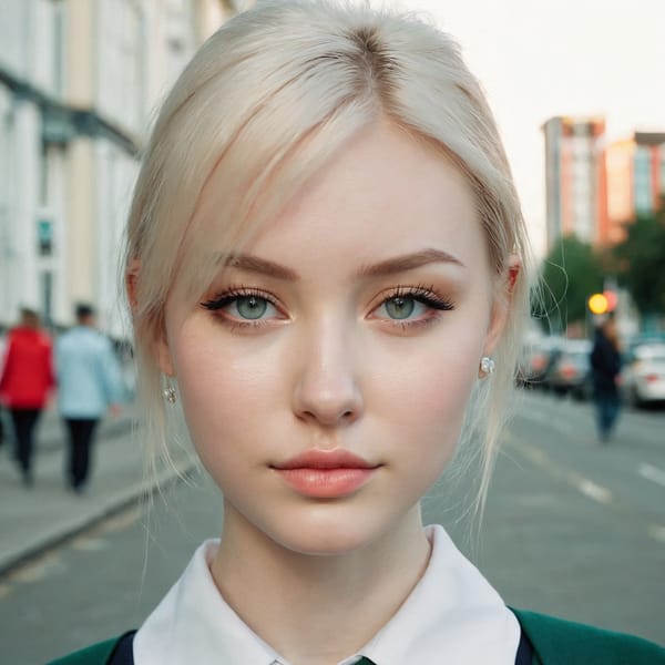 Tags: 21872187, SDXL
{"3": {"inputs": {"seed": 325860575284971, "steps": 64, "cfg": 7.05, "sampler_name": "dpmpp_2m", "scheduler": "karras", "denoise": 1.0, "model": ["27", 0], "positive": ["6", 0], "negative": ["7", 0], "latent_image": ["5", 0]}, "class_type": "KSampler"}, "4": {"inputs": {"ckpt_name": "juggernautxl.safetensors"}, "class_type": "CheckpointLoaderSimple"}, "5": {"inputs": {"width": 1024, "height": 1024, "batch_size": 1}, "class_type": "EmptyLatentImage"}, "6": {"inputs": {"text": "28 year old girl, (irish:1.06), (russian:1.09), (sexy lips:1.09), (temptress:1.04), (detailed face:1.03), (pale skin:1.12), (idol:1.12), (eyelashes:0.98), (seductive facial expression:1.10), (blush:1.03), (cute:1.07), (beautiful eyes:1.12), (double eyelids:1.09), (seductive pose:1.05), (slim:1.02), (perky ass:0.97), (exposed ass:1.08), (looking back:1.06), (sexy ass:0.96), (thigh gap:1.04), (school uniform:1.11), choker, busy street, (natural looking skin:1.01), (RAW:1.03), (skin fuzz:1.03), (soft lighting:1.07), (portra:1.07), (film:1.02), (detailed skin:1.01), (textured skin:1.08), (candid cinema:1.03)", "clip": ["27", 1]}, "class_type": "CLIPTextEncode"}, "7": {"inputs": {"text": "(worst quality:1.06), (bad hands:1.05), (open mouth:1.07), (low resolution:1.08), (twisted:1.05), (watermark:1.12), (distorted:1.05)", "clip": ["27", 1]}, "class_type": "CLIPTextEncode"}, "8": {"inputs": {"samples": ["3", 0], "vae": ["4", 2]}, "class_type": "VAEDecode"}, "25": {"inputs": {"lora_name": "nudify_xl.safetensors", "strength_model": 0.06, "strength_clip": 0.16, "model": ["4", 0], "clip": ["4", 1]}, "class_type": "LoraLoader"}, "26": {"inputs": {"lora_name": "shirtlift_SDXL_v2.safetensors", "strength_model": 0.07, "strength_clip": 0.0, "model": ["25", 0], "clip": ["25", 1]}, "class_type": "LoraLoader"}, "27": {"inputs": {"lora_name": "PerfectEyesXL.safetensors", "strength_model": 0.06, "strength_clip": 0.18, "model": ["26", 0], "clip": ["26", 1]}, "class_type": "LoraLoader"}, "30": {"inputs": {"model_name": "4x_NMKD-Superscale-SP_178000_G.pth"}, "class_type": "UpscaleModelLoader"}, "31": {"inputs": {"upscale_model": ["30", 0], "image": ["8", 0]}, "class_type": "ImageUpscaleWithModel"}, "32": {"inputs": {"upscale_method": "lanczos", "scale_by": 0.5, "image": ["31", 0]}, "class_type": "ImageScaleBy"}, "33": {"inputs": {"pixels": ["32", 0], "vae": ["4", 2]}, "class_type": "VAEEncode"}, "34": {"inputs": {"seed": 325860575284971, "steps": 64, "cfg": 7.05, "sampler_name": "dpmpp_2m", "scheduler": "karras", "denoise": 0.3, "model": ["27", 0], "positive": ["6", 0], "negative": ["7", 0], "latent_image": ["33", 0]}, "class_type": "KSampler"}, "36": {"inputs": {"samples": ["34", 0], "vae": ["4", 2]}, "class_type": "VAEDecode"}, "39": {"inputs": {"filename_prefix": "comfyapi-1718985606853", "images": ["36", 0]}, "class_type": "SaveImage"}}