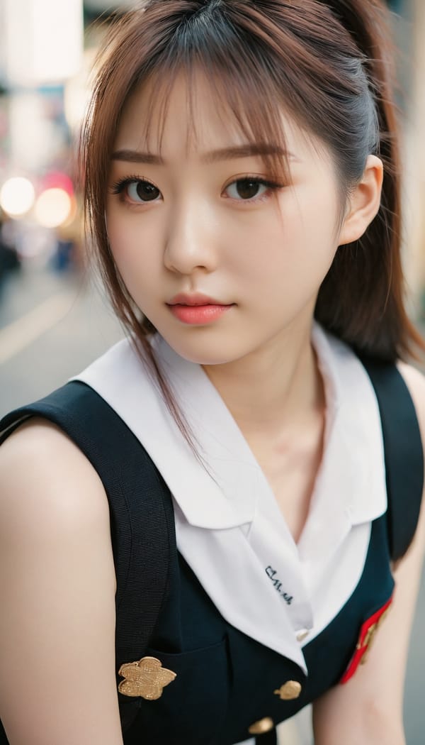 Tags: 21872187, SDXL
{"3": {"inputs": {"seed": 564522755619917, "steps": 32, "cfg": 6.13, "sampler_name": "dpmpp_2m", "scheduler": "karras", "denoise": 1.0, "model": ["27", 0], "positive": ["6", 0], "negative": ["7", 0], "latent_image": ["5", 0]}, "class_type": "KSampler"}, "4": {"inputs": {"ckpt_name": "juggernautxl.safetensors"}, "class_type": "CheckpointLoaderSimple"}, "5": {"inputs": {"width": 768, "height": 1344, "batch_size": 1}, "class_type": "EmptyLatentImage"}, "6": {"inputs": {"text": "19 year old girl, (japanese:1.12), (pale skin:1.02), (seductive facial expression:1.11), (eyelashes:1.02), (seductive pose:0.98), (cute:1.00), (slim:1.09), (beautiful eyes:1.04), (double eyelids:1.03), (detailed face:1.07), (sexy lips:1.02), (temptress:1.04), (blush:1.10), (idol:0.96), (on all fours:1.03), (spreading ass cheeks:1.08), (from behind:0.95), (backboob:1.01), (school uniform:1.11), choker, busy street, (detailed skin:1.01), (candid cinema:1.05), (textured skin:1.00), (RAW:1.09), (natural looking skin:1.06), (soft lighting:1.06), (portra:1.00), (film:1.05), (skin fuzz:1.09)", "clip": ["27", 1]}, "class_type": "CLIPTextEncode"}, "7": {"inputs": {"text": "(distorted:1.09), (twisted:1.14), (worst quality:1.05), (open mouth:1.11), (watermark:1.14), (bad hands:1.14)", "clip": ["27", 1]}, "class_type": "CLIPTextEncode"}, "8": {"inputs": {"samples": ["3", 0], "vae": ["4", 2]}, "class_type": "VAEDecode"}, "25": {"inputs": {"lora_name": "nudify_xl.safetensors", "strength_model": 0.31, "strength_clip": 0.27, "model": ["4", 0], "clip": ["4", 1]}, "class_type": "LoraLoader"}, "26": {"inputs": {"lora_name": "shirtlift_SDXL_v2.safetensors", "strength_model": 0.06, "strength_clip": 0.06, "model": ["25", 0], "clip": ["25", 1]}, "class_type": "LoraLoader"}, "27": {"inputs": {"lora_name": "PerfectEyesXL.safetensors", "strength_model": 0.0, "strength_clip": 0.17, "model": ["26", 0], "clip": ["26", 1]}, "class_type": "LoraLoader"}, "30": {"inputs": {"model_name": "4x_NMKD-Superscale-SP_178000_G.pth"}, "class_type": "UpscaleModelLoader"}, "31": {"inputs": {"upscale_model": ["30", 0], "image": ["8", 0]}, "class_type": "ImageUpscaleWithModel"}, "32": {"inputs": {"upscale_method": "lanczos", "scale_by": 0.5, "image": ["31", 0]}, "class_type": "ImageScaleBy"}, "33": {"inputs": {"pixels": ["32", 0], "vae": ["4", 2]}, "class_type": "VAEEncode"}, "34": {"inputs": {"seed": 564522755619917, "steps": 32, "cfg": 6.13, "sampler_name": "dpmpp_2m", "scheduler": "karras", "denoise": 0.3, "model": ["27", 0], "positive": ["6", 0], "negative": ["7", 0], "latent_image": ["33", 0]}, "class_type": "KSampler"}, "36": {"inputs": {"samples": ["34", 0], "vae": ["4", 2]}, "class_type": "VAEDecode"}, "39": {"inputs": {"filename_prefix": "comfyapi-1731885003053", "images": ["36", 0]}, "class_type": "SaveImage"}}