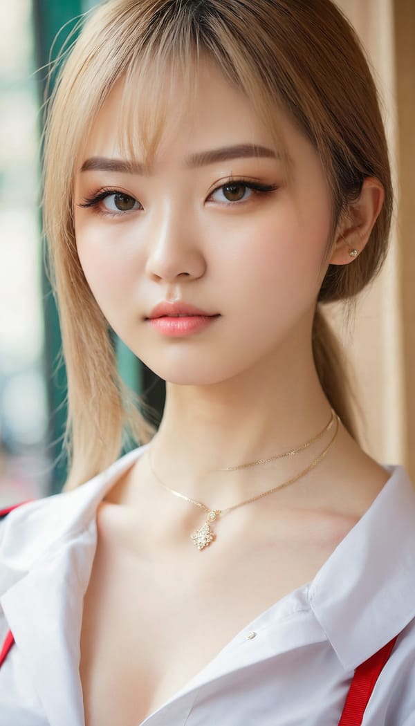 Tags: 21872187, SDXL
{"3": {"inputs": {"seed": 270938603600506, "steps": 64, "cfg": 6.3, "sampler_name": "dpmpp_2m", "scheduler": "karras", "denoise": 1.0, "model": ["27", 0], "positive": ["6", 0], "negative": ["7", 0], "latent_image": ["5", 0]}, "class_type": "KSampler"}, "4": {"inputs": {"ckpt_name": "juggernautxl.safetensors"}, "class_type": "CheckpointLoaderSimple"}, "5": {"inputs": {"width": 768, "height": 1344, "batch_size": 1}, "class_type": "EmptyLatentImage"}, "6": {"inputs": {"text": "18 year old girl, (taiwanese:0.96), (russian:1.06), (ukrainian:0.97), (pale skin:1.04), (eyelashes:0.99), (seductive pose:0.97), (detailed face:1.09), (blush:1.11), (idol:1.05), (temptress:1.10), (cute:1.05), (seductive facial expression:1.11), (beautiful eyes:1.05), (slim:0.99), (double eyelids:1.13), (sexy lips:0.97), (in a seductive pose:0.99), (large perky breasts:1.01), (cleavage:1.13), (thigh gap:1.05), (school uniform:1.08), choker, busy street, (natural looking skin:1.06), (textured skin:1.01), (portra:1.01), (detailed skin:1.00), (RAW:1.00), (soft lighting:1.06), (skin fuzz:1.06), (film:1.06), (candid cinema:1.08)", "clip": ["27", 1]}, "class_type": "CLIPTextEncode"}, "7": {"inputs": {"text": "(distorted:1.07), (twisted:1.06), (watermark:1.10), (worst quality:1.10), (bad hands:1.06), (open mouth:1.08), (low resolution:1.06)", "clip": ["27", 1]}, "class_type": "CLIPTextEncode"}, "8": {"inputs": {"samples": ["3", 0], "vae": ["4", 2]}, "class_type": "VAEDecode"}, "25": {"inputs": {"lora_name": "nudify_xl.safetensors", "strength_model": 0.1, "strength_clip": 0.2, "model": ["4", 0], "clip": ["4", 1]}, "class_type": "LoraLoader"}, "26": {"inputs": {"lora_name": "shirtlift_SDXL_v2.safetensors", "strength_model": 0.0, "strength_clip": 0.03, "model": ["25", 0], "clip": ["25", 1]}, "class_type": "LoraLoader"}, "27": {"inputs": {"lora_name": "PerfectEyesXL.safetensors", "strength_model": 0.06, "strength_clip": 0.08, "model": ["26", 0], "clip": ["26", 1]}, "class_type": "LoraLoader"}, "30": {"inputs": {"model_name": "4x_NMKD-Superscale-SP_178000_G.pth"}, "class_type": "UpscaleModelLoader"}, "31": {"inputs": {"upscale_model": ["30", 0], "image": ["8", 0]}, "class_type": "ImageUpscaleWithModel"}, "32": {"inputs": {"upscale_method": "lanczos", "scale_by": 0.5, "image": ["31", 0]}, "class_type": "ImageScaleBy"}, "33": {"inputs": {"pixels": ["32", 0], "vae": ["4", 2]}, "class_type": "VAEEncode"}, "34": {"inputs": {"seed": 270938603600506, "steps": 64, "cfg": 6.3, "sampler_name": "dpmpp_2m", "scheduler": "karras", "denoise": 0.3, "model": ["27", 0], "positive": ["6", 0], "negative": ["7", 0], "latent_image": ["33", 0]}, "class_type": "KSampler"}, "36": {"inputs": {"samples": ["34", 0], "vae": ["4", 2]}, "class_type": "VAEDecode"}, "39": {"inputs": {"filename_prefix": "comfyapi-1726604488963", "images": ["36", 0]}, "class_type": "SaveImage"}}