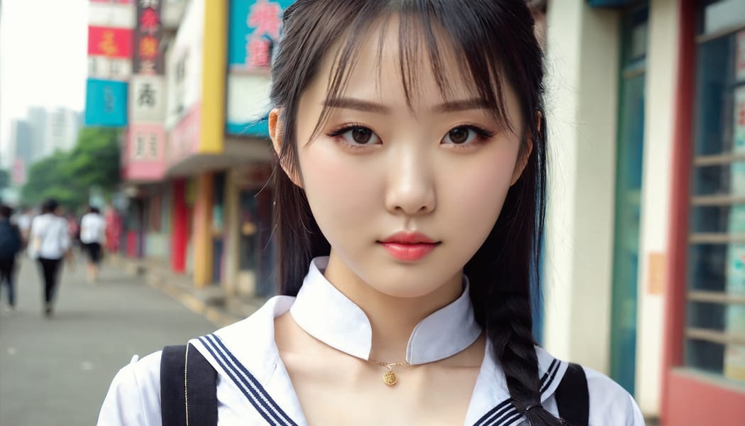 Tags: 21872187, SDXL
{"3": {"inputs": {"seed": 507477858930515, "steps": 64, "cfg": 7.87, "sampler_name": "dpmpp_2m", "scheduler": "karras", "denoise": 1.0, "model": ["27", 0], "positive": ["6", 0], "negative": ["7", 0], "latent_image": ["5", 0]}, "class_type": "KSampler"}, "4": {"inputs": {"ckpt_name": "juggernautxl.safetensors"}, "class_type": "CheckpointLoaderSimple"}, "5": {"inputs": {"width": 1344, "height": 768, "batch_size": 1}, "class_type": "EmptyLatentImage"}, "6": {"inputs": {"text": "24 year old girl, (chinese:1.09), (pale skin:1.00), (seductive facial expression:1.09), (double eyelids:1.09), (idol:0.99), (detailed face:1.01), (temptress:0.97), (cute:0.96), (seductive pose:1.05), (blush:0.99), (eyelashes:0.95), (beautiful eyes:1.03), (sexy lips:1.08), (slim:1.12), (in a seductive pose:1.12), (large perky breasts:1.11), (cleavage:0.98), (thigh gap:0.96), (school uniform:0.97), choker, busy street, (detailed skin:1.00), (portra:1.03), (candid cinema:1.05), (film:1.03), (soft lighting:1.05), (RAW:1.04), (natural looking skin:1.00), (textured skin:1.00), (skin fuzz:1.06)", "clip": ["27", 1]}, "class_type": "CLIPTextEncode"}, "7": {"inputs": {"text": "(low resolution:1.06), (bad hands:1.10), (twisted:1.07), (distorted:1.09), (worst quality:1.05), (open mouth:1.14), (watermark:1.14)", "clip": ["27", 1]}, "class_type": "CLIPTextEncode"}, "8": {"inputs": {"samples": ["3", 0], "vae": ["4", 2]}, "class_type": "VAEDecode"}, "25": {"inputs": {"lora_name": "nudify_xl.safetensors", "strength_model": 0.2, "strength_clip": 0.29, "model": ["4", 0], "clip": ["4", 1]}, "class_type": "LoraLoader"}, "26": {"inputs": {"lora_name": "shirtlift_SDXL_v2.safetensors", "strength_model": 0.1, "strength_clip": 0.18, "model": ["25", 0], "clip": ["25", 1]}, "class_type": "LoraLoader"}, "27": {"inputs": {"lora_name": "PerfectEyesXL.safetensors", "strength_model": 0.12, "strength_clip": 0.11, "model": ["26", 0], "clip": ["26", 1]}, "class_type": "LoraLoader"}, "30": {"inputs": {"model_name": "4x_NMKD-Superscale-SP_178000_G.pth"}, "class_type": "UpscaleModelLoader"}, "31": {"inputs": {"upscale_model": ["30", 0], "image": ["8", 0]}, "class_type": "ImageUpscaleWithModel"}, "32": {"inputs": {"upscale_method": "lanczos", "scale_by": 0.5, "image": ["31", 0]}, "class_type": "ImageScaleBy"}, "33": {"inputs": {"pixels": ["32", 0], "vae": ["4", 2]}, "class_type": "VAEEncode"}, "34": {"inputs": {"seed": 507477858930515, "steps": 64, "cfg": 7.87, "sampler_name": "dpmpp_2m", "scheduler": "karras", "denoise": 0.3, "model": ["27", 0], "positive": ["6", 0], "negative": ["7", 0], "latent_image": ["33", 0]}, "class_type": "KSampler"}, "36": {"inputs": {"samples": ["34", 0], "vae": ["4", 2]}, "class_type": "VAEDecode"}, "39": {"inputs": {"filename_prefix": "comfyapi-1732371829477", "images": ["36", 0]}, "class_type": "SaveImage"}}