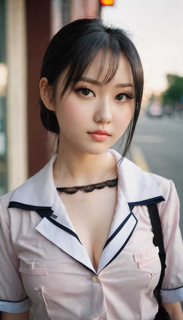 Tags: 21872187, SDXL
{"3": {"inputs": {"seed": 298181551939850, "steps": 32, "cfg": 7.24, "sampler_name": "dpmpp_2m", "scheduler": "karras", "denoise": 1.0, "model": ["27", 0], "positive": ["6", 0], "negative": ["7", 0], "latent_image": ["5", 0]}, "class_type": "KSampler"}, "4": {"inputs": {"ckpt_name": "juggernautxl.safetensors"}, "class_type": "CheckpointLoaderSimple"}, "5": {"inputs": {"width": 768, "height": 1344, "batch_size": 1}, "class_type": "EmptyLatentImage"}, "6": {"inputs": {"text": "27 year old girl, (seductive pose:1.08), (temptress:1.00), (slim:1.04), (seductive facial expression:1.00), (sexy lips:1.07), (double eyelids:0.97), (cute:1.07), (pale skin:1.08), (blush:0.98), (idol:1.03), (detailed face:0.95), (eyelashes:1.13), (in a seductive pose:1.09), (large perky breasts:1.00), (cleavage:0.96), (thigh gap:0.97), (school uniform:1.09), choker, busy street, (textured skin:1.02), (portra:1.08), (natural looking skin:1.05), (soft lighting:1.07), (RAW:1.01), (candid cinema:1.09), (skin fuzz:1.07), (film:1.04), (detailed skin:1.08)", "clip": ["27", 1]}, "class_type": "CLIPTextEncode"}, "7": {"inputs": {"text": "(low resolution:1.05), (distorted:1.07), (bad hands:1.07), (twisted:1.14), (worst quality:1.06), (open mouth:1.14), (watermark:1.13)", "clip": ["27", 1]}, "class_type": "CLIPTextEncode"}, "8": {"inputs": {"samples": ["3", 0], "vae": ["4", 2]}, "class_type": "VAEDecode"}, "25": {"inputs": {"lora_name": "nudify_xl.safetensors", "strength_model": 0.03, "strength_clip": 0.25, "model": ["4", 0], "clip": ["4", 1]}, "class_type": "LoraLoader"}, "26": {"inputs": {"lora_name": "shirtlift_SDXL_v2.safetensors", "strength_model": 0.09, "strength_clip": 0.01, "model": ["25", 0], "clip": ["25", 1]}, "class_type": "LoraLoader"}, "27": {"inputs": {"lora_name": "PerfectEyesXL.safetensors", "strength_model": 0.15, "strength_clip": 0.18, "model": ["26", 0], "clip": ["26", 1]}, "class_type": "LoraLoader"}, "30": {"inputs": {"model_name": "4x_NMKD-Superscale-SP_178000_G.pth"}, "class_type": "UpscaleModelLoader"}, "31": {"inputs": {"upscale_model": ["30", 0], "image": ["8", 0]}, "class_type": "ImageUpscaleWithModel"}, "32": {"inputs": {"upscale_method": "lanczos", "scale_by": 0.5, "image": ["31", 0]}, "class_type": "ImageScaleBy"}, "33": {"inputs": {"pixels": ["32", 0], "vae": ["4", 2]}, "class_type": "VAEEncode"}, "34": {"inputs": {"seed": 298181551939850, "steps": 32, "cfg": 7.24, "sampler_name": "dpmpp_2m", "scheduler": "karras", "denoise": 0.3, "model": ["27", 0], "positive": ["6", 0], "negative": ["7", 0], "latent_image": ["33", 0]}, "class_type": "KSampler"}, "36": {"inputs": {"samples": ["34", 0], "vae": ["4", 2]}, "class_type": "VAEDecode"}, "39": {"inputs": {"filename_prefix": "comfyapi-1726795100636", "images": ["36", 0]}, "class_type": "SaveImage"}}