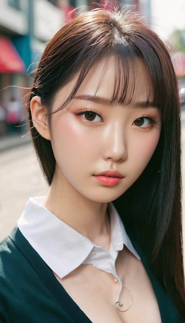 Tags: 21872187, SDXL
{"3": {"inputs": {"seed": 254941955103280, "steps": 64, "cfg": 7.44, "sampler_name": "dpmpp_2m", "scheduler": "karras", "denoise": 1.0, "model": ["27", 0], "positive": ["6", 0], "negative": ["7", 0], "latent_image": ["5", 0]}, "class_type": "KSampler"}, "4": {"inputs": {"ckpt_name": "juggernautxl.safetensors"}, "class_type": "CheckpointLoaderSimple"}, "5": {"inputs": {"width": 768, "height": 1344, "batch_size": 1}, "class_type": "EmptyLatentImage"}, "6": {"inputs": {"text": "22 year old girl, (korean:0.97), (irish:1.00), (seductive facial expression:1.13), (double eyelids:1.11), (slim:0.96), (temptress:1.04), (pale skin:0.95), (idol:0.97), (detailed face:1.03), (seductive pose:1.05), (cute:1.09), (eyelashes:1.05), (blush:0.98), (sexy lips:1.10), (in a seductive pose:1.00), (large perky breasts:1.00), (cleavage:1.08), (thigh gap:0.98), (school uniform:0.99), choker, busy street, (film:1.07), (skin fuzz:1.07), (detailed skin:1.08), (candid cinema:1.06), (RAW:1.04), (natural looking skin:1.08), (soft lighting:1.09), (portra:1.01), (textured skin:1.06)", "clip": ["27", 1]}, "class_type": "CLIPTextEncode"}, "7": {"inputs": {"text": "(twisted:1.08), (watermark:1.06), (low resolution:1.05), (open mouth:1.14), (bad hands:1.11), (worst quality:1.06), (distorted:1.08)", "clip": ["27", 1]}, "class_type": "CLIPTextEncode"}, "8": {"inputs": {"samples": ["3", 0], "vae": ["4", 2]}, "class_type": "VAEDecode"}, "25": {"inputs": {"lora_name": "nudify_xl.safetensors", "strength_model": 0.01, "strength_clip": 0.26, "model": ["4", 0], "clip": ["4", 1]}, "class_type": "LoraLoader"}, "26": {"inputs": {"lora_name": "shirtlift_SDXL_v2.safetensors", "strength_model": 0.06, "strength_clip": 0.05, "model": ["25", 0], "clip": ["25", 1]}, "class_type": "LoraLoader"}, "27": {"inputs": {"lora_name": "PerfectEyesXL.safetensors", "strength_model": 0.19, "strength_clip": 0.17, "model": ["26", 0], "clip": ["26", 1]}, "class_type": "LoraLoader"}, "30": {"inputs": {"model_name": "4x_NMKD-Superscale-SP_178000_G.pth"}, "class_type": "UpscaleModelLoader"}, "31": {"inputs": {"upscale_model": ["30", 0], "image": ["8", 0]}, "class_type": "ImageUpscaleWithModel"}, "32": {"inputs": {"upscale_method": "lanczos", "scale_by": 0.5, "image": ["31", 0]}, "class_type": "ImageScaleBy"}, "33": {"inputs": {"pixels": ["32", 0], "vae": ["4", 2]}, "class_type": "VAEEncode"}, "34": {"inputs": {"seed": 254941955103280, "steps": 64, "cfg": 7.44, "sampler_name": "dpmpp_2m", "scheduler": "karras", "denoise": 0.3, "model": ["27", 0], "positive": ["6", 0], "negative": ["7", 0], "latent_image": ["33", 0]}, "class_type": "KSampler"}, "36": {"inputs": {"samples": ["34", 0], "vae": ["4", 2]}, "class_type": "VAEDecode"}, "39": {"inputs": {"filename_prefix": "comfyapi-1713846482507", "images": ["36", 0]}, "class_type": "SaveImage"}}