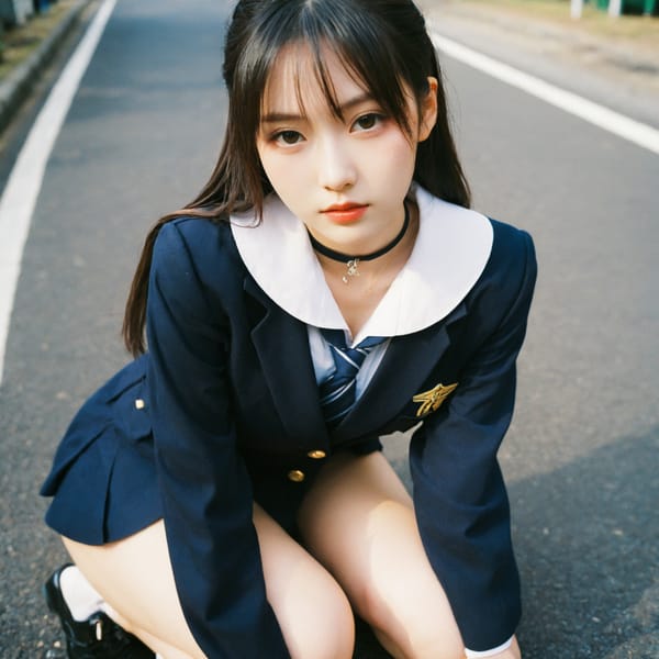 Tags: 21872187, SDXL
{"3": {"inputs": {"seed": 216940313746767, "steps": 32, "cfg": 6.58, "sampler_name": "dpmpp_2m", "scheduler": "karras", "denoise": 1.0, "model": ["27", 0], "positive": ["6", 0], "negative": ["7", 0], "latent_image": ["5", 0]}, "class_type": "KSampler"}, "4": {"inputs": {"ckpt_name": "helloworldxl.safetensors"}, "class_type": "CheckpointLoaderSimple"}, "5": {"inputs": {"width": 1024, "height": 1024, "batch_size": 1}, "class_type": "EmptyLatentImage"}, "6": {"inputs": {"text": "24 year old girl, (japanese:1.12), (double eyelids:1.11), (pale skin:0.97), (slim:1.05), (cute:1.14), (seductive pose:1.08), (seductive facial expression:1.10), (detailed face:1.02), (beautiful eyes:1.13), (idol:0.96), (temptress:0.98), (sexy lips:1.08), (in a seductive pose:1.02), (large perky breasts:0.99), (cleavage:1.13), (thigh gap:1.12), (school uniform:1.10), choker, busy street, (skin fuzz:1.03), (candid cinema:1.05), (portra:1.06), (RAW:1.07), (film:1.02), (soft lighting:1.05), (detailed skin:1.08), (textured skin:1.09)", "clip": ["27", 1]}, "class_type": "CLIPTextEncode"}, "7": {"inputs": {"text": "(watermark:1.08), (twisted:1.05), (bad hands:1.05), (low resolution:1.08), (worst quality:1.05), (distorted:1.07), (open mouth:1.05)", "clip": ["27", 1]}, "class_type": "CLIPTextEncode"}, "8": {"inputs": {"samples": ["3", 0], "vae": ["4", 2]}, "class_type": "VAEDecode"}, "25": {"inputs": {"lora_name": "nudify_xl.safetensors", "strength_model": 0.16, "strength_clip": 0.37, "model": ["4", 0], "clip": ["4", 1]}, "class_type": "LoraLoader"}, "26": {"inputs": {"lora_name": "shirtlift_SDXL_v2.safetensors", "strength_model": 0.07, "strength_clip": 0.05, "model": ["25", 0], "clip": ["25", 1]}, "class_type": "LoraLoader"}, "27": {"inputs": {"lora_name": "PerfectEyesXL.safetensors", "strength_model": 0.16, "strength_clip": 0.1, "model": ["26", 0], "clip": ["26", 1]}, "class_type": "LoraLoader"}, "30": {"inputs": {"model_name": "4x_NMKD-Superscale-SP_178000_G.pth"}, "class_type": "UpscaleModelLoader"}, "31": {"inputs": {"upscale_model": ["30", 0], "image": ["8", 0]}, "class_type": "ImageUpscaleWithModel"}, "32": {"inputs": {"upscale_method": "lanczos", "scale_by": 0.5, "image": ["31", 0]}, "class_type": "ImageScaleBy"}, "33": {"inputs": {"pixels": ["32", 0], "vae": ["4", 2]}, "class_type": "VAEEncode"}, "34": {"inputs": {"seed": 216940313746767, "steps": 32, "cfg": 6.58, "sampler_name": "dpmpp_2m", "scheduler": "karras", "denoise": 0.3, "model": ["27", 0], "positive": ["6", 0], "negative": ["7", 0], "latent_image": ["33", 0]}, "class_type": "KSampler"}, "36": {"inputs": {"samples": ["34", 0], "vae": ["4", 2]}, "class_type": "VAEDecode"}, "39": {"inputs": {"filename_prefix": "comfyapi-1714632345576", "images": ["36", 0]}, "class_type": "SaveImage"}}