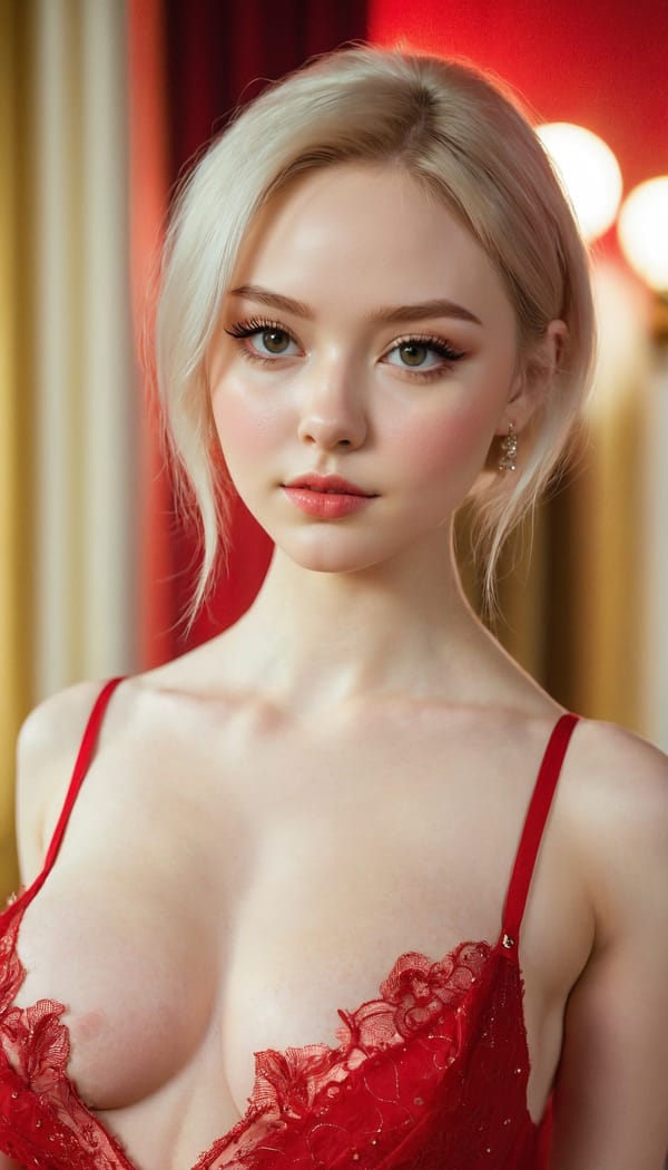 Tags: 21872187, SDXL
{"3": {"inputs": {"seed": 620930804840094, "steps": 64, "cfg": 7.9, "sampler_name": "dpmpp_2m", "scheduler": "karras", "denoise": 1.0, "model": ["27", 0], "positive": ["6", 0], "negative": ["7", 0], "latent_image": ["5", 0]}, "class_type": "KSampler"}, "4": {"inputs": {"ckpt_name": "juggernautxl.safetensors"}, "class_type": "CheckpointLoaderSimple"}, "5": {"inputs": {"width": 768, "height": 1344, "batch_size": 1}, "class_type": "EmptyLatentImage"}, "6": {"inputs": {"text": "18 year old girl, (irish:0.96), (russian:1.04), (cute:0.99), (temptress:1.03), (idol:0.97), (sexy lips:1.01), (slim:1.12), (eyelashes:1.06), (detailed face:1.10), (pale skin:1.03), (double eyelids:1.14), (seductive pose:0.95), (seductive facial expression:0.98), (beautiful eyes:1.05), (blush:1.08), (in a seductive pose:1.13), (large perky breasts:1.13), (cleavage:1.08), (thigh gap:0.96), (wearing a low-cut red dress:0.97) at a ballroom, (film:1.09), (soft lighting:1.05), (detailed skin:1.04), (portra:1.03), (candid cinema:1.02), (RAW:1.04), (textured skin:1.03), (natural looking skin:1.05), (skin fuzz:1.00)", "clip": ["27", 1]}, "class_type": "CLIPTextEncode"}, "7": {"inputs": {"text": "(bad hands:1.12), (low resolution:1.08), (distorted:1.05), (twisted:1.14), (worst quality:1.07), (watermark:1.13), (open mouth:1.11)", "clip": ["27", 1]}, "class_type": "CLIPTextEncode"}, "8": {"inputs": {"samples": ["3", 0], "vae": ["4", 2]}, "class_type": "VAEDecode"}, "25": {"inputs": {"lora_name": "nudify_xl.safetensors", "strength_model": 0.04, "strength_clip": 0.14, "model": ["4", 0], "clip": ["4", 1]}, "class_type": "LoraLoader"}, "26": {"inputs": {"lora_name": "shirtlift_SDXL_v2.safetensors", "strength_model": 0.07, "strength_clip": 0.07, "model": ["25", 0], "clip": ["25", 1]}, "class_type": "LoraLoader"}, "27": {"inputs": {"lora_name": "PerfectEyesXL.safetensors", "strength_model": 0.15, "strength_clip": 0.09, "model": ["26", 0], "clip": ["26", 1]}, "class_type": "LoraLoader"}, "30": {"inputs": {"model_name": "4x_NMKD-Superscale-SP_178000_G.pth"}, "class_type": "UpscaleModelLoader"}, "31": {"inputs": {"upscale_model": ["30", 0], "image": ["8", 0]}, "class_type": "ImageUpscaleWithModel"}, "32": {"inputs": {"upscale_method": "lanczos", "scale_by": 0.5, "image": ["31", 0]}, "class_type": "ImageScaleBy"}, "33": {"inputs": {"pixels": ["32", 0], "vae": ["4", 2]}, "class_type": "VAEEncode"}, "34": {"inputs": {"seed": 620930804840094, "steps": 64, "cfg": 7.9, "sampler_name": "dpmpp_2m", "scheduler": "karras", "denoise": 0.3, "model": ["27", 0], "positive": ["6", 0], "negative": ["7", 0], "latent_image": ["33", 0]}, "class_type": "KSampler"}, "36": {"inputs": {"samples": ["34", 0], "vae": ["4", 2]}, "class_type": "VAEDecode"}, "39": {"inputs": {"filename_prefix": "comfyapi-1724385674845", "images": ["36", 0]}, "class_type": "SaveImage"}}