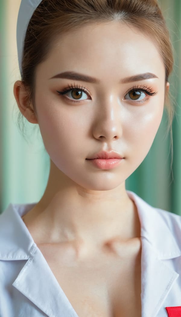 Tags: 21872187, SDXL
{"3": {"inputs": {"seed": 749312582811114, "steps": 64, "cfg": 7.49, "sampler_name": "dpmpp_2m", "scheduler": "karras", "denoise": 1.0, "model": ["27", 0], "positive": ["6", 0], "negative": ["7", 0], "latent_image": ["5", 0]}, "class_type": "KSampler"}, "4": {"inputs": {"ckpt_name": "juggernautxl.safetensors"}, "class_type": "CheckpointLoaderSimple"}, "5": {"inputs": {"width": 768, "height": 1344, "batch_size": 1}, "class_type": "EmptyLatentImage"}, "6": {"inputs": {"text": "21 year old girl, (ukrainian:1.07), (taiwanese:1.01), (russian:1.03), (seductive pose:1.07), (beautiful eyes:1.05), (slim:1.12), (eyelashes:1.00), (sexy lips:0.98), (detailed face:1.09), (cute:0.98), (seductive facial expression:1.07), (temptress:0.97), (idol:1.00), (double eyelids:1.03), (pale skin:0.99), (blush:1.08), (on all fours:1.09), (spreading ass cheeks:1.06), (from behind:1.02), (backboob:1.07), (nurse in uniform:1.13) working in a hospital ward, (textured skin:1.04), (soft lighting:1.04), (film:1.06), (RAW:1.07), (natural looking skin:1.08), (skin fuzz:1.03), (candid cinema:1.02), (portra:1.04), (detailed skin:1.04)", "clip": ["27", 1]}, "class_type": "CLIPTextEncode"}, "7": {"inputs": {"text": "(worst quality:1.06), (low resolution:1.11), (watermark:1.09), (bad hands:1.10), (distorted:1.13), (open mouth:1.09), (twisted:1.10)", "clip": ["27", 1]}, "class_type": "CLIPTextEncode"}, "8": {"inputs": {"samples": ["3", 0], "vae": ["4", 2]}, "class_type": "VAEDecode"}, "25": {"inputs": {"lora_name": "nudify_xl.safetensors", "strength_model": 0.36, "strength_clip": 0.09, "model": ["4", 0], "clip": ["4", 1]}, "class_type": "LoraLoader"}, "26": {"inputs": {"lora_name": "shirtlift_SDXL_v2.safetensors", "strength_model": 0.11, "strength_clip": 0.15, "model": ["25", 0], "clip": ["25", 1]}, "class_type": "LoraLoader"}, "27": {"inputs": {"lora_name": "PerfectEyesXL.safetensors", "strength_model": 0.05, "strength_clip": 0.05, "model": ["26", 0], "clip": ["26", 1]}, "class_type": "LoraLoader"}, "30": {"inputs": {"model_name": "4x_NMKD-Superscale-SP_178000_G.pth"}, "class_type": "UpscaleModelLoader"}, "31": {"inputs": {"upscale_model": ["30", 0], "image": ["8", 0]}, "class_type": "ImageUpscaleWithModel"}, "32": {"inputs": {"upscale_method": "lanczos", "scale_by": 0.5, "image": ["31", 0]}, "class_type": "ImageScaleBy"}, "33": {"inputs": {"pixels": ["32", 0], "vae": ["4", 2]}, "class_type": "VAEEncode"}, "34": {"inputs": {"seed": 749312582811114, "steps": 64, "cfg": 7.49, "sampler_name": "dpmpp_2m", "scheduler": "karras", "denoise": 0.3, "model": ["27", 0], "positive": ["6", 0], "negative": ["7", 0], "latent_image": ["33", 0]}, "class_type": "KSampler"}, "36": {"inputs": {"samples": ["34", 0], "vae": ["4", 2]}, "class_type": "VAEDecode"}, "39": {"inputs": {"filename_prefix": "comfyapi-1715018733964", "images": ["36", 0]}, "class_type": "SaveImage"}}