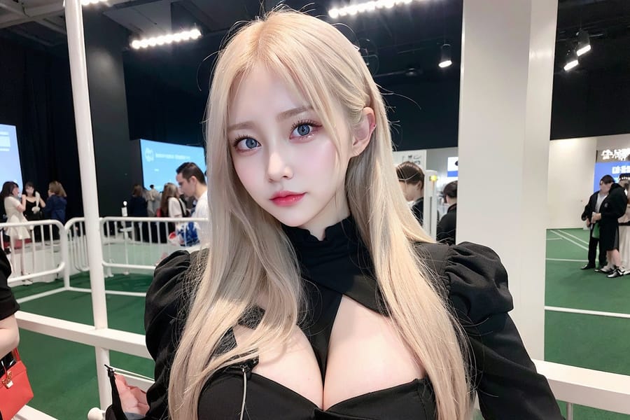 Tags: 21872187
<lora:JapaneseDollLikeness_v15:0.56>, <lora:koreanDollLikeness:0.50>, (russian:1.05), (cosplay:1.15), cosplay exhibition, comiket, posing for camera, (seductive pose:1.03), extremely detailed eyes, cute, sexy lips, seductive smile, double eyelids, eyelashes, pale skin, full body portrait, textured skin, best quality, sharp, hyper realistic, (thigh gap:1.10), 1girl, (stunningly attractive:0.96), (dramatic:1.13)
Negative prompt: paintings, anime, disfigured, (worst quality:2.00)
Steps: 32, Sampler: DPM++ 2M Karras, CFG scale: 6.55, Seed: 1583569912, Size: 768x512, Model hash: fc2511737a, Model: chilloutmix_NiPrunedFp32Fix, Seed resize from: -1x-1, Denoising strength: 0.4, Version: v1.2.1, Hires upscale: 2.0, Hires steps: 32, Hires upscaler: ESRGAN_4x