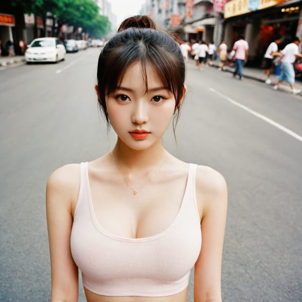 Tags: 21872187, SDXL
{"3": {"inputs": {"seed": 462510098653387, "steps": 64, "cfg": 5.65, "sampler_name": "dpmpp_2m", "scheduler": "karras", "denoise": 1.0, "model": ["27", 0], "positive": ["6", 0], "negative": ["7", 0], "latent_image": ["5", 0]}, "class_type": "KSampler"}, "4": {"inputs": {"ckpt_name": "leosamsHelloworldSDXL_helloworldSDXL32DPO.safetensors"}, "class_type": "CheckpointLoaderSimple"}, "5": {"inputs": {"width": 1024, "height": 1024, "batch_size": 1}, "class_type": "EmptyLatentImage"}, "6": {"inputs": {"text": "19 year old girl, (chinese:1.12), (beautiful eyes:1.07), (temptress:1.07), (sexy lips:0.96), (seductive pose:0.98), (blush:1.14), (double eyelids:1.09), (detailed face:0.96), (eyelashes:1.07), (idol:1.02), (slim:1.13), (in a seductive pose:0.95), (large perky breasts:1.01), (cleavage:1.14), (thigh gap:0.99), (white tanktop:0.98), busy street, (skin fuzz:1.02), (portra:1.06), (candid cinema:1.02), (film:1.00), (RAW:1.01), (natural looking skin:1.02), (detailed skin:1.09), (soft lighting:1.01), (textured skin:1.06)", "clip": ["27", 1]}, "class_type": "CLIPTextEncode"}, "7": {"inputs": {"text": "(watermark:1.11), (open mouth:1.11), (distorted:1.14), (twisted:1.14), (bad hands:1.09), (low resolution:1.08), (worst quality:1.10)", "clip": ["27", 1]}, "class_type": "CLIPTextEncode"}, "8": {"inputs": {"samples": ["3", 0], "vae": ["4", 2]}, "class_type": "VAEDecode"}, "25": {"inputs": {"lora_name": "nudify_xl.safetensors", "strength_model": 0.16, "strength_clip": 0.32, "model": ["4", 0], "clip": ["4", 1]}, "class_type": "LoraLoader"}, "26": {"inputs": {"lora_name": "shirtlift_SDXL_v2.safetensors", "strength_model": 0.07, "strength_clip": 0.11, "model": ["25", 0], "clip": ["25", 1]}, "class_type": "LoraLoader"}, "27": {"inputs": {"lora_name": "PerfectEyesXL.safetensors", "strength_model": 0.17, "strength_clip": 0.14, "model": ["26", 0], "clip": ["26", 1]}, "class_type": "LoraLoader"}, "30": {"inputs": {"model_name": "4x_NMKD-Superscale-SP_178000_G.pth"}, "class_type": "UpscaleModelLoader"}, "31": {"inputs": {"upscale_model": ["30", 0], "image": ["8", 0]}, "class_type": "ImageUpscaleWithModel"}, "32": {"inputs": {"upscale_method": "lanczos", "scale_by": 0.5, "image": ["31", 0]}, "class_type": "ImageScaleBy"}, "33": {"inputs": {"pixels": ["32", 0], "vae": ["4", 2]}, "class_type": "VAEEncode"}, "34": {"inputs": {"seed": 462510098653387, "steps": 64, "cfg": 5.65, "sampler_name": "dpmpp_2m", "scheduler": "karras", "denoise": 0.3, "model": ["27", 0], "positive": ["6", 0], "negative": ["7", 0], "latent_image": ["33", 0]}, "class_type": "KSampler"}, "36": {"inputs": {"samples": ["34", 0], "vae": ["4", 2]}, "class_type": "VAEDecode"}, "39": {"inputs": {"filename_prefix": "comfyapi-1707436239929", "images": ["36", 0]}, "class_type": "SaveImage"}}