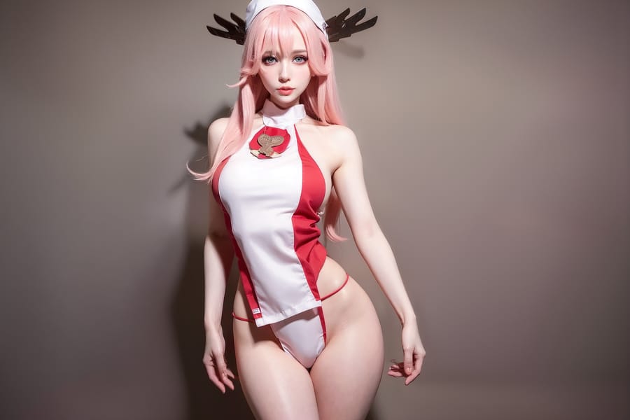 Tags: 21872187
<lora:YaeMiko_Test:0.76>, (russian:0.91), (nurse outfit:1.02), hospital ward, (seductive pose:1.01), extremely detailed eyes, extremely detailed face, cute, seductive smile, eyelashes, pale skin, perky breasts, full body portrait, 4K, RAW, (thigh gap:1.10), 1girl, solo
Negative prompt: drawings, sketches, paintings, black and white, disfigured, (worst quality:1.95)
Steps: 32, Sampler: DPM++ 2M Karras, CFG scale: 7.29, Seed: 76030763, Size: 768x512, Model hash: fc2511737a, Model: chilloutmix_NiPrunedFp32Fix, Seed resize from: -1x-1, Denoising strength: 0.4, Version: v1.2.1, Hires upscale: 2.5, Hires steps: 16, Hires upscaler: ESRGAN_4x