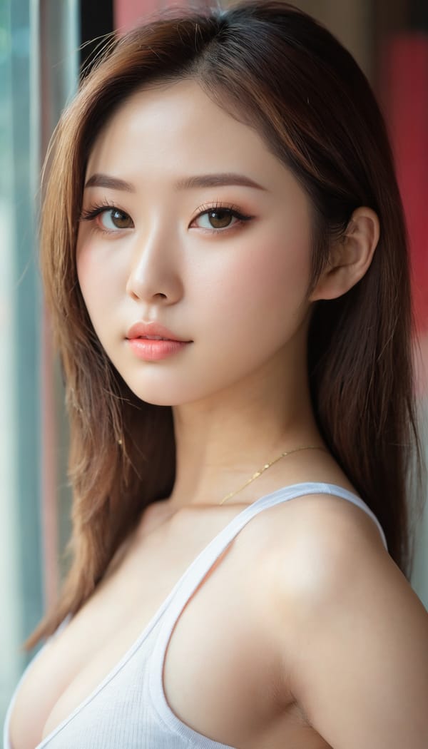 Tags: 21872187, SDXL
{"3": {"inputs": {"seed": 781270386113040, "steps": 32, "cfg": 6.69, "sampler_name": "dpmpp_2m", "scheduler": "karras", "denoise": 1.0, "model": ["27", 0], "positive": ["6", 0], "negative": ["7", 0], "latent_image": ["5", 0]}, "class_type": "KSampler"}, "4": {"inputs": {"ckpt_name": "juggernautxl.safetensors"}, "class_type": "CheckpointLoaderSimple"}, "5": {"inputs": {"width": 768, "height": 1344, "batch_size": 1}, "class_type": "EmptyLatentImage"}, "6": {"inputs": {"text": "22 year old girl, (taiwanese:0.97), (russian:1.07), (ukrainian:0.99), (seductive pose:1.14), (sexy lips:1.05), (beautiful eyes:1.01), (idol:1.01), (eyelashes:1.00), (double eyelids:1.08), (temptress:0.99), (blush:1.14), (cute:1.13), (pale skin:1.10), (seductive facial expression:1.14), (detailed face:1.05), (in a seductive pose:1.03), (large perky breasts:1.00), (cleavage:1.04), (thigh gap:1.01), (white tanktop:1.04), busy street, (natural looking skin:1.03), (soft lighting:1.06), (detailed skin:1.08), (skin fuzz:1.04), (film:1.08), (RAW:1.02), (candid cinema:1.08), (portra:1.02), (textured skin:1.01)", "clip": ["27", 1]}, "class_type": "CLIPTextEncode"}, "7": {"inputs": {"text": "(open mouth:1.12), (bad hands:1.05), (distorted:1.11), (twisted:1.09), (low resolution:1.11), (watermark:1.05), (worst quality:1.08)", "clip": ["27", 1]}, "class_type": "CLIPTextEncode"}, "8": {"inputs": {"samples": ["3", 0], "vae": ["4", 2]}, "class_type": "VAEDecode"}, "25": {"inputs": {"lora_name": "nudify_xl.safetensors", "strength_model": 0.01, "strength_clip": 0.36, "model": ["4", 0], "clip": ["4", 1]}, "class_type": "LoraLoader"}, "26": {"inputs": {"lora_name": "shirtlift_SDXL_v2.safetensors", "strength_model": 0.03, "strength_clip": 0.12, "model": ["25", 0], "clip": ["25", 1]}, "class_type": "LoraLoader"}, "27": {"inputs": {"lora_name": "PerfectEyesXL.safetensors", "strength_model": 0.08, "strength_clip": 0.09, "model": ["26", 0], "clip": ["26", 1]}, "class_type": "LoraLoader"}, "30": {"inputs": {"model_name": "4x_NMKD-Superscale-SP_178000_G.pth"}, "class_type": "UpscaleModelLoader"}, "31": {"inputs": {"upscale_model": ["30", 0], "image": ["8", 0]}, "class_type": "ImageUpscaleWithModel"}, "32": {"inputs": {"upscale_method": "lanczos", "scale_by": 0.5, "image": ["31", 0]}, "class_type": "ImageScaleBy"}, "33": {"inputs": {"pixels": ["32", 0], "vae": ["4", 2]}, "class_type": "VAEEncode"}, "34": {"inputs": {"seed": 781270386113040, "steps": 32, "cfg": 6.69, "sampler_name": "dpmpp_2m", "scheduler": "karras", "denoise": 0.3, "model": ["27", 0], "positive": ["6", 0], "negative": ["7", 0], "latent_image": ["33", 0]}, "class_type": "KSampler"}, "36": {"inputs": {"samples": ["34", 0], "vae": ["4", 2]}, "class_type": "VAEDecode"}, "39": {"inputs": {"filename_prefix": "comfyapi-1714439154991", "images": ["36", 0]}, "class_type": "SaveImage"}}