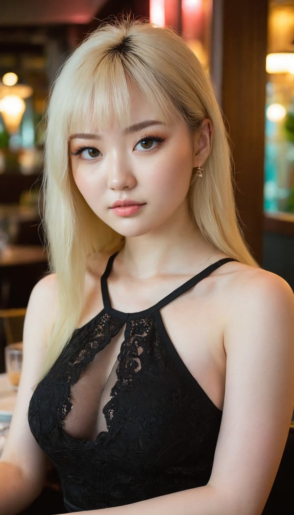 Tags: 21872187, SDXL
{"3": {"inputs": {"seed": 468194181234549, "steps": 64, "cfg": 5.17, "sampler_name": "dpmpp_2m", "scheduler": "karras", "denoise": 1.0, "model": ["27", 0], "positive": ["6", 0], "negative": ["7", 0], "latent_image": ["5", 0]}, "class_type": "KSampler"}, "4": {"inputs": {"ckpt_name": "juggernautxl.safetensors"}, "class_type": "CheckpointLoaderSimple"}, "5": {"inputs": {"width": 768, "height": 1344, "batch_size": 1}, "class_type": "EmptyLatentImage"}, "6": {"inputs": {"text": "23 year old girl, (ukrainian:1.11), (irish:1.09), (korean:1.13), (detailed face:1.14), (temptress:1.02), (idol:1.03), (cute:1.09), (seductive facial expression:1.03), (pale skin:1.06), (double eyelids:0.96), (blush:1.06), (slim:0.95), (sexy lips:1.06), (beautiful eyes:1.14), (seductive pose:0.99), (eyelashes:1.14), (in a seductive pose:1.03), (large perky breasts:1.03), (cleavage:1.01), (thigh gap:1.05), (wearing a little black dress:1.14) at a fine dining restaurant, (RAW:1.02), (detailed skin:1.00), (film:1.03), (skin fuzz:1.04), (textured skin:1.06), (portra:1.06), (soft lighting:1.03), (natural looking skin:1.07), (candid cinema:1.00)", "clip": ["27", 1]}, "class_type": "CLIPTextEncode"}, "7": {"inputs": {"text": "(worst quality:1.10), (watermark:1.09), (open mouth:1.13), (twisted:1.13), (low resolution:1.13), (distorted:1.08), (bad hands:1.11)", "clip": ["27", 1]}, "class_type": "CLIPTextEncode"}, "8": {"inputs": {"samples": ["3", 0], "vae": ["4", 2]}, "class_type": "VAEDecode"}, "25": {"inputs": {"lora_name": "nudify_xl.safetensors", "strength_model": 0.14, "strength_clip": 0.22, "model": ["4", 0], "clip": ["4", 1]}, "class_type": "LoraLoader"}, "26": {"inputs": {"lora_name": "shirtlift_SDXL_v2.safetensors", "strength_model": 0.19, "strength_clip": 0.18, "model": ["25", 0], "clip": ["25", 1]}, "class_type": "LoraLoader"}, "27": {"inputs": {"lora_name": "PerfectEyesXL.safetensors", "strength_model": 0.19, "strength_clip": 0.15, "model": ["26", 0], "clip": ["26", 1]}, "class_type": "LoraLoader"}, "30": {"inputs": {"model_name": "4x_NMKD-Superscale-SP_178000_G.pth"}, "class_type": "UpscaleModelLoader"}, "31": {"inputs": {"upscale_model": ["30", 0], "image": ["8", 0]}, "class_type": "ImageUpscaleWithModel"}, "32": {"inputs": {"upscale_method": "lanczos", "scale_by": 0.5, "image": ["31", 0]}, "class_type": "ImageScaleBy"}, "33": {"inputs": {"pixels": ["32", 0], "vae": ["4", 2]}, "class_type": "VAEEncode"}, "34": {"inputs": {"seed": 468194181234549, "steps": 64, "cfg": 5.17, "sampler_name": "dpmpp_2m", "scheduler": "karras", "denoise": 0.3, "model": ["27", 0], "positive": ["6", 0], "negative": ["7", 0], "latent_image": ["33", 0]}, "class_type": "KSampler"}, "36": {"inputs": {"samples": ["34", 0], "vae": ["4", 2]}, "class_type": "VAEDecode"}, "39": {"inputs": {"filename_prefix": "comfyapi-1716736770323", "images": ["36", 0]}, "class_type": "SaveImage"}}