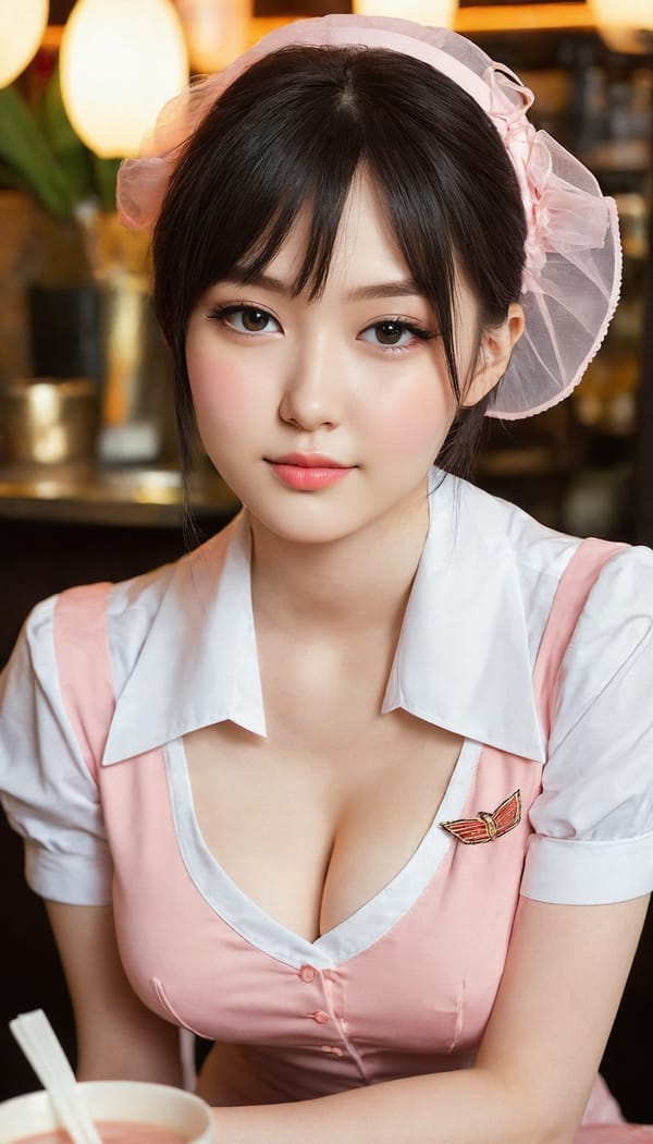 Tags: 21872187, SDXL
{"3": {"inputs": {"seed": 682891529285607, "steps": 32, "cfg": 6.31, "sampler_name": "dpmpp_2m", "scheduler": "karras", "denoise": 1.0, "model": ["27", 0], "positive": ["6", 0], "negative": ["7", 0], "latent_image": ["5", 0]}, "class_type": "KSampler"}, "4": {"inputs": {"ckpt_name": "juggernautXL_v8Rundiffusion.safetensors"}, "class_type": "CheckpointLoaderSimple"}, "5": {"inputs": {"width": 768, "height": 1344, "batch_size": 1}, "class_type": "EmptyLatentImage"}, "6": {"inputs": {"text": "20 year old girl, (russian:0.98), (japanese:1.00), (sexy lips:1.07), (blush:1.10), (detailed face:1.00), (slim:1.05), (seductive pose:0.96), (seductive facial expression:1.13), (pale skin:1.14), (cute:1.05), (idol:1.12), (beautiful eyes:0.96), (temptress:0.95), (double eyelids:0.99), (in a seductive pose:0.99), (large perky breasts:0.96), (cleavage:0.97), (thigh gap:1.05), (a waitress in uniform:1.09) working at a restaurant, (soft lighting:1.09), (skin fuzz:1.00), (detailed skin:1.00), (natural looking skin:1.00), (textured skin:1.06), (film:1.05), (RAW:1.09), (portra:1.04), (candid cinema:1.00)", "clip": ["27", 1]}, "class_type": "CLIPTextEncode"}, "7": {"inputs": {"text": "(worst quality:1.13), (watermark:1.12), (open mouth:1.14), (bad hands:1.09), (twisted:1.10), (distorted:1.11), (low resolution:1.12)", "clip": ["27", 1]}, "class_type": "CLIPTextEncode"}, "8": {"inputs": {"samples": ["3", 0], "vae": ["4", 2]}, "class_type": "VAEDecode"}, "25": {"inputs": {"lora_name": "nudify_xl.safetensors", "strength_model": 0.01, "strength_clip": 0.37, "model": ["4", 0], "clip": ["4", 1]}, "class_type": "LoraLoader"}, "26": {"inputs": {"lora_name": "shirtlift_SDXL_v2.safetensors", "strength_model": 0.02, "strength_clip": 0.18, "model": ["25", 0], "clip": ["25", 1]}, "class_type": "LoraLoader"}, "27": {"inputs": {"lora_name": "PerfectEyesXL.safetensors", "strength_model": 0.04, "strength_clip": 0.1, "model": ["26", 0], "clip": ["26", 1]}, "class_type": "LoraLoader"}, "30": {"inputs": {"model_name": "4x_NMKD-Superscale-SP_178000_G.pth"}, "class_type": "UpscaleModelLoader"}, "31": {"inputs": {"upscale_model": ["30", 0], "image": ["8", 0]}, "class_type": "ImageUpscaleWithModel"}, "32": {"inputs": {"upscale_method": "lanczos", "scale_by": 0.5, "image": ["31", 0]}, "class_type": "ImageScaleBy"}, "33": {"inputs": {"pixels": ["32", 0], "vae": ["4", 2]}, "class_type": "VAEEncode"}, "34": {"inputs": {"seed": 682891529285607, "steps": 32, "cfg": 6.31, "sampler_name": "dpmpp_2m", "scheduler": "karras", "denoise": 0.3, "model": ["27", 0], "positive": ["6", 0], "negative": ["7", 0], "latent_image": ["33", 0]}, "class_type": "KSampler"}, "36": {"inputs": {"samples": ["34", 0], "vae": ["4", 2]}, "class_type": "VAEDecode"}, "39": {"inputs": {"filename_prefix": "comfyapi-1708028720292", "images": ["36", 0]}, "class_type": "SaveImage"}}