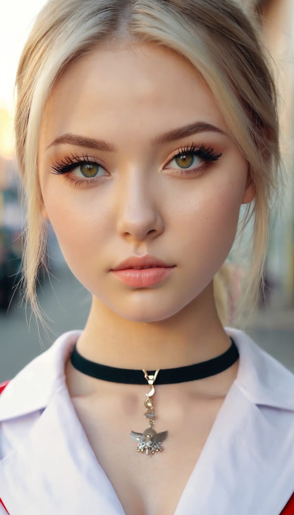 Tags: 21872187, SDXL
{"3": {"inputs": {"seed": 697312560692615, "steps": 32, "cfg": 7.04, "sampler_name": "dpmpp_2m", "scheduler": "karras", "denoise": 1.0, "model": ["27", 0], "positive": ["6", 0], "negative": ["7", 0], "latent_image": ["5", 0]}, "class_type": "KSampler"}, "4": {"inputs": {"ckpt_name": "juggernautxl.safetensors"}, "class_type": "CheckpointLoaderSimple"}, "5": {"inputs": {"width": 768, "height": 1344, "batch_size": 1}, "class_type": "EmptyLatentImage"}, "6": {"inputs": {"text": "21 year old girl, (ukrainian:1.01), (sexy lips:0.99), (seductive facial expression:1.03), (temptress:1.00), (beautiful eyes:1.06), (cute:1.10), (idol:1.09), (blush:0.95), (double eyelids:1.05), (seductive pose:1.09), (detailed face:1.08), (pale skin:0.97), (slim:1.09), (eyelashes:1.10), (in a seductive pose:1.12), (large perky breasts:1.00), (cleavage:1.13), (thigh gap:1.06), (school uniform:1.07), choker, busy street, (film:1.04), (skin fuzz:1.07), (portra:1.04), (RAW:1.04), (textured skin:1.05), (natural looking skin:1.02), (candid cinema:1.02), (soft lighting:1.04), (detailed skin:1.07)", "clip": ["27", 1]}, "class_type": "CLIPTextEncode"}, "7": {"inputs": {"text": "(worst quality:1.05), (distorted:1.14), (low resolution:1.14), (open mouth:1.09), (twisted:1.08), (bad hands:1.06), (watermark:1.14)", "clip": ["27", 1]}, "class_type": "CLIPTextEncode"}, "8": {"inputs": {"samples": ["3", 0], "vae": ["4", 2]}, "class_type": "VAEDecode"}, "25": {"inputs": {"lora_name": "nudify_xl.safetensors", "strength_model": 0.26, "strength_clip": 0.32, "model": ["4", 0], "clip": ["4", 1]}, "class_type": "LoraLoader"}, "26": {"inputs": {"lora_name": "shirtlift_SDXL_v2.safetensors", "strength_model": 0.1, "strength_clip": 0.19, "model": ["25", 0], "clip": ["25", 1]}, "class_type": "LoraLoader"}, "27": {"inputs": {"lora_name": "PerfectEyesXL.safetensors", "strength_model": 0.04, "strength_clip": 0.15, "model": ["26", 0], "clip": ["26", 1]}, "class_type": "LoraLoader"}, "30": {"inputs": {"model_name": "4x_NMKD-Superscale-SP_178000_G.pth"}, "class_type": "UpscaleModelLoader"}, "31": {"inputs": {"upscale_model": ["30", 0], "image": ["8", 0]}, "class_type": "ImageUpscaleWithModel"}, "32": {"inputs": {"upscale_method": "lanczos", "scale_by": 0.5, "image": ["31", 0]}, "class_type": "ImageScaleBy"}, "33": {"inputs": {"pixels": ["32", 0], "vae": ["4", 2]}, "class_type": "VAEEncode"}, "34": {"inputs": {"seed": 697312560692615, "steps": 32, "cfg": 7.04, "sampler_name": "dpmpp_2m", "scheduler": "karras", "denoise": 0.3, "model": ["27", 0], "positive": ["6", 0], "negative": ["7", 0], "latent_image": ["33", 0]}, "class_type": "KSampler"}, "36": {"inputs": {"samples": ["34", 0], "vae": ["4", 2]}, "class_type": "VAEDecode"}, "39": {"inputs": {"filename_prefix": "comfyapi-1732687949135", "images": ["36", 0]}, "class_type": "SaveImage"}}