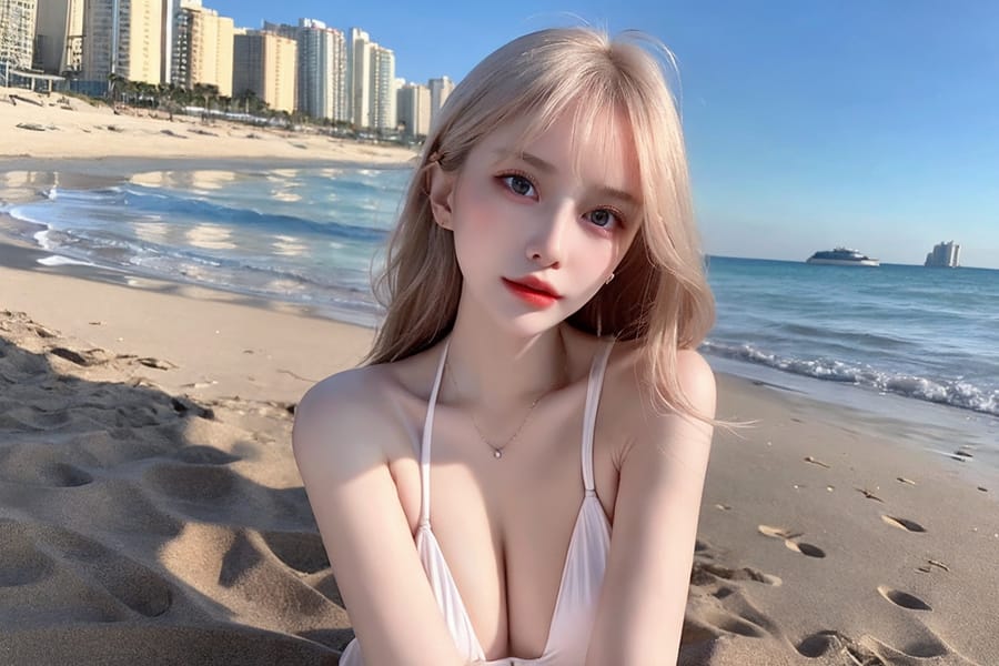 Tags: 21872187
<lora:mix4:0.39>, <lora:JapaneseDollLikeness_v15:0.40>, <lora:koreanDollLikeness:0.57>, <lora:YaeMiko_Test:0.49>, (russian:0.97), beach, (bikini:1.12), (seductive pose:1.15), extremely detailed eyes, extremely detailed face, cute, sexy lips, eyelashes, pale skin, perky breasts, full body portrait, best quality, (long slim legs:0.91), delicate and beautiful girl, solo, (stunningly attractive:1.19), (dramatic:0.91)
Negative prompt: anime, fat, disfigured, (worst quality:1.91)
Steps: 32, Sampler: DPM++ 2M Karras, CFG scale: 6.16, Seed: 3807831930, Size: 768x512, Model hash: fc2511737a, Model: chilloutmix_NiPrunedFp32Fix, Seed resize from: -1x-1, Denoising strength: 0.3, Version: v1.2.1, Hires upscale: 2.0, Hires steps: 64, Hires upscaler: ESRGAN_4x