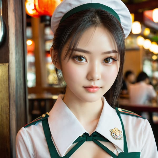 Tags: 21872187, SDXL
{"3": {"inputs": {"seed": 434167966268916, "steps": 32, "cfg": 7.46, "sampler_name": "dpmpp_2m", "scheduler": "karras", "denoise": 1.0, "model": ["27", 0], "positive": ["6", 0], "negative": ["7", 0], "latent_image": ["5", 0]}, "class_type": "KSampler"}, "4": {"inputs": {"ckpt_name": "juggernautxl.safetensors"}, "class_type": "CheckpointLoaderSimple"}, "5": {"inputs": {"width": 1024, "height": 1024, "batch_size": 1}, "class_type": "EmptyLatentImage"}, "6": {"inputs": {"text": "18 year old girl, (irish:0.98), (chinese:1.06), (beautiful eyes:1.14), (cute:1.03), (temptress:1.10), (seductive facial expression:1.14), (eyelashes:1.04), (idol:0.98), (double eyelids:1.05), (seductive pose:1.10), (slim:1.10), (pale skin:1.03), (detailed face:1.08), (sexy lips:1.06), (in a seductive pose:1.04), (large perky breasts:0.96), (cleavage:0.96), (thigh gap:1.10), (a waitress in uniform:1.09) working at a restaurant, (textured skin:1.02), (detailed skin:1.04), (portra:1.09), (natural looking skin:1.07), (soft lighting:1.02), (RAW:1.09), (film:1.04), (skin fuzz:1.03)", "clip": ["27", 1]}, "class_type": "CLIPTextEncode"}, "7": {"inputs": {"text": "(distorted:1.13), (open mouth:1.07), (bad hands:1.09), (low resolution:1.05), (worst quality:1.09), (twisted:1.10), (watermark:1.10)", "clip": ["27", 1]}, "class_type": "CLIPTextEncode"}, "8": {"inputs": {"samples": ["3", 0], "vae": ["4", 2]}, "class_type": "VAEDecode"}, "25": {"inputs": {"lora_name": "nudify_xl.safetensors", "strength_model": 0.22, "strength_clip": 0.04, "model": ["4", 0], "clip": ["4", 1]}, "class_type": "LoraLoader"}, "26": {"inputs": {"lora_name": "shirtlift_SDXL_v2.safetensors", "strength_model": 0.11, "strength_clip": 0.13, "model": ["25", 0], "clip": ["25", 1]}, "class_type": "LoraLoader"}, "27": {"inputs": {"lora_name": "PerfectEyesXL.safetensors", "strength_model": 0.06, "strength_clip": 0.04, "model": ["26", 0], "clip": ["26", 1]}, "class_type": "LoraLoader"}, "30": {"inputs": {"model_name": "4x_NMKD-Superscale-SP_178000_G.pth"}, "class_type": "UpscaleModelLoader"}, "31": {"inputs": {"upscale_model": ["30", 0], "image": ["8", 0]}, "class_type": "ImageUpscaleWithModel"}, "32": {"inputs": {"upscale_method": "lanczos", "scale_by": 0.5, "image": ["31", 0]}, "class_type": "ImageScaleBy"}, "33": {"inputs": {"pixels": ["32", 0], "vae": ["4", 2]}, "class_type": "VAEEncode"}, "34": {"inputs": {"seed": 434167966268916, "steps": 32, "cfg": 7.46, "sampler_name": "dpmpp_2m", "scheduler": "karras", "denoise": 0.3, "model": ["27", 0], "positive": ["6", 0], "negative": ["7", 0], "latent_image": ["33", 0]}, "class_type": "KSampler"}, "36": {"inputs": {"samples": ["34", 0], "vae": ["4", 2]}, "class_type": "VAEDecode"}, "39": {"inputs": {"filename_prefix": "comfyapi-1714432672958", "images": ["36", 0]}, "class_type": "SaveImage"}}