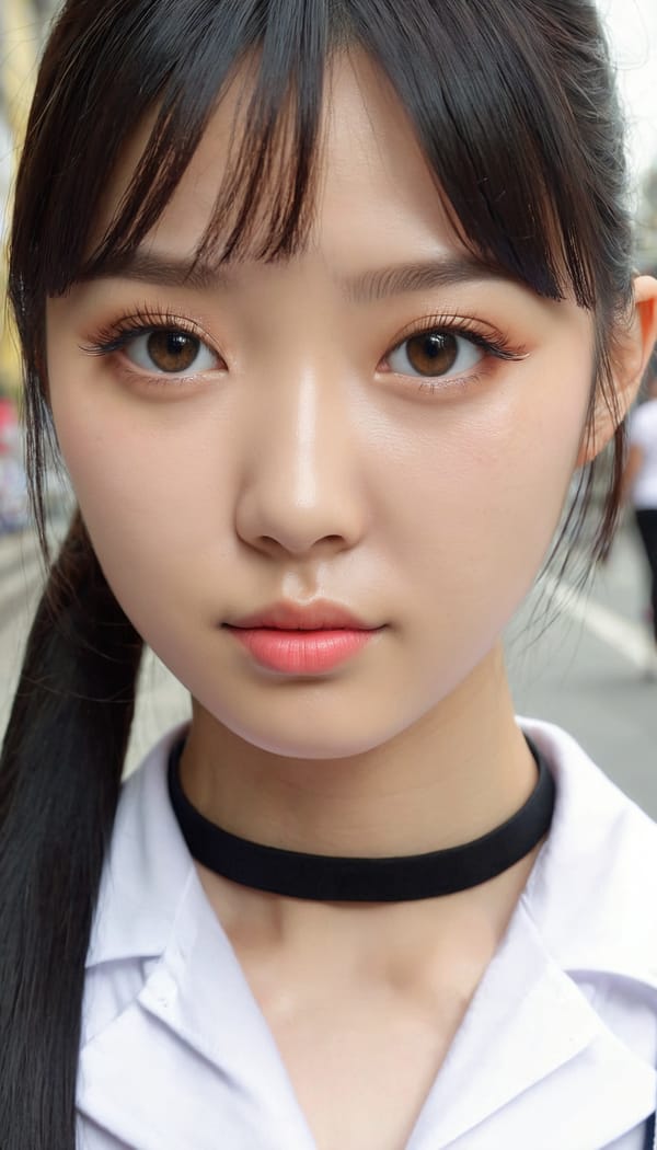 Tags: 21872187, SDXL
{"3": {"inputs": {"seed": 535244022132187, "steps": 64, "cfg": 7.87, "sampler_name": "dpmpp_2m", "scheduler": "karras", "denoise": 1.0, "model": ["27", 0], "positive": ["6", 0], "negative": ["7", 0], "latent_image": ["5", 0]}, "class_type": "KSampler"}, "4": {"inputs": {"ckpt_name": "juggernautxl.safetensors"}, "class_type": "CheckpointLoaderSimple"}, "5": {"inputs": {"width": 768, "height": 1344, "batch_size": 1}, "class_type": "EmptyLatentImage"}, "6": {"inputs": {"text": "21 year old girl, (ukrainian:1.12), (taiwanese:1.11), (chinese:1.01), (beautiful eyes:1.13), (double eyelids:1.04), (cute:1.13), (temptress:0.99), (eyelashes:1.03), (sexy lips:1.02), (detailed face:0.95), (seductive pose:1.00), (seductive facial expression:0.97), (pale skin:0.95), (slim:1.11), (blush:1.06), (in a seductive pose:1.00), (large perky breasts:1.03), (cleavage:0.95), (thigh gap:1.14), (school uniform:0.98), choker, busy street, (textured skin:1.02), (candid cinema:1.07), (RAW:1.06), (natural looking skin:1.01), (portra:1.00), (detailed skin:1.09), (skin fuzz:1.08), (film:1.00)", "clip": ["27", 1]}, "class_type": "CLIPTextEncode"}, "7": {"inputs": {"text": "(open mouth:1.14), (watermark:1.09), (worst quality:1.11), (low resolution:1.10), (distorted:1.11), (bad hands:1.09), (twisted:1.05)", "clip": ["27", 1]}, "class_type": "CLIPTextEncode"}, "8": {"inputs": {"samples": ["3", 0], "vae": ["4", 2]}, "class_type": "VAEDecode"}, "25": {"inputs": {"lora_name": "nudify_xl.safetensors", "strength_model": 0.1, "strength_clip": 0.29, "model": ["4", 0], "clip": ["4", 1]}, "class_type": "LoraLoader"}, "26": {"inputs": {"lora_name": "shirtlift_SDXL_v2.safetensors", "strength_model": 0.16, "strength_clip": 0.19, "model": ["25", 0], "clip": ["25", 1]}, "class_type": "LoraLoader"}, "27": {"inputs": {"lora_name": "PerfectEyesXL.safetensors", "strength_model": 0.05, "strength_clip": 0.07, "model": ["26", 0], "clip": ["26", 1]}, "class_type": "LoraLoader"}, "30": {"inputs": {"model_name": "4x_NMKD-Superscale-SP_178000_G.pth"}, "class_type": "UpscaleModelLoader"}, "31": {"inputs": {"upscale_model": ["30", 0], "image": ["8", 0]}, "class_type": "ImageUpscaleWithModel"}, "32": {"inputs": {"upscale_method": "lanczos", "scale_by": 0.5, "image": ["31", 0]}, "class_type": "ImageScaleBy"}, "33": {"inputs": {"pixels": ["32", 0], "vae": ["4", 2]}, "class_type": "VAEEncode"}, "34": {"inputs": {"seed": 535244022132187, "steps": 64, "cfg": 7.87, "sampler_name": "dpmpp_2m", "scheduler": "karras", "denoise": 0.3, "model": ["27", 0], "positive": ["6", 0], "negative": ["7", 0], "latent_image": ["33", 0]}, "class_type": "KSampler"}, "36": {"inputs": {"samples": ["34", 0], "vae": ["4", 2]}, "class_type": "VAEDecode"}, "39": {"inputs": {"filename_prefix": "comfyapi-1714712835047", "images": ["36", 0]}, "class_type": "SaveImage"}}