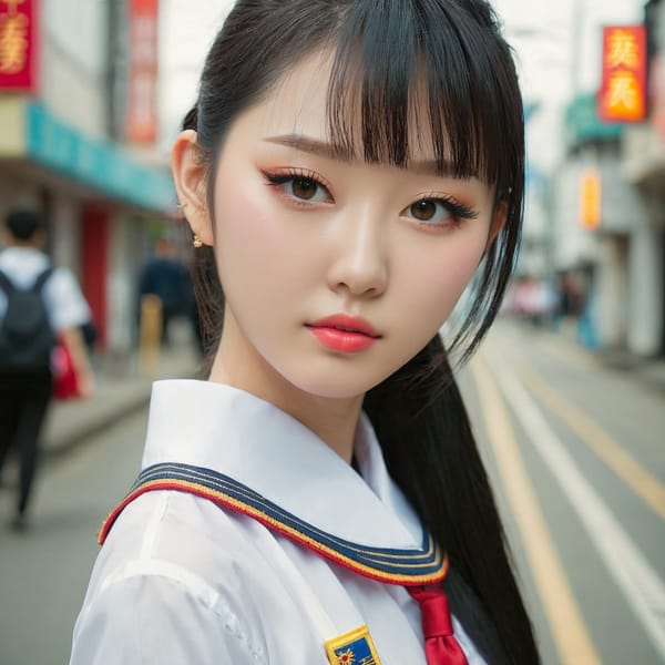 Tags: 21872187, SDXL
{"3": {"inputs": {"seed": 557455097343666, "steps": 32, "cfg": 7.62, "sampler_name": "dpmpp_2m", "scheduler": "karras", "denoise": 1.0, "model": ["27", 0], "positive": ["6", 0], "negative": ["7", 0], "latent_image": ["5", 0]}, "class_type": "KSampler"}, "4": {"inputs": {"ckpt_name": "juggernautxl.safetensors"}, "class_type": "CheckpointLoaderSimple"}, "5": {"inputs": {"width": 1024, "height": 1024, "batch_size": 1}, "class_type": "EmptyLatentImage"}, "6": {"inputs": {"text": "18 year old girl, (ukrainian:1.07), (chinese:1.13), (japanese:1.12), (cute:0.96), (pale skin:0.98), (sexy lips:1.10), (seductive pose:1.05), (beautiful eyes:1.08), (seductive facial expression:0.98), (detailed face:1.07), (blush:1.05), (eyelashes:1.11), (idol:0.97), (double eyelids:1.10), (slim:1.02), (perky ass:1.14), (exposed ass:1.08), (looking back:0.96), (sexy ass:0.97), (thigh gap:1.08), (school uniform:1.05), choker, busy street, (soft lighting:1.05), (detailed skin:1.06), (natural looking skin:1.00), (portra:1.04), (RAW:1.02), (textured skin:1.03), (skin fuzz:1.08), (film:1.07), (candid cinema:1.04)", "clip": ["27", 1]}, "class_type": "CLIPTextEncode"}, "7": {"inputs": {"text": "(twisted:1.13), (open mouth:1.10), (watermark:1.10), (low resolution:1.10), (bad hands:1.08), (distorted:1.12), (worst quality:1.08)", "clip": ["27", 1]}, "class_type": "CLIPTextEncode"}, "8": {"inputs": {"samples": ["3", 0], "vae": ["4", 2]}, "class_type": "VAEDecode"}, "25": {"inputs": {"lora_name": "nudify_xl.safetensors", "strength_model": 0.38, "strength_clip": 0.24, "model": ["4", 0], "clip": ["4", 1]}, "class_type": "LoraLoader"}, "26": {"inputs": {"lora_name": "shirtlift_SDXL_v2.safetensors", "strength_model": 0.0, "strength_clip": 0.14, "model": ["25", 0], "clip": ["25", 1]}, "class_type": "LoraLoader"}, "27": {"inputs": {"lora_name": "PerfectEyesXL.safetensors", "strength_model": 0.17, "strength_clip": 0.0, "model": ["26", 0], "clip": ["26", 1]}, "class_type": "LoraLoader"}, "30": {"inputs": {"model_name": "4x_NMKD-Superscale-SP_178000_G.pth"}, "class_type": "UpscaleModelLoader"}, "31": {"inputs": {"upscale_model": ["30", 0], "image": ["8", 0]}, "class_type": "ImageUpscaleWithModel"}, "32": {"inputs": {"upscale_method": "lanczos", "scale_by": 0.5, "image": ["31", 0]}, "class_type": "ImageScaleBy"}, "33": {"inputs": {"pixels": ["32", 0], "vae": ["4", 2]}, "class_type": "VAEEncode"}, "34": {"inputs": {"seed": 557455097343666, "steps": 32, "cfg": 7.62, "sampler_name": "dpmpp_2m", "scheduler": "karras", "denoise": 0.3, "model": ["27", 0], "positive": ["6", 0], "negative": ["7", 0], "latent_image": ["33", 0]}, "class_type": "KSampler"}, "36": {"inputs": {"samples": ["34", 0], "vae": ["4", 2]}, "class_type": "VAEDecode"}, "39": {"inputs": {"filename_prefix": "comfyapi-1725103049072", "images": ["36", 0]}, "class_type": "SaveImage"}}