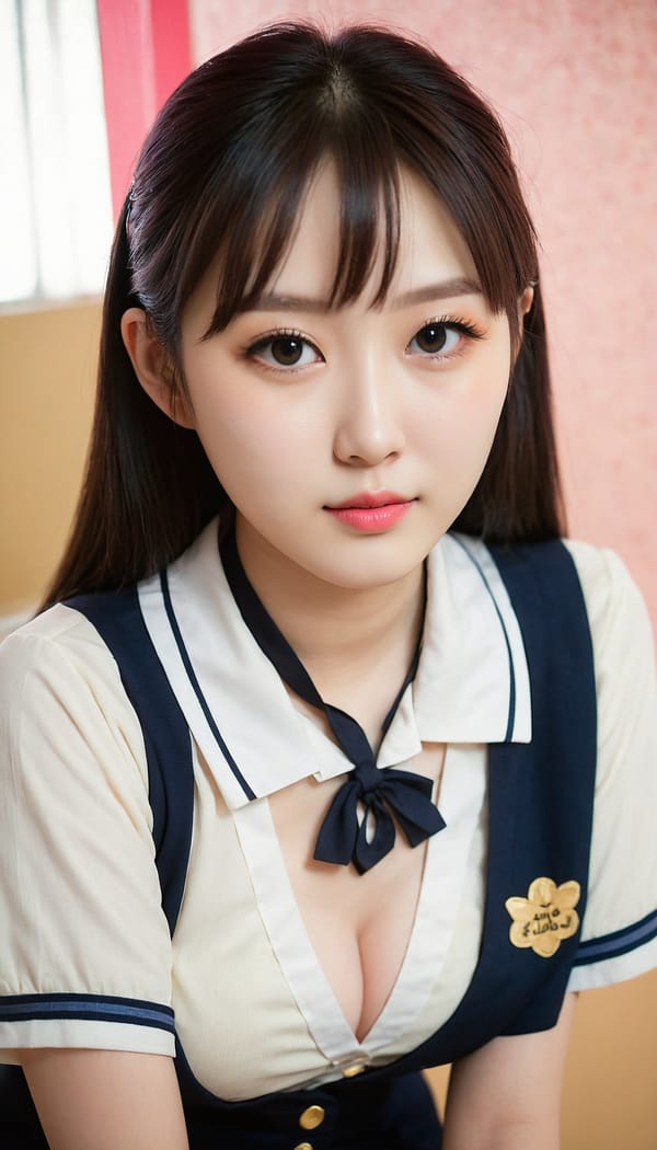 Tags: 21872187, SDXL
{"3": {"inputs": {"seed": 343964618394832, "steps": 64, "cfg": 6.55, "sampler_name": "dpmpp_2m", "scheduler": "karras", "denoise": 1.0, "model": ["27", 0], "positive": ["6", 0], "negative": ["7", 0], "latent_image": ["5", 0]}, "class_type": "KSampler"}, "4": {"inputs": {"ckpt_name": "juggernautXL_v8Rundiffusion.safetensors"}, "class_type": "CheckpointLoaderSimple"}, "5": {"inputs": {"width": 768, "height": 1344, "batch_size": 1}, "class_type": "EmptyLatentImage"}, "6": {"inputs": {"text": "25 year old girl, (japanese:0.97), (eyelashes:0.95), (pale skin:1.08), (sexy lips:1.10), (detailed face:0.96), (idol:1.10), (cute:1.03), (double eyelids:1.11), (seductive facial expression:1.00), (temptress:1.14), (slim:1.03), (seductive pose:1.09), (beautiful eyes:1.00), (blush:1.11), (in a seductive pose:1.07), (large perky breasts:1.01), (cleavage:1.02), (thigh gap:1.08), (school uniform:1.09), choker, busy street, (soft lighting:1.08), (candid cinema:1.06), (RAW:1.04), (portra:1.08), (natural looking skin:1.01), (film:1.05), (skin fuzz:1.08), (textured skin:1.01), (detailed skin:1.09)", "clip": ["27", 1]}, "class_type": "CLIPTextEncode"}, "7": {"inputs": {"text": "(open mouth:1.14), (bad hands:1.07), (low resolution:1.05), (watermark:1.07), (worst quality:1.06), (twisted:1.10), (distorted:1.05)", "clip": ["27", 1]}, "class_type": "CLIPTextEncode"}, "8": {"inputs": {"samples": ["3", 0], "vae": ["4", 2]}, "class_type": "VAEDecode"}, "25": {"inputs": {"lora_name": "nudify_xl.safetensors", "strength_model": 0.35, "strength_clip": 0.38, "model": ["4", 0], "clip": ["4", 1]}, "class_type": "LoraLoader"}, "26": {"inputs": {"lora_name": "shirtlift_SDXL_v2.safetensors", "strength_model": 0.12, "strength_clip": 0.15, "model": ["25", 0], "clip": ["25", 1]}, "class_type": "LoraLoader"}, "27": {"inputs": {"lora_name": "PerfectEyesXL.safetensors", "strength_model": 0.02, "strength_clip": 0.05, "model": ["26", 0], "clip": ["26", 1]}, "class_type": "LoraLoader"}, "30": {"inputs": {"model_name": "4x_NMKD-Superscale-SP_178000_G.pth"}, "class_type": "UpscaleModelLoader"}, "31": {"inputs": {"upscale_model": ["30", 0], "image": ["8", 0]}, "class_type": "ImageUpscaleWithModel"}, "32": {"inputs": {"upscale_method": "lanczos", "scale_by": 0.5, "image": ["31", 0]}, "class_type": "ImageScaleBy"}, "33": {"inputs": {"pixels": ["32", 0], "vae": ["4", 2]}, "class_type": "VAEEncode"}, "34": {"inputs": {"seed": 343964618394832, "steps": 64, "cfg": 6.55, "sampler_name": "dpmpp_2m", "scheduler": "karras", "denoise": 0.3, "model": ["27", 0], "positive": ["6", 0], "negative": ["7", 0], "latent_image": ["33", 0]}, "class_type": "KSampler"}, "36": {"inputs": {"samples": ["34", 0], "vae": ["4", 2]}, "class_type": "VAEDecode"}, "39": {"inputs": {"filename_prefix": "comfyapi-1707305191872", "images": ["36", 0]}, "class_type": "SaveImage"}}