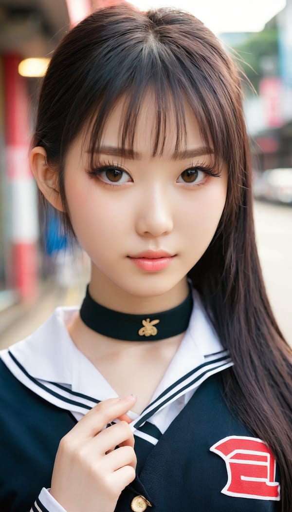 Tags: 21872187, SDXL
{"3": {"inputs": {"seed": 790305684603381, "steps": 64, "cfg": 6.68, "sampler_name": "dpmpp_2m", "scheduler": "karras", "denoise": 1.0, "model": ["27", 0], "positive": ["6", 0], "negative": ["7", 0], "latent_image": ["5", 0]}, "class_type": "KSampler"}, "4": {"inputs": {"ckpt_name": "juggernautxl.safetensors"}, "class_type": "CheckpointLoaderSimple"}, "5": {"inputs": {"width": 768, "height": 1344, "batch_size": 1}, "class_type": "EmptyLatentImage"}, "6": {"inputs": {"text": "19 year old girl, (taiwanese:1.06), (seductive pose:1.05), (cute:0.96), (sexy lips:1.01), (eyelashes:1.05), (beautiful eyes:0.96), (idol:1.11), (slim:1.03), (pale skin:1.06), (temptress:1.02), (double eyelids:1.04), (blush:1.09), (detailed face:1.01), (seductive facial expression:1.01), (in a seductive pose:1.00), (large perky breasts:0.97), (cleavage:1.14), (thigh gap:1.09), (school uniform:1.08), choker, busy street, (textured skin:1.09), (detailed skin:1.03), (portra:1.09), (film:1.08), (skin fuzz:1.04), (soft lighting:1.04), (candid cinema:1.07), (RAW:1.06), (natural looking skin:1.00)", "clip": ["27", 1]}, "class_type": "CLIPTextEncode"}, "7": {"inputs": {"text": "(open mouth:1.10), (worst quality:1.06), (low resolution:1.12), (watermark:1.07), (bad hands:1.14), (distorted:1.05), (twisted:1.14)", "clip": ["27", 1]}, "class_type": "CLIPTextEncode"}, "8": {"inputs": {"samples": ["3", 0], "vae": ["4", 2]}, "class_type": "VAEDecode"}, "25": {"inputs": {"lora_name": "nudify_xl.safetensors", "strength_model": 0.22, "strength_clip": 0.18, "model": ["4", 0], "clip": ["4", 1]}, "class_type": "LoraLoader"}, "26": {"inputs": {"lora_name": "shirtlift_SDXL_v2.safetensors", "strength_model": 0.1, "strength_clip": 0.04, "model": ["25", 0], "clip": ["25", 1]}, "class_type": "LoraLoader"}, "27": {"inputs": {"lora_name": "PerfectEyesXL.safetensors", "strength_model": 0.02, "strength_clip": 0.16, "model": ["26", 0], "clip": ["26", 1]}, "class_type": "LoraLoader"}, "30": {"inputs": {"model_name": "4x_NMKD-Superscale-SP_178000_G.pth"}, "class_type": "UpscaleModelLoader"}, "31": {"inputs": {"upscale_model": ["30", 0], "image": ["8", 0]}, "class_type": "ImageUpscaleWithModel"}, "32": {"inputs": {"upscale_method": "lanczos", "scale_by": 0.5, "image": ["31", 0]}, "class_type": "ImageScaleBy"}, "33": {"inputs": {"pixels": ["32", 0], "vae": ["4", 2]}, "class_type": "VAEEncode"}, "34": {"inputs": {"seed": 790305684603381, "steps": 64, "cfg": 6.68, "sampler_name": "dpmpp_2m", "scheduler": "karras", "denoise": 0.3, "model": ["27", 0], "positive": ["6", 0], "negative": ["7", 0], "latent_image": ["33", 0]}, "class_type": "KSampler"}, "36": {"inputs": {"samples": ["34", 0], "vae": ["4", 2]}, "class_type": "VAEDecode"}, "39": {"inputs": {"filename_prefix": "comfyapi-1728169750085", "images": ["36", 0]}, "class_type": "SaveImage"}}