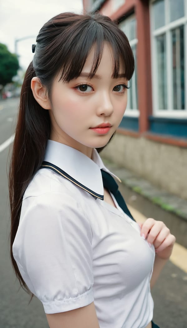 Tags: 21872187, SDXL
{"3": {"inputs": {"seed": 260846337330364, "steps": 32, "cfg": 7.22, "sampler_name": "dpmpp_2m", "scheduler": "karras", "denoise": 1.0, "model": ["27", 0], "positive": ["6", 0], "negative": ["7", 0], "latent_image": ["5", 0]}, "class_type": "KSampler"}, "4": {"inputs": {"ckpt_name": "juggernautxl.safetensors"}, "class_type": "CheckpointLoaderSimple"}, "5": {"inputs": {"width": 768, "height": 1344, "batch_size": 1}, "class_type": "EmptyLatentImage"}, "6": {"inputs": {"text": "27 year old girl, (slim:1.07), (seductive facial expression:0.95), (double eyelids:1.11), (cute:0.99), (sexy lips:1.09), (beautiful eyes:1.03), (idol:1.10), (pale skin:1.04), (blush:0.95), (temptress:0.99), (seductive pose:1.10), (perky ass:1.09), (exposed ass:1.10), (looking back:1.01), (sexy ass:1.09), (thigh gap:1.06), (school uniform:1.09), choker, busy street, (textured skin:1.00), (candid cinema:1.01), (film:1.01), (detailed skin:1.00), (RAW:1.01), (portra:1.06), (skin fuzz:1.03), (natural looking skin:1.06), (soft lighting:1.09)", "clip": ["27", 1]}, "class_type": "CLIPTextEncode"}, "7": {"inputs": {"text": "(watermark:1.07), (open mouth:1.06), (bad hands:1.06), (distorted:1.08), (twisted:1.06), (low resolution:1.09), (worst quality:1.09)", "clip": ["27", 1]}, "class_type": "CLIPTextEncode"}, "8": {"inputs": {"samples": ["3", 0], "vae": ["4", 2]}, "class_type": "VAEDecode"}, "25": {"inputs": {"lora_name": "nudify_xl.safetensors", "strength_model": 0.12, "strength_clip": 0.18, "model": ["4", 0], "clip": ["4", 1]}, "class_type": "LoraLoader"}, "26": {"inputs": {"lora_name": "shirtlift_SDXL_v2.safetensors", "strength_model": 0.07, "strength_clip": 0.16, "model": ["25", 0], "clip": ["25", 1]}, "class_type": "LoraLoader"}, "27": {"inputs": {"lora_name": "PerfectEyesXL.safetensors", "strength_model": 0.03, "strength_clip": 0.1, "model": ["26", 0], "clip": ["26", 1]}, "class_type": "LoraLoader"}, "30": {"inputs": {"model_name": "4x_NMKD-Superscale-SP_178000_G.pth"}, "class_type": "UpscaleModelLoader"}, "31": {"inputs": {"upscale_model": ["30", 0], "image": ["8", 0]}, "class_type": "ImageUpscaleWithModel"}, "32": {"inputs": {"upscale_method": "lanczos", "scale_by": 0.5, "image": ["31", 0]}, "class_type": "ImageScaleBy"}, "33": {"inputs": {"pixels": ["32", 0], "vae": ["4", 2]}, "class_type": "VAEEncode"}, "34": {"inputs": {"seed": 260846337330364, "steps": 32, "cfg": 7.22, "sampler_name": "dpmpp_2m", "scheduler": "karras", "denoise": 0.3, "model": ["27", 0], "positive": ["6", 0], "negative": ["7", 0], "latent_image": ["33", 0]}, "class_type": "KSampler"}, "36": {"inputs": {"samples": ["34", 0], "vae": ["4", 2]}, "class_type": "VAEDecode"}, "39": {"inputs": {"filename_prefix": "comfyapi-1730380204287", "images": ["36", 0]}, "class_type": "SaveImage"}}