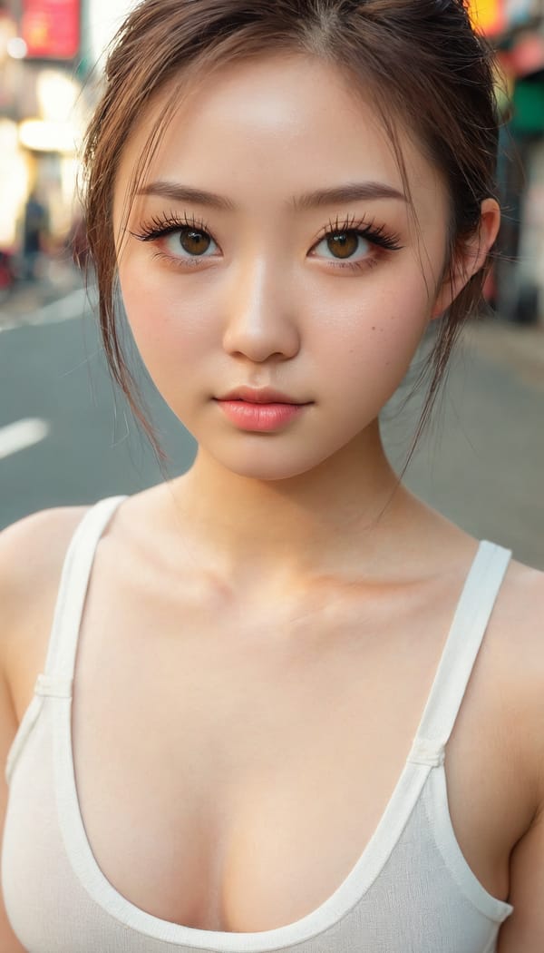 Tags: 21872187, SDXL
{"3": {"inputs": {"seed": 283862105148760, "steps": 64, "cfg": 5.56, "sampler_name": "dpmpp_2m", "scheduler": "karras", "denoise": 1.0, "model": ["27", 0], "positive": ["6", 0], "negative": ["7", 0], "latent_image": ["5", 0]}, "class_type": "KSampler"}, "4": {"inputs": {"ckpt_name": "juggernautxl.safetensors"}, "class_type": "CheckpointLoaderSimple"}, "5": {"inputs": {"width": 768, "height": 1344, "batch_size": 1}, "class_type": "EmptyLatentImage"}, "6": {"inputs": {"text": "18 year old girl, (irish:1.01), (japanese:1.09), (eyelashes:1.09), (temptress:0.95), (idol:0.96), (double eyelids:1.11), (blush:1.02), (pale skin:0.99), (slim:0.96), (beautiful eyes:1.06), (cute:0.95), (detailed face:1.00), (sexy lips:0.97), (seductive pose:1.05), (seductive facial expression:1.12), (perky ass:1.12), (exposed ass:1.05), (looking back:0.95), (sexy ass:1.06), (thigh gap:1.05), (white tanktop:1.03), busy street, (film:1.02), (portra:1.08), (RAW:1.00), (soft lighting:1.05), (skin fuzz:1.02), (candid cinema:1.02), (detailed skin:1.04), (natural looking skin:1.02), (textured skin:1.09)", "clip": ["27", 1]}, "class_type": "CLIPTextEncode"}, "7": {"inputs": {"text": "(worst quality:1.13), (bad hands:1.06), (distorted:1.12), (twisted:1.13), (open mouth:1.13), (low resolution:1.12)", "clip": ["27", 1]}, "class_type": "CLIPTextEncode"}, "8": {"inputs": {"samples": ["3", 0], "vae": ["4", 2]}, "class_type": "VAEDecode"}, "25": {"inputs": {"lora_name": "nudify_xl.safetensors", "strength_model": 0.3, "strength_clip": 0.08, "model": ["4", 0], "clip": ["4", 1]}, "class_type": "LoraLoader"}, "26": {"inputs": {"lora_name": "shirtlift_SDXL_v2.safetensors", "strength_model": 0.01, "strength_clip": 0.06, "model": ["25", 0], "clip": ["25", 1]}, "class_type": "LoraLoader"}, "27": {"inputs": {"lora_name": "PerfectEyesXL.safetensors", "strength_model": 0.17, "strength_clip": 0.15, "model": ["26", 0], "clip": ["26", 1]}, "class_type": "LoraLoader"}, "30": {"inputs": {"model_name": "4x_NMKD-Superscale-SP_178000_G.pth"}, "class_type": "UpscaleModelLoader"}, "31": {"inputs": {"upscale_model": ["30", 0], "image": ["8", 0]}, "class_type": "ImageUpscaleWithModel"}, "32": {"inputs": {"upscale_method": "lanczos", "scale_by": 0.5, "image": ["31", 0]}, "class_type": "ImageScaleBy"}, "33": {"inputs": {"pixels": ["32", 0], "vae": ["4", 2]}, "class_type": "VAEEncode"}, "34": {"inputs": {"seed": 283862105148760, "steps": 64, "cfg": 5.56, "sampler_name": "dpmpp_2m", "scheduler": "karras", "denoise": 0.3, "model": ["27", 0], "positive": ["6", 0], "negative": ["7", 0], "latent_image": ["33", 0]}, "class_type": "KSampler"}, "36": {"inputs": {"samples": ["34", 0], "vae": ["4", 2]}, "class_type": "VAEDecode"}, "39": {"inputs": {"filename_prefix": "comfyapi-1713809168872", "images": ["36", 0]}, "class_type": "SaveImage"}}