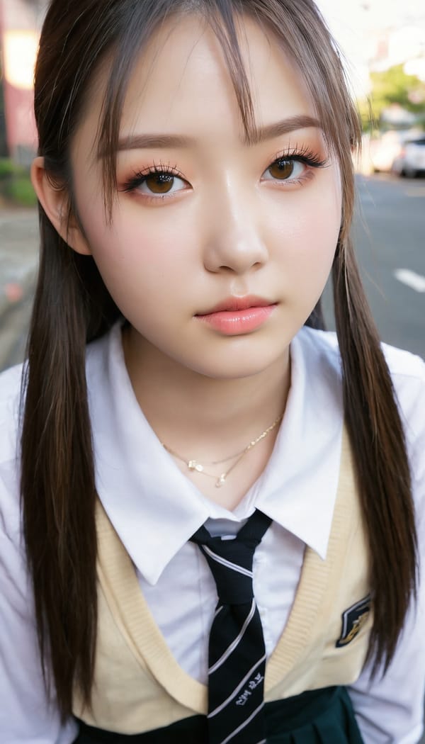 Tags: 21872187, SDXL
{"3": {"inputs": {"seed": 439951257981908, "steps": 32, "cfg": 7.1, "sampler_name": "dpmpp_2m", "scheduler": "karras", "denoise": 1.0, "model": ["27", 0], "positive": ["6", 0], "negative": ["7", 0], "latent_image": ["5", 0]}, "class_type": "KSampler"}, "4": {"inputs": {"ckpt_name": "juggernautxl.safetensors"}, "class_type": "CheckpointLoaderSimple"}, "5": {"inputs": {"width": 768, "height": 1344, "batch_size": 1}, "class_type": "EmptyLatentImage"}, "6": {"inputs": {"text": "23 year old girl, (eyelashes:1.02), (beautiful eyes:0.97), (cute:1.03), (slim:1.00), (blush:1.10), (double eyelids:1.10), (detailed face:1.12), (seductive pose:1.08), (sexy lips:0.95), (pale skin:1.08), (temptress:1.13), (idol:1.00), (on all fours:1.08), (spreading ass cheeks:0.99), (from behind:0.97), (backboob:1.03), (school uniform:1.14), choker, busy street, (film:1.02), (skin fuzz:1.09), (portra:1.07), (RAW:1.07), (soft lighting:1.09), (detailed skin:1.09), (natural looking skin:1.01), (textured skin:1.08), (candid cinema:1.08)", "clip": ["27", 1]}, "class_type": "CLIPTextEncode"}, "7": {"inputs": {"text": "(low resolution:1.12), (bad hands:1.13), (twisted:1.06), (worst quality:1.10), (watermark:1.14), (distorted:1.13), (open mouth:1.05)", "clip": ["27", 1]}, "class_type": "CLIPTextEncode"}, "8": {"inputs": {"samples": ["3", 0], "vae": ["4", 2]}, "class_type": "VAEDecode"}, "25": {"inputs": {"lora_name": "nudify_xl.safetensors", "strength_model": 0.04, "strength_clip": 0.14, "model": ["4", 0], "clip": ["4", 1]}, "class_type": "LoraLoader"}, "26": {"inputs": {"lora_name": "shirtlift_SDXL_v2.safetensors", "strength_model": 0.12, "strength_clip": 0.07, "model": ["25", 0], "clip": ["25", 1]}, "class_type": "LoraLoader"}, "27": {"inputs": {"lora_name": "PerfectEyesXL.safetensors", "strength_model": 0.03, "strength_clip": 0.17, "model": ["26", 0], "clip": ["26", 1]}, "class_type": "LoraLoader"}, "30": {"inputs": {"model_name": "4x_NMKD-Superscale-SP_178000_G.pth"}, "class_type": "UpscaleModelLoader"}, "31": {"inputs": {"upscale_model": ["30", 0], "image": ["8", 0]}, "class_type": "ImageUpscaleWithModel"}, "32": {"inputs": {"upscale_method": "lanczos", "scale_by": 0.5, "image": ["31", 0]}, "class_type": "ImageScaleBy"}, "33": {"inputs": {"pixels": ["32", 0], "vae": ["4", 2]}, "class_type": "VAEEncode"}, "34": {"inputs": {"seed": 439951257981908, "steps": 32, "cfg": 7.1, "sampler_name": "dpmpp_2m", "scheduler": "karras", "denoise": 0.3, "model": ["27", 0], "positive": ["6", 0], "negative": ["7", 0], "latent_image": ["33", 0]}, "class_type": "KSampler"}, "36": {"inputs": {"samples": ["34", 0], "vae": ["4", 2]}, "class_type": "VAEDecode"}, "39": {"inputs": {"filename_prefix": "comfyapi-1724916462746", "images": ["36", 0]}, "class_type": "SaveImage"}}