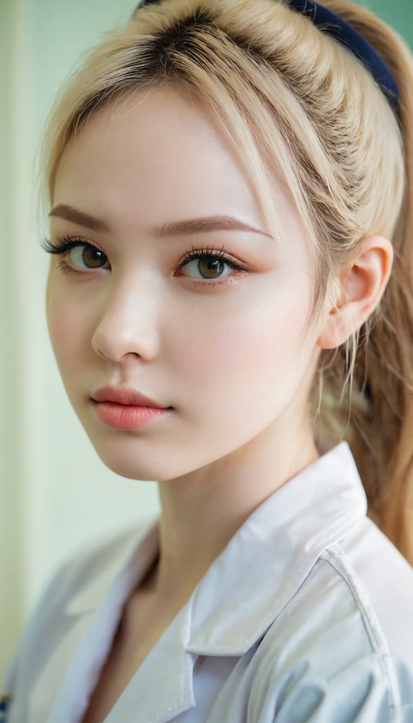 Tags: 21872187, SDXL
{"3": {"inputs": {"seed": 462676351655564, "steps": 64, "cfg": 6.08, "sampler_name": "dpmpp_2m", "scheduler": "karras", "denoise": 1.0, "model": ["27", 0], "positive": ["6", 0], "negative": ["7", 0], "latent_image": ["5", 0]}, "class_type": "KSampler"}, "4": {"inputs": {"ckpt_name": "juggernautxl.safetensors"}, "class_type": "CheckpointLoaderSimple"}, "5": {"inputs": {"width": 768, "height": 1344, "batch_size": 1}, "class_type": "EmptyLatentImage"}, "6": {"inputs": {"text": "22 year old girl, (slim:1.12), (seductive facial expression:1.01), (temptress:1.07), (idol:1.12), (sexy lips:0.98), (detailed face:1.11), (double eyelids:0.99), (blush:1.06), (beautiful eyes:1.01), (pale skin:1.14), (eyelashes:1.01), (cute:1.12), (seductive pose:1.02), (on all fours:1.09), (spreading ass cheeks:1.06), (from behind:1.07), (backboob:1.04), (nurse in uniform:1.05) working in a hospital ward, (natural looking skin:1.00), (textured skin:1.06), (film:1.05), (candid cinema:1.05), (soft lighting:1.04), (detailed skin:1.01), (skin fuzz:1.05), (portra:1.03), (RAW:1.00)", "clip": ["27", 1]}, "class_type": "CLIPTextEncode"}, "7": {"inputs": {"text": "(worst quality:1.10), (bad hands:1.13), (watermark:1.07), (open mouth:1.11), (distorted:1.06), (low resolution:1.06), (twisted:1.09)", "clip": ["27", 1]}, "class_type": "CLIPTextEncode"}, "8": {"inputs": {"samples": ["3", 0], "vae": ["4", 2]}, "class_type": "VAEDecode"}, "25": {"inputs": {"lora_name": "nudify_xl.safetensors", "strength_model": 0.01, "strength_clip": 0.04, "model": ["4", 0], "clip": ["4", 1]}, "class_type": "LoraLoader"}, "26": {"inputs": {"lora_name": "shirtlift_SDXL_v2.safetensors", "strength_model": 0.13, "strength_clip": 0.1, "model": ["25", 0], "clip": ["25", 1]}, "class_type": "LoraLoader"}, "27": {"inputs": {"lora_name": "PerfectEyesXL.safetensors", "strength_model": 0.14, "strength_clip": 0.18, "model": ["26", 0], "clip": ["26", 1]}, "class_type": "LoraLoader"}, "30": {"inputs": {"model_name": "4x_NMKD-Superscale-SP_178000_G.pth"}, "class_type": "UpscaleModelLoader"}, "31": {"inputs": {"upscale_model": ["30", 0], "image": ["8", 0]}, "class_type": "ImageUpscaleWithModel"}, "32": {"inputs": {"upscale_method": "lanczos", "scale_by": 0.5, "image": ["31", 0]}, "class_type": "ImageScaleBy"}, "33": {"inputs": {"pixels": ["32", 0], "vae": ["4", 2]}, "class_type": "VAEEncode"}, "34": {"inputs": {"seed": 462676351655564, "steps": 64, "cfg": 6.08, "sampler_name": "dpmpp_2m", "scheduler": "karras", "denoise": 0.3, "model": ["27", 0], "positive": ["6", 0], "negative": ["7", 0], "latent_image": ["33", 0]}, "class_type": "KSampler"}, "36": {"inputs": {"samples": ["34", 0], "vae": ["4", 2]}, "class_type": "VAEDecode"}, "39": {"inputs": {"filename_prefix": "comfyapi-1732677790840", "images": ["36", 0]}, "class_type": "SaveImage"}}