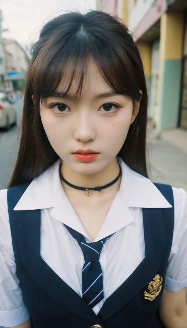 Tags: 21872187, SDXL
{"3": {"inputs": {"seed": 451667132772669, "steps": 32, "cfg": 7.37, "sampler_name": "dpmpp_2m", "scheduler": "karras", "denoise": 1.0, "model": ["27", 0], "positive": ["6", 0], "negative": ["7", 0], "latent_image": ["5", 0]}, "class_type": "KSampler"}, "4": {"inputs": {"ckpt_name": "helloworldxl.safetensors"}, "class_type": "CheckpointLoaderSimple"}, "5": {"inputs": {"width": 768, "height": 1344, "batch_size": 1}, "class_type": "EmptyLatentImage"}, "6": {"inputs": {"text": "21 year old girl, (korean:1.04), (russian:1.03), (beautiful eyes:1.01), (slim:1.08), (cute:1.11), (eyelashes:0.99), (temptress:0.98), (pale skin:1.12), (sexy lips:0.95), (seductive facial expression:1.02), (detailed face:0.97), (double eyelids:1.14), (idol:1.03), (blush:1.04), (in a seductive pose:1.03), (large perky breasts:0.96), (cleavage:1.10), (thigh gap:0.98), (school uniform:1.10), choker, busy street, (candid cinema:1.06), (skin fuzz:1.05), (soft lighting:1.01), (natural looking skin:1.08), (textured skin:1.08), (portra:1.02), (RAW:1.05), (film:1.09)", "clip": ["27", 1]}, "class_type": "CLIPTextEncode"}, "7": {"inputs": {"text": "(open mouth:1.11), (bad hands:1.10), (distorted:1.07), (twisted:1.14), (low resolution:1.05), (watermark:1.07)", "clip": ["27", 1]}, "class_type": "CLIPTextEncode"}, "8": {"inputs": {"samples": ["3", 0], "vae": ["4", 2]}, "class_type": "VAEDecode"}, "25": {"inputs": {"lora_name": "nudify_xl.safetensors", "strength_model": 0.23, "strength_clip": 0.31, "model": ["4", 0], "clip": ["4", 1]}, "class_type": "LoraLoader"}, "26": {"inputs": {"lora_name": "shirtlift_SDXL_v2.safetensors", "strength_model": 0.09, "strength_clip": 0.0, "model": ["25", 0], "clip": ["25", 1]}, "class_type": "LoraLoader"}, "27": {"inputs": {"lora_name": "PerfectEyesXL.safetensors", "strength_model": 0.18, "strength_clip": 0.17, "model": ["26", 0], "clip": ["26", 1]}, "class_type": "LoraLoader"}, "30": {"inputs": {"model_name": "4x_NMKD-Superscale-SP_178000_G.pth"}, "class_type": "UpscaleModelLoader"}, "31": {"inputs": {"upscale_model": ["30", 0], "image": ["8", 0]}, "class_type": "ImageUpscaleWithModel"}, "32": {"inputs": {"upscale_method": "lanczos", "scale_by": 0.5, "image": ["31", 0]}, "class_type": "ImageScaleBy"}, "33": {"inputs": {"pixels": ["32", 0], "vae": ["4", 2]}, "class_type": "VAEEncode"}, "34": {"inputs": {"seed": 451667132772669, "steps": 32, "cfg": 7.37, "sampler_name": "dpmpp_2m", "scheduler": "karras", "denoise": 0.3, "model": ["27", 0], "positive": ["6", 0], "negative": ["7", 0], "latent_image": ["33", 0]}, "class_type": "KSampler"}, "36": {"inputs": {"samples": ["34", 0], "vae": ["4", 2]}, "class_type": "VAEDecode"}, "39": {"inputs": {"filename_prefix": "comfyapi-1734458359932", "images": ["36", 0]}, "class_type": "SaveImage"}}