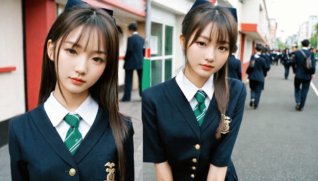 Tags: 21872187, SDXL
{"3": {"inputs": {"seed": 783974138796720, "steps": 64, "cfg": 7.08, "sampler_name": "dpmpp_2m", "scheduler": "karras", "denoise": 1.0, "model": ["27", 0], "positive": ["6", 0], "negative": ["7", 0], "latent_image": ["5", 0]}, "class_type": "KSampler"}, "4": {"inputs": {"ckpt_name": "leosamsHelloworldSDXL_helloworldSDXL32DPO.safetensors"}, "class_type": "CheckpointLoaderSimple"}, "5": {"inputs": {"width": 1344, "height": 768, "batch_size": 1}, "class_type": "EmptyLatentImage"}, "6": {"inputs": {"text": "23 year old girl, (japanese:0.99), (irish:0.95), (russian:1.03), (temptress:1.05), (detailed face:0.97), (blush:0.99), (seductive pose:1.02), (seductive facial expression:1.00), (sexy lips:1.03), (slim:1.04), (idol:1.05), (eyelashes:1.06), (double eyelids:1.00), (cute:0.98), (perky ass:0.95), (exposed ass:0.96), (looking back:1.05), (sexy ass:0.97), (thigh gap:0.97), (school uniform:1.13), choker, busy street, (candid cinema:1.02), (portra:1.01), (natural looking skin:1.09), (RAW:1.05), (textured skin:1.00), (film:1.09), (skin fuzz:1.07), (soft lighting:1.05), (detailed skin:1.00)", "clip": ["27", 1]}, "class_type": "CLIPTextEncode"}, "7": {"inputs": {"text": "(low resolution:1.11), (distorted:1.14), (open mouth:1.09), (bad hands:1.10), (worst quality:1.13), (twisted:1.11), (watermark:1.09)", "clip": ["27", 1]}, "class_type": "CLIPTextEncode"}, "8": {"inputs": {"samples": ["3", 0], "vae": ["4", 2]}, "class_type": "VAEDecode"}, "25": {"inputs": {"lora_name": "nudify_xl.safetensors", "strength_model": 0.38, "strength_clip": 0.31, "model": ["4", 0], "clip": ["4", 1]}, "class_type": "LoraLoader"}, "26": {"inputs": {"lora_name": "shirtlift_SDXL_v2.safetensors", "strength_model": 0.01, "strength_clip": 0.17, "model": ["25", 0], "clip": ["25", 1]}, "class_type": "LoraLoader"}, "27": {"inputs": {"lora_name": "PerfectEyesXL.safetensors", "strength_model": 0.13, "strength_clip": 0.02, "model": ["26", 0], "clip": ["26", 1]}, "class_type": "LoraLoader"}, "30": {"inputs": {"model_name": "4x_NMKD-Superscale-SP_178000_G.pth"}, "class_type": "UpscaleModelLoader"}, "31": {"inputs": {"upscale_model": ["30", 0], "image": ["8", 0]}, "class_type": "ImageUpscaleWithModel"}, "32": {"inputs": {"upscale_method": "lanczos", "scale_by": 0.5, "image": ["31", 0]}, "class_type": "ImageScaleBy"}, "33": {"inputs": {"pixels": ["32", 0], "vae": ["4", 2]}, "class_type": "VAEEncode"}, "34": {"inputs": {"seed": 783974138796720, "steps": 64, "cfg": 7.08, "sampler_name": "dpmpp_2m", "scheduler": "karras", "denoise": 0.3, "model": ["27", 0], "positive": ["6", 0], "negative": ["7", 0], "latent_image": ["33", 0]}, "class_type": "KSampler"}, "36": {"inputs": {"samples": ["34", 0], "vae": ["4", 2]}, "class_type": "VAEDecode"}, "39": {"inputs": {"filename_prefix": "comfyapi-1708160184564", "images": ["36", 0]}, "class_type": "SaveImage"}}