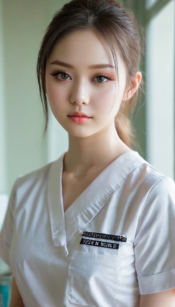 Tags: 21872187, SDXL
{"3": {"inputs": {"seed": 628457238746481, "steps": 32, "cfg": 6.94, "sampler_name": "dpmpp_2m", "scheduler": "karras", "denoise": 1.0, "model": ["27", 0], "positive": ["6", 0], "negative": ["7", 0], "latent_image": ["5", 0]}, "class_type": "KSampler"}, "4": {"inputs": {"ckpt_name": "juggernautxl.safetensors"}, "class_type": "CheckpointLoaderSimple"}, "5": {"inputs": {"width": 768, "height": 1344, "batch_size": 1}, "class_type": "EmptyLatentImage"}, "6": {"inputs": {"text": "19 year old girl, (slim:1.02), (detailed face:1.00), (seductive facial expression:1.10), (seductive pose:1.04), (double eyelids:0.96), (eyelashes:1.13), (sexy lips:0.97), (blush:0.95), (beautiful eyes:1.12), (pale skin:1.00), (temptress:1.03), (cute:0.99), (idol:1.01), (perky ass:0.95), (exposed ass:0.98), (looking back:1.14), (sexy ass:1.08), (thigh gap:0.99), (nurse in uniform:1.14) working in a hospital ward, (skin fuzz:1.05), (soft lighting:1.03), (detailed skin:1.05), (textured skin:1.07), (candid cinema:1.06), (film:1.07), (natural looking skin:1.04), (portra:1.08), (RAW:1.05)", "clip": ["27", 1]}, "class_type": "CLIPTextEncode"}, "7": {"inputs": {"text": "(watermark:1.05), (distorted:1.12), (twisted:1.05), (bad hands:1.06), (open mouth:1.14), (worst quality:1.14), (low resolution:1.13)", "clip": ["27", 1]}, "class_type": "CLIPTextEncode"}, "8": {"inputs": {"samples": ["3", 0], "vae": ["4", 2]}, "class_type": "VAEDecode"}, "25": {"inputs": {"lora_name": "nudify_xl.safetensors", "strength_model": 0.22, "strength_clip": 0.39, "model": ["4", 0], "clip": ["4", 1]}, "class_type": "LoraLoader"}, "26": {"inputs": {"lora_name": "shirtlift_SDXL_v2.safetensors", "strength_model": 0.02, "strength_clip": 0.09, "model": ["25", 0], "clip": ["25", 1]}, "class_type": "LoraLoader"}, "27": {"inputs": {"lora_name": "PerfectEyesXL.safetensors", "strength_model": 0.1, "strength_clip": 0.07, "model": ["26", 0], "clip": ["26", 1]}, "class_type": "LoraLoader"}, "30": {"inputs": {"model_name": "4x_NMKD-Superscale-SP_178000_G.pth"}, "class_type": "UpscaleModelLoader"}, "31": {"inputs": {"upscale_model": ["30", 0], "image": ["8", 0]}, "class_type": "ImageUpscaleWithModel"}, "32": {"inputs": {"upscale_method": "lanczos", "scale_by": 0.5, "image": ["31", 0]}, "class_type": "ImageScaleBy"}, "33": {"inputs": {"pixels": ["32", 0], "vae": ["4", 2]}, "class_type": "VAEEncode"}, "34": {"inputs": {"seed": 628457238746481, "steps": 32, "cfg": 6.94, "sampler_name": "dpmpp_2m", "scheduler": "karras", "denoise": 0.3, "model": ["27", 0], "positive": ["6", 0], "negative": ["7", 0], "latent_image": ["33", 0]}, "class_type": "KSampler"}, "36": {"inputs": {"samples": ["34", 0], "vae": ["4", 2]}, "class_type": "VAEDecode"}, "39": {"inputs": {"filename_prefix": "comfyapi-1715991047895", "images": ["36", 0]}, "class_type": "SaveImage"}}