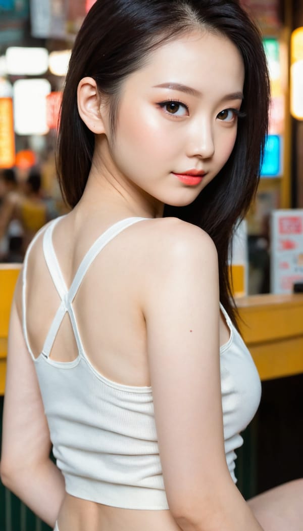 Tags: 21872187, SDXL
{"3": {"inputs": {"seed": 374778326054764, "steps": 32, "cfg": 7.74, "sampler_name": "dpmpp_2m", "scheduler": "karras", "denoise": 1.0, "model": ["27", 0], "positive": ["6", 0], "negative": ["7", 0], "latent_image": ["5", 0]}, "class_type": "KSampler"}, "4": {"inputs": {"ckpt_name": "juggernautXL_v8Rundiffusion.safetensors"}, "class_type": "CheckpointLoaderSimple"}, "5": {"inputs": {"width": 768, "height": 1344, "batch_size": 1}, "class_type": "EmptyLatentImage"}, "6": {"inputs": {"text": "23 year old girl, (ukrainian:1.00), (japanese:1.08), (korean:1.14), (irish:1.01), (russian:0.98), (taiwanese:1.01), (sexy lips:1.09), (temptress:1.01), (eyelashes:0.99), (blush:1.09), (slim:1.09), (beautiful eyes:1.04), (pale skin:0.95), (seductive pose:0.96), (seductive facial expression:1.05), (double eyelids:1.00), (detailed face:1.05), (idol:1.03), (cute:0.96), (perky ass:1.03), (exposed ass:1.02), (looking back:1.09), (sexy ass:1.04), (thigh gap:0.98), (white tanktop:1.06), busy street, (RAW:1.02), (film:1.06), (natural looking skin:1.07), (portra:1.09), (soft lighting:1.02), (detailed skin:1.02), (skin fuzz:1.08), (textured skin:1.05), (candid cinema:1.08)", "clip": ["27", 1]}, "class_type": "CLIPTextEncode"}, "7": {"inputs": {"text": "(low resolution:1.11), (watermark:1.13), (open mouth:1.06), (distorted:1.07), (twisted:1.09), (worst quality:1.08), (bad hands:1.06)", "clip": ["27", 1]}, "class_type": "CLIPTextEncode"}, "8": {"inputs": {"samples": ["3", 0], "vae": ["4", 2]}, "class_type": "VAEDecode"}, "25": {"inputs": {"lora_name": "nudify_xl.safetensors", "strength_model": 0.11, "strength_clip": 0.25, "model": ["4", 0], "clip": ["4", 1]}, "class_type": "LoraLoader"}, "26": {"inputs": {"lora_name": "shirtlift_SDXL_v2.safetensors", "strength_model": 0.11, "strength_clip": 0.08, "model": ["25", 0], "clip": ["25", 1]}, "class_type": "LoraLoader"}, "27": {"inputs": {"lora_name": "PerfectEyesXL.safetensors", "strength_model": 0.03, "strength_clip": 0.01, "model": ["26", 0], "clip": ["26", 1]}, "class_type": "LoraLoader"}, "30": {"inputs": {"model_name": "4x_NMKD-Superscale-SP_178000_G.pth"}, "class_type": "UpscaleModelLoader"}, "31": {"inputs": {"upscale_model": ["30", 0], "image": ["8", 0]}, "class_type": "ImageUpscaleWithModel"}, "32": {"inputs": {"upscale_method": "lanczos", "scale_by": 0.5, "image": ["31", 0]}, "class_type": "ImageScaleBy"}, "33": {"inputs": {"pixels": ["32", 0], "vae": ["4", 2]}, "class_type": "VAEEncode"}, "34": {"inputs": {"seed": 374778326054764, "steps": 32, "cfg": 7.74, "sampler_name": "dpmpp_2m", "scheduler": "karras", "denoise": 0.3, "model": ["27", 0], "positive": ["6", 0], "negative": ["7", 0], "latent_image": ["33", 0]}, "class_type": "KSampler"}, "36": {"inputs": {"samples": ["34", 0], "vae": ["4", 2]}, "class_type": "VAEDecode"}, "39": {"inputs": {"filename_prefix": "comfyapi-1707433277809", "images": ["36", 0]}, "class_type": "SaveImage"}}