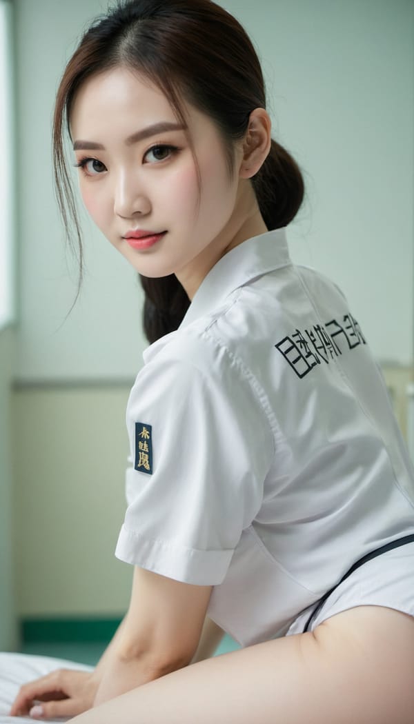Tags: 21872187, SDXL
{"3": {"inputs": {"seed": 915329544862408, "steps": 32, "cfg": 6.55, "sampler_name": "dpmpp_2m", "scheduler": "karras", "denoise": 1.0, "model": ["27", 0], "positive": ["6", 0], "negative": ["7", 0], "latent_image": ["5", 0]}, "class_type": "KSampler"}, "4": {"inputs": {"ckpt_name": "juggernautXL_v7Rundiffusion.safetensors"}, "class_type": "CheckpointLoaderSimple"}, "5": {"inputs": {"width": 768, "height": 1344, "batch_size": 1}, "class_type": "EmptyLatentImage"}, "6": {"inputs": {"text": "28 year old girl, (chinese:1.02), (detailed face:1.08), (sexy lips:1.08), (idol:1.13), (seductive pose:1.00), (beautiful eyes:1.00), (eyelashes:1.00), (seductive facial expression:1.09), (pale skin:1.06), (temptress:0.98), (cute:1.13), (slim:1.13), (blush:1.05), (double eyelids:1.13), (on all fours:1.08), (spreading ass cheeks:0.99), (from behind:1.09), (backboob:0.95), (nurse in uniform:1.03) working in a hospital ward, (textured skin:1.06), (skin fuzz:1.04), (soft lighting:1.00), (portra:1.01), (candid cinema:1.03), (film:1.03), (natural looking skin:1.02), (RAW:1.06)", "clip": ["27", 1]}, "class_type": "CLIPTextEncode"}, "7": {"inputs": {"text": "(watermark:1.05), (twisted:1.09), (distorted:1.06), (worst quality:1.09), (bad hands:1.09), (low resolution:1.10), (open mouth:1.10)", "clip": ["27", 1]}, "class_type": "CLIPTextEncode"}, "8": {"inputs": {"samples": ["3", 0], "vae": ["4", 2]}, "class_type": "VAEDecode"}, "25": {"inputs": {"lora_name": "nudify_xl.safetensors", "strength_model": 0.03, "strength_clip": 0.37, "model": ["4", 0], "clip": ["4", 1]}, "class_type": "LoraLoader"}, "26": {"inputs": {"lora_name": "shirtlift_SDXL_v2.safetensors", "strength_model": 0.19, "strength_clip": 0.06, "model": ["25", 0], "clip": ["25", 1]}, "class_type": "LoraLoader"}, "27": {"inputs": {"lora_name": "PerfectEyesXL.safetensors", "strength_model": 0.12, "strength_clip": 0.18, "model": ["26", 0], "clip": ["26", 1]}, "class_type": "LoraLoader"}, "30": {"inputs": {"model_name": "4x_NMKD-Superscale-SP_178000_G.pth"}, "class_type": "UpscaleModelLoader"}, "31": {"inputs": {"upscale_model": ["30", 0], "image": ["8", 0]}, "class_type": "ImageUpscaleWithModel"}, "32": {"inputs": {"upscale_method": "lanczos", "scale_by": 0.5, "image": ["31", 0]}, "class_type": "ImageScaleBy"}, "33": {"inputs": {"pixels": ["32", 0], "vae": ["4", 2]}, "class_type": "VAEEncode"}, "34": {"inputs": {"seed": 915329544862408, "steps": 32, "cfg": 6.55, "sampler_name": "dpmpp_2m", "scheduler": "karras", "denoise": 0.3, "model": ["27", 0], "positive": ["6", 0], "negative": ["7", 0], "latent_image": ["33", 0]}, "class_type": "KSampler"}, "36": {"inputs": {"samples": ["34", 0], "vae": ["4", 2]}, "class_type": "VAEDecode"}, "39": {"inputs": {"filename_prefix": "comfyapi-1704766169634", "images": ["36", 0]}, "class_type": "SaveImage"}}