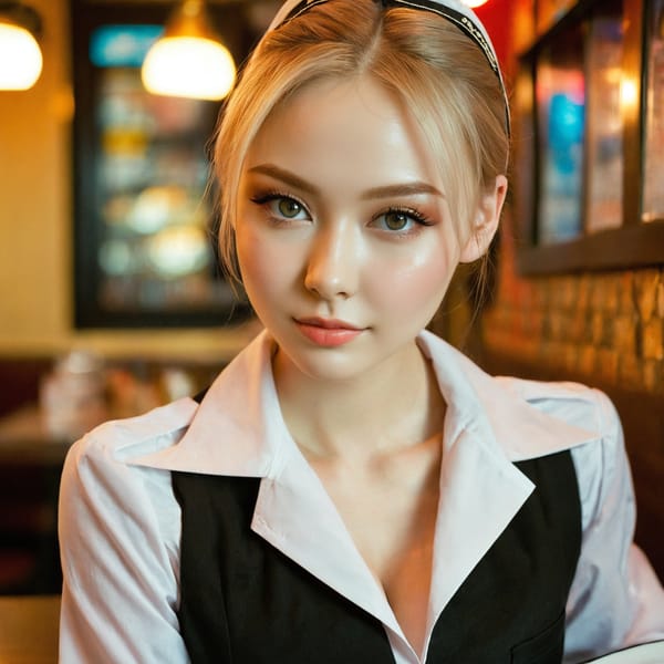 Tags: 21872187, SDXL
{"3": {"inputs": {"seed": 995863566967803, "steps": 64, "cfg": 7.22, "sampler_name": "dpmpp_2m", "scheduler": "karras", "denoise": 1.0, "model": ["27", 0], "positive": ["6", 0], "negative": ["7", 0], "latent_image": ["5", 0]}, "class_type": "KSampler"}, "4": {"inputs": {"ckpt_name": "juggernautxl.safetensors"}, "class_type": "CheckpointLoaderSimple"}, "5": {"inputs": {"width": 1024, "height": 1024, "batch_size": 1}, "class_type": "EmptyLatentImage"}, "6": {"inputs": {"text": "21 year old girl, (russian:0.99), (slim:0.97), (double eyelids:1.03), (sexy lips:1.01), (seductive pose:1.14), (cute:1.14), (beautiful eyes:1.04), (eyelashes:0.97), (blush:1.07), (temptress:1.08), (idol:0.95), (detailed face:1.08), (pale skin:0.99), (seductive facial expression:0.99), (in a seductive pose:1.00), (large perky breasts:1.06), (cleavage:1.06), (thigh gap:1.04), (a waitress in uniform:1.13) working at a restaurant, (soft lighting:1.08), (skin fuzz:1.06), (detailed skin:1.01), (RAW:1.08), (textured skin:1.04), (portra:1.08), (film:1.06), (candid cinema:1.05), (natural looking skin:1.03)", "clip": ["27", 1]}, "class_type": "CLIPTextEncode"}, "7": {"inputs": {"text": "(watermark:1.07), (distorted:1.13), (twisted:1.10), (open mouth:1.09), (worst quality:1.12), (low resolution:1.06), (bad hands:1.13)", "clip": ["27", 1]}, "class_type": "CLIPTextEncode"}, "8": {"inputs": {"samples": ["3", 0], "vae": ["4", 2]}, "class_type": "VAEDecode"}, "25": {"inputs": {"lora_name": "nudify_xl.safetensors", "strength_model": 0.24, "strength_clip": 0.28, "model": ["4", 0], "clip": ["4", 1]}, "class_type": "LoraLoader"}, "26": {"inputs": {"lora_name": "shirtlift_SDXL_v2.safetensors", "strength_model": 0.03, "strength_clip": 0.14, "model": ["25", 0], "clip": ["25", 1]}, "class_type": "LoraLoader"}, "27": {"inputs": {"lora_name": "PerfectEyesXL.safetensors", "strength_model": 0.08, "strength_clip": 0.15, "model": ["26", 0], "clip": ["26", 1]}, "class_type": "LoraLoader"}, "30": {"inputs": {"model_name": "4x_NMKD-Superscale-SP_178000_G.pth"}, "class_type": "UpscaleModelLoader"}, "31": {"inputs": {"upscale_model": ["30", 0], "image": ["8", 0]}, "class_type": "ImageUpscaleWithModel"}, "32": {"inputs": {"upscale_method": "lanczos", "scale_by": 0.5, "image": ["31", 0]}, "class_type": "ImageScaleBy"}, "33": {"inputs": {"pixels": ["32", 0], "vae": ["4", 2]}, "class_type": "VAEEncode"}, "34": {"inputs": {"seed": 995863566967803, "steps": 64, "cfg": 7.22, "sampler_name": "dpmpp_2m", "scheduler": "karras", "denoise": 0.3, "model": ["27", 0], "positive": ["6", 0], "negative": ["7", 0], "latent_image": ["33", 0]}, "class_type": "KSampler"}, "36": {"inputs": {"samples": ["34", 0], "vae": ["4", 2]}, "class_type": "VAEDecode"}, "39": {"inputs": {"filename_prefix": "comfyapi-1715008225006", "images": ["36", 0]}, "class_type": "SaveImage"}}