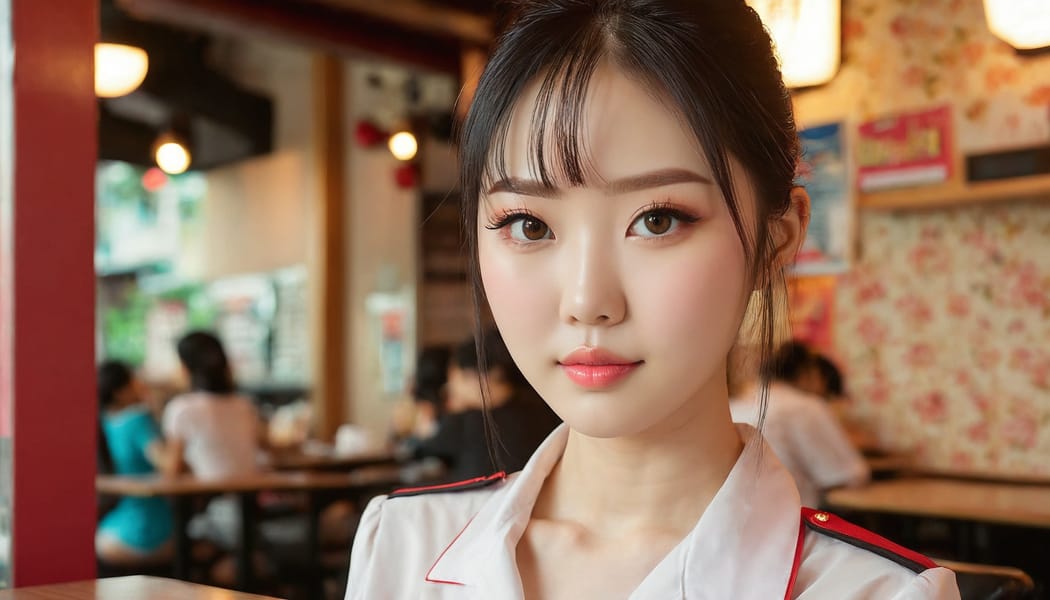 Tags: 21872187, SDXL
{"3": {"inputs": {"seed": 654524801737839, "steps": 32, "cfg": 6.17, "sampler_name": "dpmpp_2m", "scheduler": "karras", "denoise": 1.0, "model": ["27", 0], "positive": ["6", 0], "negative": ["7", 0], "latent_image": ["5", 0]}, "class_type": "KSampler"}, "4": {"inputs": {"ckpt_name": "juggernautxl.safetensors"}, "class_type": "CheckpointLoaderSimple"}, "5": {"inputs": {"width": 1344, "height": 768, "batch_size": 1}, "class_type": "EmptyLatentImage"}, "6": {"inputs": {"text": "21 year old girl, (japanese:1.10), (chinese:1.07), (taiwanese:0.95), (ukrainian:1.02), (slim:0.97), (sexy lips:1.13), (eyelashes:0.98), (beautiful eyes:0.96), (pale skin:1.01), (cute:1.14), (detailed face:1.07), (blush:1.11), (seductive facial expression:1.12), (temptress:1.10), (seductive pose:1.11), (perky ass:1.05), (exposed ass:1.10), (looking back:0.99), (sexy ass:0.95), (thigh gap:0.95), (a waitress in uniform:1.01) working at a restaurant, (soft lighting:1.07), (film:1.03), (portra:1.06), (RAW:1.06), (detailed skin:1.04), (candid cinema:1.04), (skin fuzz:1.01), (textured skin:1.06)", "clip": ["27", 1]}, "class_type": "CLIPTextEncode"}, "7": {"inputs": {"text": "(watermark:1.12), (bad hands:1.09), (distorted:1.08), (worst quality:1.11), (twisted:1.11), (low resolution:1.10), (open mouth:1.11)", "clip": ["27", 1]}, "class_type": "CLIPTextEncode"}, "8": {"inputs": {"samples": ["3", 0], "vae": ["4", 2]}, "class_type": "VAEDecode"}, "25": {"inputs": {"lora_name": "nudify_xl.safetensors", "strength_model": 0.26, "strength_clip": 0.25, "model": ["4", 0], "clip": ["4", 1]}, "class_type": "LoraLoader"}, "26": {"inputs": {"lora_name": "shirtlift_SDXL_v2.safetensors", "strength_model": 0.12, "strength_clip": 0.17, "model": ["25", 0], "clip": ["25", 1]}, "class_type": "LoraLoader"}, "27": {"inputs": {"lora_name": "PerfectEyesXL.safetensors", "strength_model": 0.03, "strength_clip": 0.08, "model": ["26", 0], "clip": ["26", 1]}, "class_type": "LoraLoader"}, "30": {"inputs": {"model_name": "4x_NMKD-Superscale-SP_178000_G.pth"}, "class_type": "UpscaleModelLoader"}, "31": {"inputs": {"upscale_model": ["30", 0], "image": ["8", 0]}, "class_type": "ImageUpscaleWithModel"}, "32": {"inputs": {"upscale_method": "lanczos", "scale_by": 0.5, "image": ["31", 0]}, "class_type": "ImageScaleBy"}, "33": {"inputs": {"pixels": ["32", 0], "vae": ["4", 2]}, "class_type": "VAEEncode"}, "34": {"inputs": {"seed": 654524801737839, "steps": 32, "cfg": 6.17, "sampler_name": "dpmpp_2m", "scheduler": "karras", "denoise": 0.3, "model": ["27", 0], "positive": ["6", 0], "negative": ["7", 0], "latent_image": ["33", 0]}, "class_type": "KSampler"}, "36": {"inputs": {"samples": ["34", 0], "vae": ["4", 2]}, "class_type": "VAEDecode"}, "39": {"inputs": {"filename_prefix": "comfyapi-1716642748161", "images": ["36", 0]}, "class_type": "SaveImage"}}