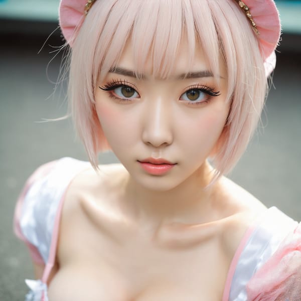 Tags: 21872187, SDXL
{"3": {"inputs": {"seed": 375602934728569, "steps": 64, "cfg": 7.44, "sampler_name": "dpmpp_2m", "scheduler": "karras", "denoise": 1.0, "model": ["27", 0], "positive": ["6", 0], "negative": ["7", 0], "latent_image": ["5", 0]}, "class_type": "KSampler"}, "4": {"inputs": {"ckpt_name": "juggernautxl.safetensors"}, "class_type": "CheckpointLoaderSimple"}, "5": {"inputs": {"width": 1024, "height": 1024, "batch_size": 1}, "class_type": "EmptyLatentImage"}, "6": {"inputs": {"text": "26 year old girl, (korean:1.13), (ukrainian:1.03), (blush:1.13), (sexy lips:0.97), (double eyelids:1.10), (seductive facial expression:0.98), (pale skin:1.09), (seductive pose:1.04), (idol:0.96), (detailed face:1.11), (slim:1.13), (eyelashes:1.14), (cute:1.04), (beautiful eyes:1.08), (temptress:1.11), (in a seductive pose:0.96), (large perky breasts:0.96), (cleavage:1.09), (thigh gap:1.00), (in a cosplay:1.12) at comiket posing for camera, (textured skin:1.06), (RAW:1.03), (film:1.09), (soft lighting:1.09), (skin fuzz:1.02), (natural looking skin:1.07), (portra:1.06), (detailed skin:1.00), (candid cinema:1.07)", "clip": ["27", 1]}, "class_type": "CLIPTextEncode"}, "7": {"inputs": {"text": "(worst quality:1.12), (watermark:1.09), (twisted:1.09), (distorted:1.06), (bad hands:1.14), (low resolution:1.10), (open mouth:1.10)", "clip": ["27", 1]}, "class_type": "CLIPTextEncode"}, "8": {"inputs": {"samples": ["3", 0], "vae": ["4", 2]}, "class_type": "VAEDecode"}, "25": {"inputs": {"lora_name": "nudify_xl.safetensors", "strength_model": 0.17, "strength_clip": 0.19, "model": ["4", 0], "clip": ["4", 1]}, "class_type": "LoraLoader"}, "26": {"inputs": {"lora_name": "shirtlift_SDXL_v2.safetensors", "strength_model": 0.03, "strength_clip": 0.16, "model": ["25", 0], "clip": ["25", 1]}, "class_type": "LoraLoader"}, "27": {"inputs": {"lora_name": "PerfectEyesXL.safetensors", "strength_model": 0.18, "strength_clip": 0.01, "model": ["26", 0], "clip": ["26", 1]}, "class_type": "LoraLoader"}, "30": {"inputs": {"model_name": "4x_NMKD-Superscale-SP_178000_G.pth"}, "class_type": "UpscaleModelLoader"}, "31": {"inputs": {"upscale_model": ["30", 0], "image": ["8", 0]}, "class_type": "ImageUpscaleWithModel"}, "32": {"inputs": {"upscale_method": "lanczos", "scale_by": 0.5, "image": ["31", 0]}, "class_type": "ImageScaleBy"}, "33": {"inputs": {"pixels": ["32", 0], "vae": ["4", 2]}, "class_type": "VAEEncode"}, "34": {"inputs": {"seed": 375602934728569, "steps": 64, "cfg": 7.44, "sampler_name": "dpmpp_2m", "scheduler": "karras", "denoise": 0.3, "model": ["27", 0], "positive": ["6", 0], "negative": ["7", 0], "latent_image": ["33", 0]}, "class_type": "KSampler"}, "36": {"inputs": {"samples": ["34", 0], "vae": ["4", 2]}, "class_type": "VAEDecode"}, "39": {"inputs": {"filename_prefix": "comfyapi-1732271138352", "images": ["36", 0]}, "class_type": "SaveImage"}}