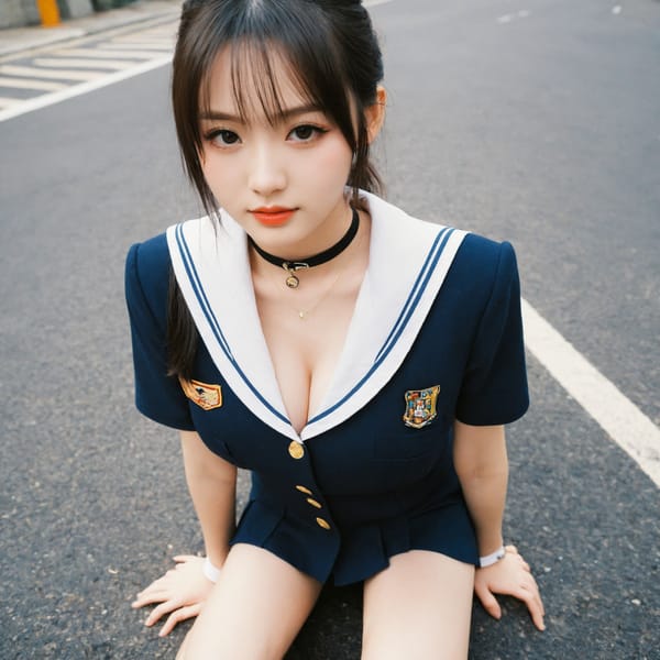 Tags: 21872187, SDXL
{"3": {"inputs": {"seed": 208924611346916, "steps": 64, "cfg": 5.05, "sampler_name": "dpmpp_2m", "scheduler": "karras", "denoise": 1.0, "model": ["27", 0], "positive": ["6", 0], "negative": ["7", 0], "latent_image": ["5", 0]}, "class_type": "KSampler"}, "4": {"inputs": {"ckpt_name": "helloworldxl.safetensors"}, "class_type": "CheckpointLoaderSimple"}, "5": {"inputs": {"width": 1024, "height": 1024, "batch_size": 1}, "class_type": "EmptyLatentImage"}, "6": {"inputs": {"text": "26 year old girl, (japanese:0.96), (chinese:1.05), (seductive facial expression:0.99), (beautiful eyes:0.99), (eyelashes:1.10), (temptress:0.97), (double eyelids:0.98), (detailed face:1.13), (pale skin:1.08), (cute:1.14), (sexy lips:1.06), (seductive pose:1.00), (blush:1.01), (idol:1.00), (slim:1.05), (in a seductive pose:0.95), (large perky breasts:0.99), (cleavage:1.04), (thigh gap:0.97), (school uniform:1.02), choker, busy street, (natural looking skin:1.03), (skin fuzz:1.05), (textured skin:1.04), (soft lighting:1.04), (film:1.02), (detailed skin:1.06), (portra:1.04), (RAW:1.00), (candid cinema:1.04)", "clip": ["27", 1]}, "class_type": "CLIPTextEncode"}, "7": {"inputs": {"text": "(watermark:1.09), (worst quality:1.05), (distorted:1.10), (bad hands:1.13), (twisted:1.12), (open mouth:1.09), (low resolution:1.10)", "clip": ["27", 1]}, "class_type": "CLIPTextEncode"}, "8": {"inputs": {"samples": ["3", 0], "vae": ["4", 2]}, "class_type": "VAEDecode"}, "25": {"inputs": {"lora_name": "nudify_xl.safetensors", "strength_model": 0.36, "strength_clip": 0.32, "model": ["4", 0], "clip": ["4", 1]}, "class_type": "LoraLoader"}, "26": {"inputs": {"lora_name": "shirtlift_SDXL_v2.safetensors", "strength_model": 0.04, "strength_clip": 0.07, "model": ["25", 0], "clip": ["25", 1]}, "class_type": "LoraLoader"}, "27": {"inputs": {"lora_name": "PerfectEyesXL.safetensors", "strength_model": 0.04, "strength_clip": 0.16, "model": ["26", 0], "clip": ["26", 1]}, "class_type": "LoraLoader"}, "30": {"inputs": {"model_name": "4x_NMKD-Superscale-SP_178000_G.pth"}, "class_type": "UpscaleModelLoader"}, "31": {"inputs": {"upscale_model": ["30", 0], "image": ["8", 0]}, "class_type": "ImageUpscaleWithModel"}, "32": {"inputs": {"upscale_method": "lanczos", "scale_by": 0.5, "image": ["31", 0]}, "class_type": "ImageScaleBy"}, "33": {"inputs": {"pixels": ["32", 0], "vae": ["4", 2]}, "class_type": "VAEEncode"}, "34": {"inputs": {"seed": 208924611346916, "steps": 64, "cfg": 5.05, "sampler_name": "dpmpp_2m", "scheduler": "karras", "denoise": 0.3, "model": ["27", 0], "positive": ["6", 0], "negative": ["7", 0], "latent_image": ["33", 0]}, "class_type": "KSampler"}, "36": {"inputs": {"samples": ["34", 0], "vae": ["4", 2]}, "class_type": "VAEDecode"}, "39": {"inputs": {"filename_prefix": "comfyapi-1732801268843", "images": ["36", 0]}, "class_type": "SaveImage"}}